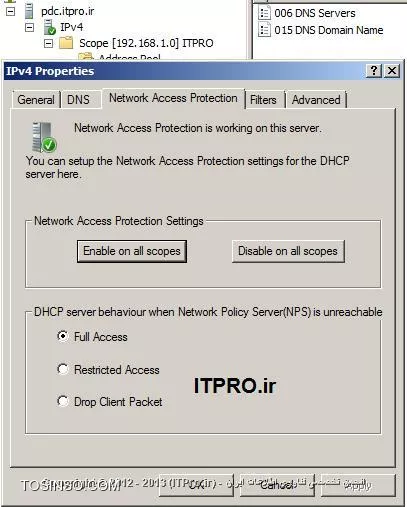 در دوقسمت قبلی از مجموعه مقالات سرویس DHCP در ویندوز سرور 2008 ،به معرفی آپشن های این سرویس و سپس نصب آن پرداختم.در این قسمت می خواهم قدمی جلوتربگذارم و به معرفی ویژگیهای این سرویس در ویندوز سرور 2008 R2 بپردازم.

در سالهای 1990،آن زمان که بازار کامپیوتر و شبکه های کامپیوتری داغ بود وشبکه های مبنی بر TCP/IP جایگاه شبکه های  NetBUI را پر نکرده بود،DHCP و مفهوم آن معنایی نداشت.چرا که در شبکه های NETBUI نیازی به آدرس دهی تعریف نشده بود.تنها کاری که در این شبکه ها باید به صورت خوب و منظم انجام می شد نامگذاری کامپیوتر ها ( آن هم هر چیزی که دوست داشتید ) و ایجاد هماهنگی های لازم جهت عدم تداخل و یکی شدن نامها با یکدیگر بود.همچنین شبکه ای که در آن مفهومی به نام Routing و مسیر یابی وجود دارد ندارد و قطعا ترافیک ایده آلی در دومین خود احساس خواهد کرد.

اما بعد از به میدان آمدن پروتکل TCP/IP و شبکه های مبنی بر آنها وسپس اینترنت،احساس پیشرفت شگرفی در آن زمان،در شبکه احساس شد، چرا که برای انجام عمل Broadcasting، همه در همان دومین و سابنت وجود نداشتند.به علاوه در آن شبکه ها امکان Routing وجود نداشت و فرآیند Name Resolution بصورت سابق قابل انجام نبود.از اینرو هم راستا با پیشرفت پروتکلی که رد شبکه ها استفاده می شده است ،نیاز به پیشرفت در برخی فرآیندها نیز احساس شد.از اینرو کل فرآیند موجود جهت انجام Name Resolution تغییر کرد و سرویس قدرتمند DNS پا به شبکه های کامپیوتری نهاد.جهت انجام فرآیند آدرس دهی نیز همه چیز نیاز به تغییر داشت چرا که در NETBUI نیازی به آدرس دهی احساس نمی شد.

در ابتدای روزهایی که TCP/IP نوپا، فعالیت خود را در شبکه های کامپیوتری شروع کرده بود، جهت انجام فرآیند آدرس دهی در شبکه های کوچک ،آدرس ها به صورت دستی به کامپیوتر ها و سیستم ها داده می شد.اما زمانی که DHCP پا به عرصه گذاشت و قابلیت آدرس دهی به صورت اتوماتیک را تعریف کرد،دیگر آدرس دهی به سیستم ها به صورت دستی معنایی نداشت.DHCP امکان دادن IP آدرس ،Subnet Maskها ، Domain Name ها، Default Gateway ها و خیلی دیگر از آپشن ها را فراهم کرد.در آن زمان به راحتی مشخص بود که DHCP سرویسی است که در شبکه ها خواهد ماند و روز به روز پیشرفت خواهد کرد.

حال امروز با گذشت 20 سال از آن روزها،دیگر آن هیجان در مورد سرویس DHCP وجودندارد.در شبکه های امروزی سرویس DHCP همانند دیگر سرویس ها طراحی و سپس پیاده سازی می شود،از دیتابیس آن بک آپ گرفته می شود ودر صورت نیاز بازگردانی می شود و در نهایت این سرویس به خوبی کار خود را انجام میدهد بدون اینکه کسی از آن شکایتی داشته باشد.اما با مطرح شدن ویندوز سرور 2008 R2 ،در این سرویس تحولاتی نیز به وجود آمد که بنده قصد دارم در این مقاله Feature های جدیدی که در ویندوز سرور 2008 R2 ایجاد شده است را به شما دوستان معرفی کنم.    

!! فیلتر کردن کلاینتها به وسیله Mac Address شان در DHCP Lease 
در ویندوز سرور 2008 R2 ، شما می توانید لییست های Allow  یا Deny برای Mac Address ها در DHCP ایجاد کنید. از این قابلیت در شبکه های وایرلس کوچک استفاده می شود.خوب حال ممکن است این سوال پیش بیاید که چرا از این قابلیت در شبکه های Wired استفاده نمی شود؟خوب به این دلیل که شما در شبکه های وایرلس به راحتی می توانید با استفاده از این قابلیت دسترسی برخی سیستم ها را به شبکه خود از طریق Mac Address کنترل کنید.تنها کافی است Mac Address مربوط به آن دستگاههایی را که نمی خواهید به شبکه شما متصل شوند را به DHCP بدهید،DHCP دیگر به این دستگاهها IP نخواهد داد.

برای اجرای این تنظیمات ابتدا لیستی از Mac Addressهایی که می خواهید آنها را Allow یا Deny کنید،تهیه کنید .سپس وارد کنسول مدیریتی DHCP  شوید و سپس IPV4 و در ادامه Filter را نیزبازکنید.خوب همانطور که مشاهده می کنید در پایین گزینه Filter ، دوگزینه Allow و Deny را مشاهده می کنید.خوب حال اگر بر روی این دو گزینه راست کلیک کنید،دوگزینه New Filter و Enable را مشاهده می کنید. جهت ایجاد لیستی از Mac Addressهایی که نمی خواهید به شبکه شما دسترسی داشته باشند،بر روی گزینه New Filter کلیک کرده و سپس مشخصاتی که از شما خواسته شده است را وارد کنید.همین کار را برای Allow یعنی کسانی که ورودشان به شبکه نباید مانعی داشته باشد انجام می دهید. در زیر می توانید روند کار را بهتر مشاهده کنید:    
 
||http://www.tosinso.com/files/get/02acd572-59b4-48fe-a633-4f807d763f1c||
||http://www.tosinso.com/files/get/d8544490-3f46-4068-858e-7a377fff0211||
 
نکته ای که باید به آن دقت داشته باشید این است که با انتخاب گزینه Enable نیز این قابلیت برای آدرس های تعریف شده فعال نخواهد شد.خوب برای فعال سازی مواردی که تعریف کرده اید علاوه بر انتخاب گزینه Enable ،باید بر روی IPV4 راست کلیک کرده و گزینه Properties را انتخاب نمایید سپس در تب Filtering گزینه های Enable Allow List و یا Enable Deny List را انتخاب کنید.بدون تیک دار بودن این گزینه ها ،به کلیه آدرس هایی که در Allow یا Deny تعریف کرده اید ،فیلترینگی اعمال نخواهد شد.
 
||http://www.tosinso.com/files/get/f47db4ea-16d0-4dbb-ac48-0114cd925edb||

به این نکته توجه داشته باشید که با فعال سازی این قابلیت، کلاینتهایی که قبلا IP آدرس دریافت میکرده اند، تا زمانی که Mac Addressشان در Allow List ها قرار نگیرند ،دیگر IP دریافت نخواهند کرد.قبل از آنکه شروع به فیلتر کردن کلاینتها از طریق Mac Addressکنید، قسمت بعدی را نیز مورد مطالعه قرار دهید.    

!! اعمال فیلترینگ در Address Lease  
در قسمت قبلی قابلیت فیلترینگ Mac Addressها را در کنسول مدیریتی DHCP معرفی و توضیح دادم.خوب همانطور که مشاهده کردید افزودن Mac Address ها به صورت تک تک و جدا کار سختی به نظر می آید.شما در همین کنسول مدیریتی DHCP اینکار را به صورت ساده تری می توانید انجام دهید.در قسمت Address Lease ،کلاینتهایی را که می خواهید عمل فیلترینگ را به آنها اعمال کنید انتخاب کرده و بر روی آنها راست کلیک کنید و گزینه Add to Filter و سپس Allow یا Deny را انتخاب کنید.شکل زیر شما را بهتر راهنمایی خواهد کرد:

||http://www.tosinso.com/files/get/9e186e4a-7f46-4277-8139-d04b00ea58de||
 
همانطور که مشاهده می کنید با راست کلیک بر روی کلاینهای انتخاب شده در Address Lease ،گزینه Add to Reservation نیز جهت انتخاب وجود خواهد داشت.در صورتی که می خواستید IP مربوط به کلاینت مورد نظر را Reserve کنید ، می توانید گزینه Add to Reserve را انتخاب کنید.بعد از انتخاب این گزینه شما پیغامی مبنی بر تائید این عملیات دریافت خواهید کرد:
 
||http://www.tosinso.com/files/get/2fd261ca-7f24-4617-b031-438a5b1484ea||

!! قابلیت Name Protection در DHCP

!! Name Protection 
همه دانند که دو سرویس DNS و DHCP ،سرویس هایی هستند که دوشادوش همدیگر در شبکه ها فعالیت می کنند .زمانیکه کامپیوتری درخواست ورود به شبکه را دارد،این درخواست خود را در شبکه Broadcast میکند،سپس نزدیکترین DHCP در شبکه جهت ورود این کامپیوتر و در پاسخ به Request آن ،به آن کامپیوتر IP میدهد،سپس سرویس DHCP Client همان کامپیوتر مورد نظر،هنگام ورود به آن شبکه IP خود را جهت ذخیره سازی به DNS میدهدو همچنین سرویس DHCP ،Hostname همان کامپیوتر را بعد از دادن IP برداشت کرده و آن را جهت ذخیره رکورد PTR متقابل به DNS میدهد.بدین صورت رکوردهای A و PTR در DNS ایجاد میشوند.به شکل زیر توجه فرمایید:

 ||http://www.tosinso.com/files/get/dee43daf-3748-49c0-be4f-2864d5e32b70||

خوب حال ممکن است در میان این IP دادنها و A و PTR رکورد ایجاد کردنها تداخلهایی به وجود آید.یکی از این تداخلها و مشکلات این است که ممکن است کامپیوتری که در شبکه IP دریافت کرده است،نام آن با نام کامپیوتر دیگری یکسان باشد. این شباهت باعث میشود که آن کامپیوتر بقای خود را از دست دهد .به این مشکل اصطلاحا Name Squitting میگویند.این مشکل در شبکه هایی که اکتیودایرکتوری مدیریت میکند و برای هر کامپیوتر نام و مشخصات منحصر به فردی را در نظر میگیرد به وجود نمی آید.همچنین در شبکه هایی که همه ی سیستم عامل ها ویندوزی هستند نیز این مشکل جایی ندارد.اما در مواردی که شما در شبکه شما هم سیستم عامل ویندوزی وجود دارد و هم سیستم عامل غیر ویندوزی این تداخل ایجاد میشود.

خوب برای رفع این مشکل در سیستم عامل های ویندوزی از قابلیت ACL ها یا Access Control List ها استفاده شد.بدین صورت که کلاینتهای ویندوزی امکان استفاده از ACL را در DNS پیدا کردند از اینرو درصورتی که  کامپیوتری بخواهد مشخصات رکورد خود را در DNS ایجاد کند و نام آن رکورد قبلا در DNS ثبت شده باشد،امکان ثبت آن برای کامپیوتر وجود نخواهد داشت.خوب با استفاده از ACLها مشکل کاملا برطرف نشد و سیستم عامل های غیر ویندوزی همچنان با این مشکل سروکار داشتند.در ویندوز سرور 2008 R2 قابلیت Name protection در DHCP سرور برای رفع این مشکل ایجاد شد.

خوب Name Protection برای حل این مشکل در DNS Server رکوردی تحت عنوان DHCID ایجاد می کند .DHCP سرور در این رکورد برای هر کامپیوتر یک ID در نظر میگیرد و سایر مشخصات آن کامپیوتر مثل نام و IP آن را نیز در آن رکورد نگهداری میکند.خوب در نهایت هر کامپیوتری که درخواست IP میدهد،DHCP  مشخصات آن را با دیگر کامپیوترهایی که دارد مقایسه میکند و در صورتی که تداخای وجود داشت از Register کردن آن کامپیوتر خودداری میکند .

این قابلیت را شما می توانید با کلیک راست بر روی IPV4  در کنسول مدیریتی DHCP و انتخاب گزینه Properties ،تب DNS و سپس گزینه configure فعالسازی کنید:
 
||http://www.tosinso.com/files/get/c3ec0c5d-5e80-4cff-9fd2-943e57998e28||
||http://www.tosinso.com/files/get/72999424-6653-44bc-b4da-078276a3a1a7||
 
بافعالسازی این قابلیت DHCP رکوردهای A و PTR را در DNS آپدیت میکند و در صورت وجود هرگونه تداخلی از آپدیت کردن DNS و ایجاد رکوردهای یکسان جلوگیری میکند.

!! ایجاد DHCP Option ی که تنها به Reservation اعمال شود
همانطور که در مقاله های قبلی در مورد Reservation و دلیل به کار بردن آن صحبت کردم،به خوبی می دانید که از این گزینه در مواردی که می خواهیم دیگر سیستم ها یا سرورهایی که به شبکه وصل می شوند دارای IP واحدی باشند،آن IP را برای آن سیستم یا سرور رزرومیکنیم.خوب حال قابلیت جدیدی که به این گزینه اضافه شده است این است که شما به راحتی با یک کلیک راست می توانید برای سیستم یا سرورهای رزرو شده DHCP Optionهای بخصوصی تعریف کنید:مثلا اینکه Default Gateway آنها متفاوت باشد یا دارای روتینگ  بخصوصی باشند.برای انجام این تنظیمات کافی است که بر روی آن IP رزرو شده ی بخصوص راست کلیک کرده و گزینه Configure Options را انتخاب کنید.در پنجره باز شده شما می توانید کانفیگ مورد نظر خود را انتخاب و در نهایت اعمال فرمایید:

||http://www.tosinso.com/files/get/85d533b0-abf2-4c1c-9fb9-a2b4b19eb385||
||http://www.tosinso.com/files/get/94a1ea47-517e-46de-8d4d-002e661e00bf||
 
!! یکپارچه بودن DHCP با NAP
NAP یا Network Access Protection که به نوعی Network Access Control است،سرویسی است که دسترسی سیستم ها ی خارج از شبکه را به شبکه داخلی امکانپذیر میکند.با توجه به اینکه مهندس نصیری یک مجموعه مقالات 8 قسمتی در مورد NAP نوشته اند،برای کسب اطلاعات بیشتر در مورد این سرویس می توانید به این مقالات مراجعه فرمایید.بهصورت کلی سرویس NAP برای کنترل دسترسی ها به شبکه از سه روش استفاده میکند:
*
•	DHCP Enforcement 
•	IPsec Enforcement 
•	802.1X Enforcement
*
در این مقاله اولین روش را مورد بررسی قرار میدهیم.با استفاده از روش اول،دسترسی سیستم های خارج از شبکه به شبکه داخلی شرکت یا سازمان،از درگاه DHCP خواهد گذشت.بدین صورت سیستم ها زمانی می توانند به شبکه داخلی دسترسی پیدا کنند که DHCP به آنها IP داده باشد.خوب برای انجام تنظیمات مربوط به این سرویس،بر روی IPV4 راست کلیک کنید و گزینه Properties را انتخاب کنید و در نهایت وارد تب Network Access Protection شوید.در این تب شما گزینه های زیر را خواهید دید:
*
•	Enable on all scopes 
•	Disable on all scopes
*
با انتخاب گزینه اول این قابلیت برای کلیه Scope ها فعال خواهد شد ،درصورتی هم که قصد غیرفعال کردن آن را داشتید می توانید گزینه دوم را انتخاب کنید.در قسمت پایین این تب نیز رفتار DHCP در برخورد با کلاینتهای خارج از شبکه را مشخص میکنید.با انتخاب Full Access کلاینتها دسترسی کامل خواهند داشت،در Restricted Access دسترسی آنها محدود است و در Drop Client Packet در صورتی که کلاینتها شرایط لازم جهت ورود به شبکه را نداشتند ،بسته آنها به دور انداخته خواهد شد.شکل زیر شما را بیشتر راهنمایی خواهد کرد:

||http://www.tosinso.com/files/get/02d261b0-8e69-4a1c-9cae-e95144febb8f||
 
!! پیشرفت در قابلیت log برداری DHCP
از دیگر قابلیت های DHCP قابلیت Logبرداری است.با استفاده از Log برداری شما می توانید اطلاعات زیادی از DHCP سرور در ویندوز سرور 2008 R2 به دست بیاورید.با اعمال هر تغییری در تنظیمات DHCP ، شما می توانید اطلاعات مربوط به آن تغییرات را در Event viewer مشاهده کنید .همچنین به صورت روزانه ازفعالیت رکوردهای DHCP دراین مسیر %Systemroot%\system32\DHCP ، گزارش ها ذخیره میشوند.شکل زیر نمونه ای از این گزارش گیری می باشد:

||http://www.tosinso.com/files/get/c807007f-ec6e-4efc-9138-cd58af3d9c04||
 
همچنین شما می توانید از DHCP Server Events Tool MMC snap-in برای به دست آوردن این اطلاعات استفاده کنید.برای کسب اطلاعات بیشتر به این |لینک::http://blogs.technet.com/b/teamdhcp/archive/2009/03/20/tool-to-read-dhcp-server-events-for-windows-server-2008-r2.aspx| مراجعه کنید.

!! DHCP Split Scope
برای اینکه یک DHCP اصطلاحا SOF یا Single Point  of Failure در شبکه شما نباشد،بهتر است که از قابلیت DHCP Split Scope استفاده کنید. در گذشته اینکار به صورتی دستی انجام میشده است اما این قابلیت در ویندوز سرور 2008 R2 رشد بسیاری داشته است و Wizard آن به راحتی قابل اعمال وپیاده سازی است. در مورد DHCP Split Scope جناب مهندس شمس آبادی در مقاله |آموزش راه اندازی Split-DHCP یا قانون 80/20 در DHCP::http://www.tosinso.com/Articles/Details/538/%D8%A2%D9%85%D9%88%D8%B2%D8%B4%20%D8%B1%D8%A7%D9%87%20%D8%A7%D9%86%D8%AF%D8%A7%D8%B2%DB%8C%20Split-DHCP%20%DB%8C%D8%A7%20%D9%82%D8%A7%D9%86%D9%88%D9%86%2080-20%20%D8%AF%D8%B1%20DHCP| به خوبی توضیح داده اند.در اینجا تنها محل انجام این تنظیم به شما دوستان معرفی خواهد شد ( چرا که بیشتر از این در حوصله این مقاله  نمی گنجد ).برای انجام اینکار، بر روی Scope ی که میخواهید آن را تقسیم یا Split کنید راست کلیک کرده و گزینه Advanced  و سپس Split Scope را انتخاب کنید.به شکل زیر دقت کنید:

||http://www.tosinso.com/files/get/015158b7-23d3-4064-9468-c9f623a9dcf3||
 

!! نتیجه گیری:
با توجه به نقش مهم و غیرقابل حذف سرویس DHCP در شبکه،این سرویس روز به روز به قابلیت های آن در سیستم عامل های جدید اضافه می شود.در این مقاله سعی بر آن داشتم که برخی از Feature ها و قابلیت هایی که در ویندوز سرور 2008 R2 به این سرویس اضافه شده است را به خدمت شما دوستان معرفی کنم.در مقاله بعدی نحوه ی Troubleshooting و Back up گیری از این سرویس را به خدمت شما دوستان ارائه خواهم داد.



نویسنده : فاطمه قرباوی
منبع : |جزیره سرویس های شبکه مایکروسافت وب سایت توسینسو::https://tosinso.com/microsoft|
هرگونه نشر و کپی برداری بدون ذکر منبع دارای اشکال اخلاقی می باشد. 