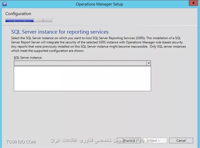 ||http://network.tosinso.com/files/get/035293cf-85e1-4699-a38e-a6fc9fbf4430||سلام دوست عزیز
ممنون از اموزش خوبتون
من دارم Scom 2012 r2 رو راه اندازی میکنم زمانی که میخوام  Reporting Services  رو نصب کنم به مرحله sql instance که میرسم خالیه و سرور sql رو تشخیص نمیده
راه حلی براش دارید؟ممنون میشم راهنماییم کنید