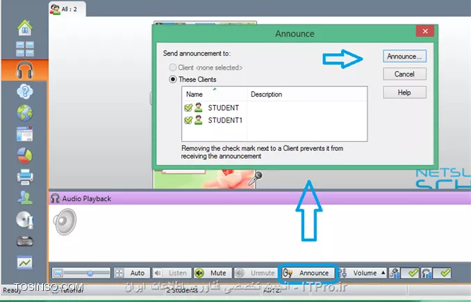 در این آموزش قصد دارم نحوه راه اندازی و استفاده از نرم افزار Net Support School رو بر روی VMware به صورت شماتیک توضیح بدم گرچه این روش در عمل کاربردی نداره ولی یک روش تمرینی خوب برای یاد گرفتن این نرم افزار کاربردی است. قسمت اول این اموزش مربوط به راه اندازی ماشین مجازی هست (اگر اشنایی دارید به بخش دوم مراجعه کنید) و بخش دوم استفاده از نرم افزار Net Support  ، در این مطلب آموزشی بر اساس یک سناریو نصب و راه اندازی VMWare و اتصال آنها به اینترنت و ایجاد یک شبکه داخلی و سپس راه اندازی نرم افزار کاربردی Net Support بر روی 3 ماشین VMWare که یکی از آنها به عنوان دستگاه معلم (Tutor) و 2 دستگاه دیگر به عنوان دانشجو (Student) شبیه سازی میشود.بر طبق این سناریو به ترتیب زیر 3 ماشین VMWare ایجاد میشود.
قدم اول : ایجاد یک ماشین مجازی جدید به ترتیب زیر:
||http://tosinso.com/files/get/c422d8d5-5359-4b5d-90c2-fcb1334963ef||
قدم دوم : یکی از دو حالت Typical یا Custom را انتخاب کرده و Next را میزنیم.
||http://tosinso.com/files/get/823e8f27-f990-4c0b-aecc-6d8c7c62d77e||
قدم سوم : در این مرحله میتوانیم محل فایل ایزوی ویندوز 8 را مشخص کرده و یا ان را به بعد موکول کنیم.
||http://tosinso.com/files/get/e76fa852-0add-402d-bf8f-fbc98eacfa0f||
قدم چهارم : در این مرحله نوع سیستم عامل و ورژن محصول را انتخاب میکنیم.
||http://tosinso.com/files/get/cf51fbad-5deb-4a73-a59a-382aec627b84||
قدم پنجم : نام ماشین مجازی را مشخص میکنیم.
||http://tosinso.com/files/get/3e1aa1aa-a0ca-4a3f-a1b6-4395d6e32c1f||
قدم پنجم : سپس با زدن Customize Hardware میتوانیم تنظیمات سخت افزاری ماشین مجازی را به دلخواه خود انجام دهیم.
||http://tosinso.com/files/get/25545a3a-c7b0-4914-b95c-03aed588ef1b||
قدم ششم : در این مرجله مقدار RAM ماشین مجازی را از طریق اسکرول تعبیه شده در سمت راست تعیین میکنیم
||http://tosinso.com/files/get/da09ec39-1df7-4d9b-aac9-fd883305fda9||
قدم هفتم : سپس تعداد پردازنده ها را مشخص میکنیم.
||http://tosinso.com/files/get/1d0edb30-b02e-40c6-85c2-5574c6e1d227||
قدم هشتم : در این مرحله حالت کارت شبکه خود را تعیین میکنیم. با توجه به شکل زیر 5حالت کارت شبکه مجازی در Vmware در نطر گرفته شده است که با توجه به سناریو NAT میتواند بهترین گزینه باشد.(نیاز به انصال هر ماشین به اینترنت بوده و ماشین ها باید به یکدیگر متصل شده و همدیگر را ببینند.)
||http://tosinso.com/files/get/f8e997b9-4baa-4268-86ad-4f2e0f0222f0||
قدم نهم : سپس مسیر فایل ایزوی سیستم عامل را تعیین میکینم.(در این سناریو هر 3 ماشین VM ویندوز 8.1)
||http://tosinso.com/files/get/87f047ce-6fe4-4f63-b3d0-e83871c302d7||
قدم دهم : سپس ویندوز 8 را نصب میکینم.
||http://tosinso.com/files/get/216fe59a-573e-4caa-ab1b-b3cd65d782ed||
قدم یازدهم : بعد از نصب هر VM میبایست برای هر ماشین VM Tools را هم برای راحتی کار و همچنین انتقال فایل نصب نرم افزار net support به ترتیب زیر نصب میکنیم
||http://tosinso.com/files/get/63d756e9-0dce-49e3-9133-8748cf1b65d6||
 قدم دوازدهم : همانطور که در شکل زیر میبینیم درایو مجازی VM Tools بر روی ماشین مجازی Mount شده و به راحتی کار نصب را انجام میدهیم.
||http://tosinso.com/files/get/e50fa9fe-5369-4f2f-9595-7865d66f7ae8||
قدم سیزدهم : فایل نصب نرم افزار Net Support را از سایت www.netsupportschool.com دانلود کرده و با توجه به نصب VM Tools فایل setup را به راحتی بر روی هر 3 ماشین کپی میکنیم.
||http://tosinso.com/files/get/3a7ac53b-a43d-4d6b-a562-f58857315000||
قدم چهاردهم : سپس بر روی ماشین Tutor فایل setup نرم افزار net support را اجرا کرده و آن را نصب میکنیم. و مراحل زیر را تا نصب کامل نرم افزار طی میکنیم.
||http://tosinso.com/files/get/1649c9b5-40b6-4119-87ab-30d4c5267f1f||
||http://tosinso.com/files/get/458a6a5a-586b-49d4-8109-ecc8097e1ae5||||http://tosinso.com/files/get/96eafb8c-56d5-477e-81ed-88eac296b9d5||
قدم پانزدهم : در این مرحله نوع کاربری net support را مشخص کرده که بر طبق سناریو برای یک ماشین Tutor و برای 2 ماشین student را نصب میکنیم.
||http://tosinso.com/files/get/36d33d42-ebea-40f2-980b-3f4f6ae16b1b||
||http://tosinso.com/files/get/db9bcd32-9c35-4e83-a9dd-cdb9e4ef1133||
قدم شانزدهم : بعد از اتمام نصب net support بر روی 3 ماشین مجازی در صورتی که هر 3 ماشین دسترسی به اینترنت نداشته باشند مراحل زیر را انجام میدهیم. ابتدا از منوی Edit گزینه Virtual Network Editor  را انتخاب کرده.
||http://tosinso.com/files/get/c7dc2761-ebdd-41a8-81d8-69dc5c804b73||
قدم هفدهم : با توجه به سناریوی تعیین شده برای هر 3 ماشین کارت شبکه در حالت NAT قرار داده شده در Virtual Network Editor بر روی VMnet 8 کلیک کرده تا تنطیمات NAT برای ماشین مجازی را انجام دهیم. همینطور که مشخص است کارت شبکه  در حالت NAT که بر روی سیستم عامل کامپیوتر میزبان ایجاد شده دارای محدوده IP : 192.168.113.0 بوده و بنابراین به منطور ایجاد ارتباط بین 3 ماشین مجازی این 3 ماشین هم باید از همین range ای پی اختصاص داده شود. به این منظور باید تیک use local DHCP service to distribute ip address to VMS را زده تا به هر سه ماشین از رنج IP مورد نطر به صورت اتوماتیک داده شود.(با این کار هم دسترسی به اینترنت برای 3 ماشین فراهم شده و هم هر 3 ماشین همدیگر را دیده و میتوانند با یکدیگر ارتباط درون شبکه ای داشته باشند.
||http://tosinso.com/files/get/3424910e-2f2b-4255-866e-2e8218e5e0ae||
بعد از این کار بر روی ماشین Tutor  آی پی های 2 ماشین دیگر را ping کرده تا از داشتن ارتباط اطمینان حاصل کنیم. بدین صورت هر 3 ماشین مجازی آماده برقراری ارتباط از طریق net support را داشته و میتوانیم محیط آموزشی net support را استفاده کنیم.
1- ایجاد یک room مجازی در ماشین Tutor: با اجرای نرم افزار net support پنجره زیر باز شده و استاد باید فیلدهای مربوطه را به ترتیب زیر پر کرده و سپس اتاق مجازی آموزشی را ایجاد کند.
||http://tosinso.com/files/get/20e36747-eb63-4f1c-9b77-ff19a8514c73||
2- بعد از کلیک کردن بر روی دکمه new پنجره زیر باز شده و استاد باید یکی از حالتهای زیر را به عنوان شروع کننده کلاس انتخاب کند. مورد اول Room Mode میباشد که این حالت به شما اجازه میدهد که کامپیوترهای داخل یک کلاس را گروه بندی کرده و دانشجویان میتوانند به این اتاق اموزشی برای شروع کلاس بپیوندند. حالت دوم  PC Mode میباشد که به شما اجازه میدهد که یک تعدادی کامپیوتر را که با هم در یک اتاق در اتصال هستند از طریق کابل را به هم متصل کرده و یک کلاس مجازی آموزشی تشکیل دهید. حالت سوم User Mode میباشد که به شما اجازه میدهد یک تعداد دانشجو را با استفاده از پروفایل های انها به کلاس اضافه کنید. حالت چهارم یک حالت ساده بوده که در ان شما به سادگی میتوانید شبکه موجود را جستجو کرده و همه دانشجویان را به کلاس مورد نظر اضافه کنید.
در این سناریو ما از حالت دوم استفاده میکنیم.
||http://tosinso.com/files/get/6b6cc5f8-5dcb-4fc8-8146-14b1744ccfa2||
3- در این مرحله پنجره Create Class باز شده و در این مرحله باید PC های دانشجویان کلاس را ابتدا جستجو کرده و سپس همه انها رو به کلاس اضافه کنیم.
||http://tosinso.com/files/get/be28d2da-cf20-4773-b06f-c3fdb16da00a||
||http://tosinso.com/files/get/7661349e-a09e-4f09-92e9-af40f2774d9b||
4-دبعد از ایجاد کلاس پنجره اصلی نرم افزار به صورت زیر میباشد و دانشجویان اضافه شده قابل روئیت میباشند.
||http://tosinso.com/files/get/4b4fd644-7999-4cf0-a5d8-3299d62a5923||
5- تب دوم این اجازه را به استاد داده تا نمایی از desktop های دانشجویان حاضر در کلاس را روئیت کرده و به نوعی انها را کنترل کند. علاوه بر ان استاد قادر است با کلیک کردن بر روی هر کدام از پنجره های پیش نمایش دسکتاپ دانشجویان به صورت remote به کامپیوتر دانشجوی مورد نظز دسترسی پیدا کند.
||http://tosinso.com/files/get/ace1446a-e122-460d-9987-f9b463cb2894||
6- در تب سوم که با ایکون های هد ست مشخص شده است استاد قادر است با کلیک بر روی Announce نوعی اطلاع رسانی را به دانشجویان ارسال کند. علاوه بر این استاد قادر بوده که با برداشتن تیک های بلندگو و میکروفون انها را از در کامپیوترهای دانشجویان از کار بیندازد.
||http://tosinso.com/files/get/9f032a1c-4787-4699-b565-85d2642adce8||
||http://tosinso.com/files/get/0379be7c-1a46-4d1c-b867-a36e50371cf6||
7-  در تب بعدی استاد قادر بوده که انواع سوالات را برای کل کلاس یا بخشی از کلاس مطرح کرده و جواب را هم از سوی دانشجویان دریافت کند.
||http://tosinso.com/files/get/c43fd40a-56a3-4579-afa2-0d3c41e151c3||
اولین مدل از سوالات First to answer میباشد که استاد با مطرح کردن یک سوال در کلاس گزینه مورد نظر را کلیک کرده و دانشجویان بر روی کامپیوترشان با پیغام زیر مواجه شده و اولین دانشویی که بر روی answer کلیک کند قادر خواهد بود تا سوال را جواب دهد.
||http://tosinso.com/files/get/95439e52-493b-4c49-9402-0a32e6e1f655||
||http://tosinso.com/files/get/38b943ed-8471-4716-adaf-fb8c6d71ded0||
بعد از پاسخ دادن به سوال بر روی پروفایل دانشجوی مورد نطر به شکا زیر 2 گزینه تیک و ضربدر در اختیار استاد قرار گرفته و صحیح یا نا درست بودن پاسخ دانشجوی مورد نظر را میتواند تعیین کند. 
||http://tosinso.com/files/get/a7d4b650-28eb-4d96-9b8f-c848ea3d257f||
در صورت درست بودن پاسخ دانشجوی مورد نظر یک ستاره به عنوان جایزه دریافت میکند.
||http://tosinso.com/files/get/fe29b122-7d8d-4d88-9c36-c5a5c5ab42fc||
نوع دوم سوال Enter an answer میباشد .
||http://tosinso.com/files/get/f0be3aa6-ecc8-4a26-83aa-4baf570f662d||
در این حالت استاد پاسخ صحیح را در کادر مورد نظر وارد کرده و بعد از مطرح کردن سوال بر روی Go کلیک کرده .
||http://tosinso.com/files/get/fea2b766-7725-41c2-952c-fadb8d7d2639||
همانطور که در شکل زیر نشان داده شده به محض کلیک کردن Go توسط استاد پنجره ای به شکل زیر در PC های دانشجویان ظاهر شده است
||http://tosinso.com/files/get/4e008f76-53c9-4d19-a40e-2e7d0117e3c1||
 و بعد از اتمام زمان تفکر دانشجویان قادر به پاسخگویی خواهند بود.
||http://tosinso.com/files/get/386151ee-a2eb-4cea-b35f-49f6fdb431e1||
بعد از پاسخگویی به سوال دانشجویان به شکل زیر از پاسخ دیگر دانشجویان مطلع میشوند و میتوانند خود را نسبت به کلاس ارزیابی کنند.
||http://tosinso.com/files/get/b9086a56-03ff-4c51-8ccd-47b4fdc36cd7||
همچنین استاد بعد از پاسخگوی دانشجویان به شکل زیر از پاسخ انها مطلع خواهد شد که رنگ قرمز نشان دهنده پاسخ اشتباه و رنگ سبز نشان دهنده دانشجویانی است که پاسخ صحیح را وارد کرده اند.
||http://tosinso.com/files/get/9ea7cab7-6aa7-4e01-9c4e-94cbfab24849||
در تب بعدی استاد قادر خواهد بود تا نوعی محدودیت برای دانشجویان کلاس از لحاظ دسترسی به  وب سایت های مختلف تعیین کندو ستون سمت راست برای وب سایت های ممنوعه بوده که استاد با کلیک بر روی علامت مثبت (سبز رنگ) وب سایت های ممنوعه را تعیین کند و در اینصورت دانشجویان قادر نخواهند بود به وب سایت های مذکور دسترسی پیدا کنند.
||http://tosinso.com/files/get/d8048463-751d-4453-ae99-dcd5a8c7405b||
از ستون چپ نیز استاد قادر بوده تا وب سایت های مورد تایید را اضافه کند و اجازه دسترسی را به دانشجویان داخل کلاس به وب سایت های مذکور بدهد.
||http://tosinso.com/files/get/589718f6-fc60-49b9-9985-800e2d2eb8f8||
علاوه بر این استاد قادر بوده با استفاده از دکمه های پایین صفحه  همه وب سایت ها را بلاک کند.
||http://tosinso.com/files/get/0f56aec7-c81f-4ee3-80c6-c9c1d1f93930||
در تب بعدی استاد قادر خواهد بود نوعی همه پرسی از کلاس انجام داده تا به نتیجه مورد نظر با استفاده از جواب ها برسد.
||http://tosinso.com/files/get/111fb50a-c772-4a68-85c9-6a3786756ebd||
در این تب ابتدا استاد سوال رو مطرح کرده و نوع پاسخ را از نوار کیک کشویی زیر response انتخاب کرده و سپس بر روی send کلیک کرده و ان را برای همه دانشجویان ارسال کند.
||http://tosinso.com/files/get/fe6c9156-519e-43a2-8ef5-b14047da890c||
به محض ارسال سوال پنجره زیر برای همه دانشجویان باز شده و میتوانند به سوال پاسخ دهند.
||http://tosinso.com/files/get/4700ffba-1dec-4e2f-a5f6-e13b72993e86||
بعد از پاسخ دادن همه دانشجویان استاد قادر خواهد بود تا از ستون سمت راست درصدی از پاسخ های تعیین شده را مشاهده کرده و ارزیابی مورد نظر را از سوال خود انجام دهد.
||http://tosinso.com/files/get/3371a176-c0f2-44e0-b907-2437197d2d3f||
تب بعدی دسترسی پرینتر به دانشجویان میباشد که استاد با استفاده از دکمه های پایین پنجره میتواند عملیات پرینت را متوقف و بلاک و یا برای همه دانشجویان آزاد کند.
||http://tosinso.com/files/get/6efcb071-3ec3-4396-858e-73aa8fe0ab01||
در تب بعدی استاد قادر خواهد بود تا فرایند مانیتورینگ فعالیت های دانشجویان را با کلیک بر روی Monitor Activity فعال یا غیر فعال کند و علاوه بر ان از این تب استاد قادر است دانشجویان را بلاک کند. 
||http://tosinso.com/files/get/2b3ac1f5-48b6-4860-8f14-02fe9e29cc53||
در تب بعدی استاد میتواند سطح دسترسی دانشجویان را به CD/DVD و USB تعیین کند.
||http://tosinso.com/files/get/f2d8851f-a280-4c91-b15f-781145d9dd4a||
آخرین تب یکی از پر کاربردترین تب ها بوده که استاد قادر است با ایجاد یک صفحه White Board تدریس را انجام دهد. برای نمایش White board برای همه دانشجویان استاد بر روی Show کلیک کرده که به محض کلیک صفحه White Board بر روی مانیتور دانشجویان ظاهر میشود. در این صفحه ابزارهای زیادی برای تدریس همچون ایجاد متن و استفاده از قلم و خطوط و اشکال مختلف به تدریس بپردازد. علاوه بر ان استاد میتواند رنگ قام و ضخامت ان و همچنین فونت متن ها را تغییر دهد و در نهایت میتواند صفحه کذکور را ذخیره و صفحه جدیدی ایجاد کند.
||http://tosinso.com/files/get/ada000e7-0f9b-43af-9c34-a189be039f81||
یکی از منوهای کاربردی در این نرم افزار استاد میتواند تکالیف مورد نظرش را برای دانشجویان به طریقه زیر ارسال کند.
||http://tosinso.com/files/get/2896704a-8fdd-4dae-9f3b-b79a39014eeb||
بعد از انتخاب Send Work پنجره زیر باز شده و استاد میتواند تکلیف کورد نظر را که در قالب یک فایل text ذخیره کرده است را انتخاب کرده و همچنین تایین کند که فایل مورد نظر در چه مکانی از PC های دانشجویان کپی شود.
||http://tosinso.com/files/get/c0e03536-c30b-4855-bab8-66fbb6028b8f||
 سپس با کلیک بر روس send فایل text بر روی PC دانشجویان کپی میشود .
||http://tosinso.com/files/get/57210fb5-f5ce-4204-8db9-cffb9c23b4b9||
و دانشجویان قادر خواهند بود که فایل مورد نطر را باز کنند و محتویات تکلیف تایین شده از طرف استاد را ببینند.
||http://tosinso.com/files/get/b123fd5a-c981-4f8e-93a2-6f8b19764f49||
از دیگر منوهای کاربردی برای استاد ایکون های Lock , Unlock می باشد که استاد در صورتی که نیاز داشته باشد از دیدن صفحه نمایش خود برای دانشجویان جلوگیری کند بر روی Lock کلید کند.
||http://tosinso.com/files/get/7cd4174b-5e72-4557-8829-a89cd38b499d||
به محض کلیک استاد بر روی Lock صفحه نمایش PC های دانشجویان به وضع زیر خواهد درامد.
||http://tosinso.com/files/get/824e86cf-bae2-4893-b83f-98eee194ff4d||
از منوی show استادی میتواند صفحه نمایش خود را به حالتهای مختلف برای دانشجویان برای انجام تدریس در بیاورد.
||http://tosinso.com/files/get/dab9a896-a5ad-43d2-ab1c-3dfaa806d6c6||
نحوه حضور و غیاب با استفاده از نرم افزار Net Support به شکل زیر بوده و استاد با کلیک بر روی منوی Student register انها را در کلاس ثبت نام کند. 
||http://tosinso.com/files/get/3c183ee7-76e8-4582-b18d-21d93a276350||
به محض کلیک استاد بر روی register پنجره ای به شکل زیر بر روی صفحه نمایش دانشجویان ظاهر شده که دانشجویان موظف به پر کردن فیلدهای خالی بوده و ان را تایید کنند.
||http://tosinso.com/files/get/9ada9676-2aec-4af3-a76a-2d1cd9668e05||
بعد از انجام حضور و غیاب استاد میتواند یک گزارش از ان را در قالب یک فایل با پسوند .csv ذخیره کند.
||http://tosinso.com/files/get/360717e1-6f4f-4c6f-b18d-85197b6afa0f||
همچنین استاد میتواند با کلیک بر روی registration report کلیک کند.
||http://tosinso.com/files/get/773a472f-124e-4362-b5ee-6a18a228ae53||
به محض کلیک بر روی registration report میتواند گزارشی از دانشجویان حاظر در کلاس و فعالیت های انها مشاهده کند.
||http://tosinso.com/files/get/c499c1b6-048b-4abb-a841-0fa9fb9c26cf||
از دیگر قابلیت های این نرم افزار chat , ارسال پیغام خصوصی از طرف استاد به دانشجویان میباشد.
||http://tosinso.com/files/get/e14a8f27-cb16-4a9f-aa1a-b020b050abd5||
در شکل زیر نمونه ای از محیط chat باز شده توسط استاد با یک دانشجو میباشد.
||http://tosinso.com/files/get/d3ee9b19-2dcb-45cf-add0-d4c87dba65cc||
در پایان استاد میتواند کلاس را به طرز زیر به پایان برساند.
||http://tosinso.com/files/get/13c9666a-fb77-4b8b-bddd-d6aedc050515||


نویسنده : رضا حاج فرج 
منبع : |جزیره مجازی سازی وب سایت توسینسو::https://tosinso.com/virtualization|
هر گونه کپی برداری بدون ذکر منبع غیر اخلاقی است. 
