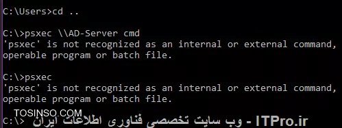 جناب aliaghamiri ممنون از توجه شما
این دستور رو اجرا کردم ولی هیچ نتیجه ایی نداد... و با این ارور مواجه شدم
||http://network.tosinso.com/files/get/0394c843-44a0-4f16-9741-3388ec8a612f||
احساس میکنم این دستور نیاز به نصب داره و بعد از اون داخل cmd میشه ازش استفاده کرد ، فکر کنم این دستور از نوع external commandیه.