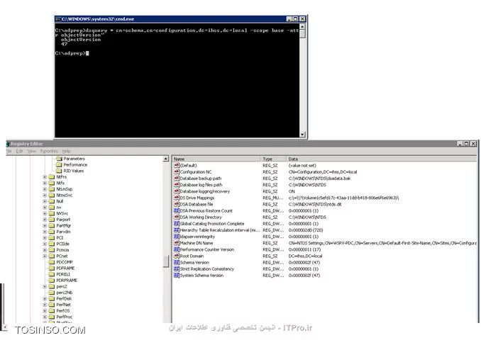 مهندس AM Virgo ممنون..

 Forest Functional Level و Domain Functional Level رو Windows 2003 هستن.

||http://network.tosinso.com/files/get/04ff0a22-0666-419d-8357-e82d4ead5428||

ObjectVersion 47 هستش بازم Adprep32 /forestprep جواب نمیده و ارور میده..

رول های کاملا برگشتن چرا تو Status زده Unavailable ....

