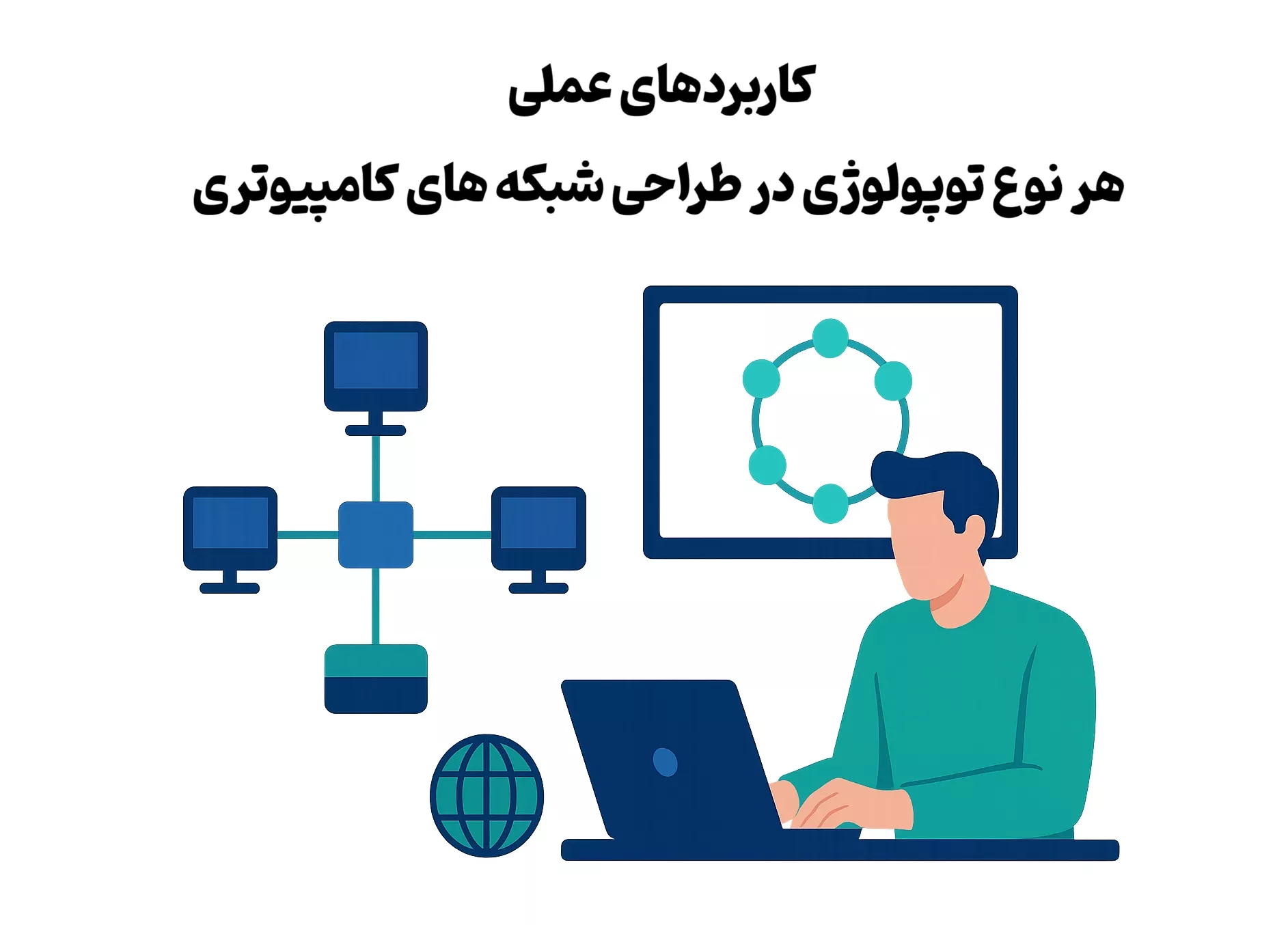 کاربردهای عملی هر نوع توپولوژی در طراحی شبکه های کامپیوتری