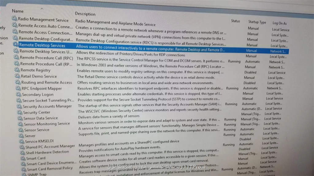RDP Service in Client