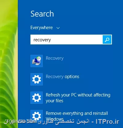!! ُSystem Restore چیست ؟
--
System Restore به ما کمک می کند که تنظیمات فعلی سیستم عامل و فایل‌های سیستمی آن را به زمان گذشته بازگردانیم. این راهی است برای برگرداندن تغییرات سیستمی بدون ایجاد تغییرات بر روی فایل های شخصی مثل؛ E-mail, documents یا photos ، بعضی وقتها نصب یک برنامه یا یک درایور می تواند یک تغییر ناگهانی در کامپیوتر ایجاد کند یا اینکه به دلیل یک حرکت پیش بینی نشده ویندوز باشد.معمولا uninstall کردن یک برنامه یا یک درایور مشکل را رفع می کند. اگر uninstall کردن مشکل را رفع نکرد میتوانیم از روش بازگردانی ویندوز به زمان قبل، زمانی که همه چیز به درستی و بدون مشکل کار می کرد.System Restore از یک قابلیت استفاده می کند که به آن system protection گفته میشود که به طور منظم Restore point ایجاد و آن را ذخیره می کند. Restore point شامل اطلاعاتی درباره تنظیمات رجیستری و اطلاعات دیگر سیستم که ویندوز از آنها استفاده می کند. همچنین می توان Restore point  را به صورت دستی هم ساخت.

!! Restore Point  چیست؟
--
Restore Point یکی از اجزای System Restore می‌باشد. با ایجاد یک ریستور پوینت، اکثر داده‌ها، فایل‌ها و تنظیمات مهم سیستم عامل در زمان ساخته شدن، ذخیره شده و نگه داری می‌شود. درصورتی که بعدها سیستم عامل شما دچار اشکالاتی شد، می‌توانید از ریستور پوینتی که قبلا تهیه کرده اید، استفاده کنید و آن ریستور پوینت را برگردانید تا تنظیمات سیستم عامل به زمانی که ریستور پوینت را ایجاد کرده اید، تغییر یابد.Restore Pointها فایل‌های با پسوندهای خاص (مانند EXE، OCX و... ) و اطلاعاتی از قبیل موارد زیر را می‌تواند نگه داری می‌کنند:

* تمام داده‌های رجیستری
* پروفایل کاربر محلی (نه همه کاربران)
* تمام فایل‌های مربوط به Windows File Protection و Windows Resource Protection
* و موارد دیگر ...

توجه کنید که ممکن است برنامه‌های نصب شده (و در مواردی بسیار خاص، فایل‌های غیر سیستمی) در طی فرایند بازگردانی ریستور پوینت، از دست بروند.Restore Pointها فقط موارد خاصی از تنظیمات و فایل‌های سیستم عامل را نگه داری می‌کنند و فایل‌های شخصی شما قابل بازگردانی از طریق System Restore نیست.لازم است به این نکته توجه کنید که درصورتی که هیج Restore Pointای از قبل ایجاد نکرده باشید، نمی‌توانید تنظیمات سیستم عامل را به تنظیمات زمان گذشته تغییر دهید. قبل از تغییر هرگونه تنظیمات در سیستم عامل (که از نحوه عملکرد آن‌ها اطلاع نداشته باشید) بهتر است یک Restore Point ایجاد کنید.

!! بازگردانی ویندوز با System Restore
--
کلید‌های  win key + Qرا با یکدیگر فشار دهید تاsearch  یا بخش جستجوی ویندوز برای شما باز شود. در مستطیل سرچ ویندوز کلمه Recovery را تایپ کنید.

||http://tosinso.com/files/get/07cd6b2d-e1c3-49b9-9523-b44204bff3f9||

سپس با کلیک بر روی Recovery options  کلیک کنید به بخش بازیابی ویندوز هدایت خواهید شد. در صفحه‌ای که باز خواهد شد و شبیه به تصویر پایین است گزینه Open System Restore را انتخاب کنید. به صورت پیش‌فرض آخرین Restore Point به شما نشان داده خواهد شد. 

||http://tosinso.com/files/get/15a5b40f-1e53-48f5-86d9-61cab20583c6||

حال برای اینکه شما سیستم خود را به آخرین نقطه بازگشت بازگردانید، بر روی گزینه Next کلیک کنید .

||http://tosinso.com/files/get/5b7b9725-6c67-435c-86c5-3097c51c6ae0||

در پنجره بعدی لیست یک یا دو تا از آخرین restore pointها را به صورت پیش فرض نشان می دهد.

||http://tosinso.com/files/get/5d76cbc7-ef10-4817-ae4d-e52dc3a64e92||

با انتخاب گزینه Show more restore points می توانیم بقیه Restore pointها رو ببینیم. و هر کدام را که می خواهیم انتخاب کنیم. سپس بر روی Next کلیک می کنیم.

||http://tosinso.com/files/get/cf4a1f61-c116-40b5-99e5-9b19ea99434d||

با کلیک بر روی Scan for affected programs شما می توانید لیست برنامه ها و درایورهایی که پاک می شوند را در کادر بالا ببینیم.و همچنین در کادر پایین برنامه ها و درایورهایی که ممکن است بعد از restore به درستی کار نکنند و نیاز به نصب مجدد دارند را نشان می دهد.در مرحله آخر Finish  را انتخاب کنید.

||http://tosinso.com/files/get/4ba5eecd-dbf0-485d-ab71-56103c7abf43||

||http://tosinso.com/files/get/ac28365f-d9bd-4aef-ba82-c9da5dc78304||

!! روش ایجاد Restore Point
--
 اگر بخواهیم همین الان یا در هر زمان دلخواه به صورت دستی یک نقطه بازگشت بسازیم از این روش استفاده می‌کنیم:

1-با win key+ x منوی زیر باز می شود.

||http://tosinso.com/files/get/fd458697-a953-4a5e-9bc9-9b09dcdfc5ff||

2-روی گزینه system  کلیک می کنیم. پنجره System باز می شود.

||http://tosinso.com/files/get/adfd46ff-108f-4730-8b85-d906fff5f333||

3-روی System protection کلیک می کنیم.

||http://tosinso.com/files/get/84065e08-7dc3-47f4-ae50-d27167183d1b||

4-با انتخاب گزینه Create به صورت دستی می‌توانید نقطه بازگشتی دلخواه را برای سیستم خود بسازید. از شما درخواست خواهد شد تا نقطه بازگشت را  نام‌گذاری کنید تا در آینده به راحتی مورد شناسایی قرار گیرد. نام دلخواه و مناسبی را بنویسد و Create را کلیک کنید.

||http://tosinso.com/files/get/f81948ad-0228-497c-a172-8ef6fd0843f5||

و بعد از آن کادر زیر را می بینیم. چند لحظه منتظر می مانیم تا restore point ساخته شود.

||http://tosinso.com/files/get/691e2b55-e6f2-4ae4-88d4-fc457bec3687||

 با دیدن پیغام زیر مطمئن می شویم که با موفقیت ساخته شده.

||http://tosinso.com/files/get/6aadaeeb-cc22-4eed-8e58-c28a52caff37||

نویسنده : سیمین سرداریان
منبع : |جزیره سرویس های شبکه مایکروسافت وب سایت توسینسو::https://tosinso.com/microsoft|
هرگونه نشر و کپی برداری بدون ذکر منبع و نام نویسنده دارای اشکال اخلاقی می باشد