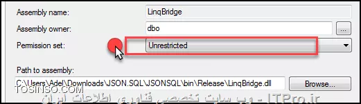 با سلام
همان طور که دوست عزیزمون راهنماییتون کردن در sql server 2016 مطابق راهنمای خود میکروسافت می تونید از جداولتون خروجی json بگیرید : 
این عکس و بنده از سایت خود مایکروسافت گرفتم :
<center>
||https://dba.tosinso.com/files/get/034552a8-8700-4936-9e81-88b1087689ed||
<center>
---------------------
اما برای نسخه های قبل از 2016 باید چیکار کرد :
استفاده از CLR : توابعی که به زبان های مبتنی بر دات نت نوشته میشن بعد به صورت اسمبلی به sql معرفی میشن
خوب برای تبدیل خروجی جداولتون به خروجی JSON :
سه تا اسمبلی باید توی sql ایجاد کنید با دسترسی Unrestricted : این نوع دسترسی دسترسی کامل است به گونه ایی که به این توابع دسترسی کامل به فایل ها و فولدرهای سرور خودتون هم می دید
ابتدا برای اینکه بتونید همچین اجازه ایی به خودتون بدین که اصلا همچین توابعی تعریف کنید ابتدا باید خاصیت TRUSTWORTHY پایگاه داده مربوطه on باشد همون طور که از معنی کلمه پیدا است با فعال کردن این گزینه بانک اطلاعاتی شما به صورت قابل اعتماد می تونه اسمبلی هایی رو به صورت Unrestricted تعریف کنه .
<center>
||https://dba.tosinso.com/files/get/d39626f2-cc93-4654-a927-ebaf552dbbd1||
<center>
بعد از اینکه TRUSTWORTHY رو فعال کردیم : بروی بانک اطلاعاتیمون راست کلیک می کنیم و در بخش Option از فغال شدن آن اطمینان حاصل می کنیم :
<center>
||https://dba.tosinso.com/files/get/cad6298e-40d3-4233-afc8-3e7609c0d5b5||
<center>
بعد از این کار باید clr_option که اجازه میده اسمبلی های ما به توابع .net دسترسی داشته باشن و فعال کنیم :
ابتدا یک کوئری جدید میسازیم و اجراش می کنیم :
<center>
||https://dba.tosinso.com/files/get/563a304b-eac7-4106-9ad3-f85663321074||
<center>
خوب حالا وقتش رسیده که سه تا اسمبلی رو به Sql سرورمون اضافه کنیم :
سپس فایل های DLL رو به ترتیب پایین اضافه می کنیم به بخش اسمبلی ها :
<center>
||https://dba.tosinso.com/files/get/f6a02f05-713c-469a-ae5b-1dd523848842||
<center>
این سه فایل از آخر همین پست قابل دانلود هستن .
خوب حالا هر سه فایل رو باید در بخش اسمبلی ثبت کنیم یا اصطلاحا Register کنیم :
برای این کار طبق تصاویر پایین مراحل رو پیش میریم :
<center>
||https://dba.tosinso.com/files/get/ec6d45fd-7d77-4172-95b5-ca989667878e||
<center>
بعد از پنجره ی ظاهر شده بروی Browse کلیک کرده و آدرس فایل DLL رو بهش می دیم :
<center>
||https://dba.tosinso.com/files/get/550d220a-9cbd-42fb-bbd7-38bc94608f8d||
<center>
در اخر قبل از اینکه بروی ok کلیک کنیم باید Permission رو بروی Unrestricted بزاریم :
<center>
||https://dba.tosinso.com/files/get/08a18a7d-848c-4e4a-ad4d-72c3087ff265||
<center>
خوب سه تا فایل DLL رو به همون ترتیبی که در عکس واستون مشخص کردم در بخش اسمبلی تعریف می کنید :
<center>
||https://dba.tosinso.com/files/get/f1ef830f-8db3-40c2-8e6f-8e606e502ece||
<center>
خوب حالا پس از اضافه کردن سه اسمبلی باید از تابعی که داخل اون برای تبدیل خروجی جداول SQL به Json استفاده کنیم :
اسم اسمبلی هست : JSON.SQL
اسم کلاسمون هست : StoredProceduresAndFunctions
اسم فانکشن یا تابع ما هست : xf_JSON_Query
به سه تا پارامتر بالا جهت استفاده از اسمبلی نیاز داریم :
خوب حالا باید یک فانکشن توی Sql ایجاد کنیم و بگیم که از اسمبلی با نام فلان و کلاس فلان و تابع فلان استفاده کن :
<center>
||https://dba.tosinso.com/files/get/94150bcd-db98-4ca0-b8c3-321dc1a2c5e1||
<center>
خوب همون طور که میبینید پارامتر اول این تابع دستور SQL ی هست که قرار خروجی اون دستور تبدیل به JSON بشه و پارامتر دوم هم تعیین کننده ی این است که در پارامتر اول از تک کوت یا دابل کوت استفاده کردیم که باید 0 باشه .
<center>
||https://dba.tosinso.com/files/get/a6f04bfc-551a-415b-a845-e63876a2fc61||
<center>
خوب حالا باید تابعمون و تستش کنیم :
اینم نتیجه ی نهایی :
<center>
||https://dba.tosinso.com/files/get/e5afc3b6-1cb0-4fd6-b136-df24062e25f7||
<center>
اطلاعات جدلمون این بوده که خروجی JSon ش شده این :
<center>
||https://dba.tosinso.com/files/get/cfde8873-82e6-4abf-bbfd-c3c528b9cb37||
<center>
|دانلود فایل های DLL مورد نیاز::https://www.mediafire.com/?p8s1cc41mrm3yxc|