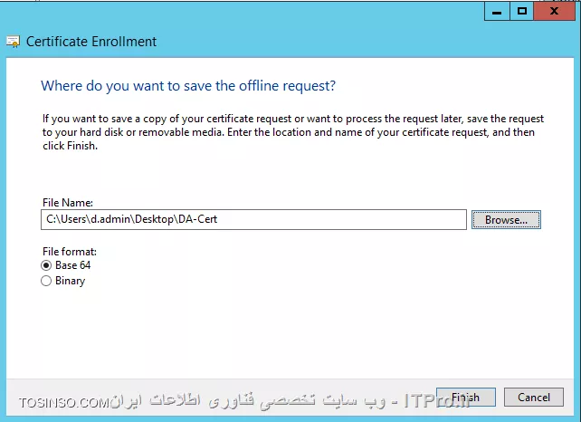 ایجاد  Certificate Signing Request بوسیله کنسول MMC