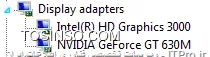 با عرض سلام و خسته نباشید

من یه لپ تاپ دارم که داری دوتا کارت گرافیکه
یکی nvidia geforce gt 630m
و اون یکی intel hd graphics 3000
همونطور که میدونید این گرافیک اینتل برای کار های سبکه
و انویدیا برای کار های سنگین تر مثل اجرای بازی ها
مشکل من اینه که تنها گرافیکی که توی لپ تاپم استفاده میشه فقط همون اینتله
و حتی توی بازی ها هم گرافیک انویدیا استفاده نمیشه
حتی وقتی که بازی رو توی کنترل پنل انویدیا اد هم میکنم باز هم همینطوریه 
این مشکل فقط یه چن وقتیه که باسم پیش اومده
درایور کارت گرافیکم هم نصبه
ممنون میشم تا راهنماییم کنید
||http://tosinso.com/files/get/d12e1f6e-36b3-4226-bfb3-57a70224edb3||
||http://tosinso.com/files/get/0950c01e-f0cc-468c-8bf7-cadf6ae6cf3f||