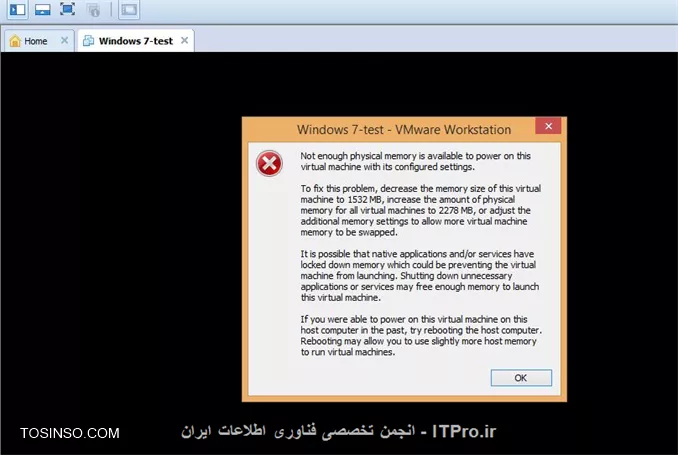 سلام به همه متخصصین و دوستان. من 2 روز هست با تمام virtual ها در vmware مشکل پیدا کردم و ارور زیر را میدهد برای روشن شدم ماشین و جابه جا کردم از درایو دیگر یا هارد اکسترنال و .... نتونستم اجرا کنم حتی vmware رو کامل حتی از رجیستری پاک کردم دوباره نصب کردم. سیتم قوی و سالم هست ولی مفهوم این رو نمیفهمم .  ممنون میشم اگر راهنماییم کنید||http://tosinso.com/files/get/09c28947-93a4-417a-b711-2660cf25ed07||