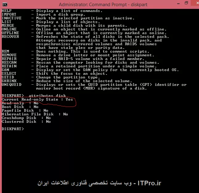 این روش رو هم امتحان کردم ولی باز مشکل حل نمیشه ||https://hardware.tosinso.com/files/get/09f4c35a-db89-4797-a4e8-0e0a85c0c7c6||


توی تصویر مشخصه که     current readonly state =yes  هر کاری هم میکنم غیر فعال نمیشه 
