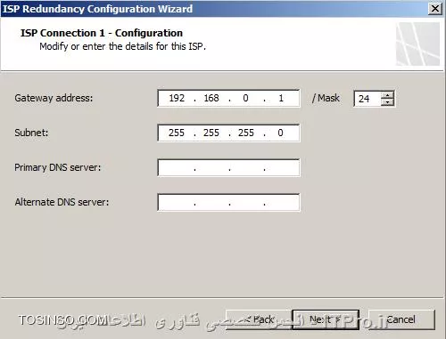 شکل هشتم : پیکربندی آدرس های IP برای راه اندازی ISP Redundancy در TMG