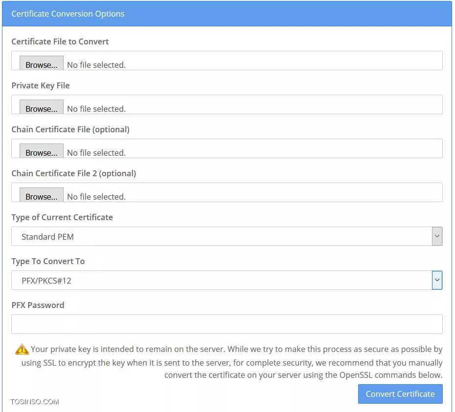تبدیل فایل های CErtificate