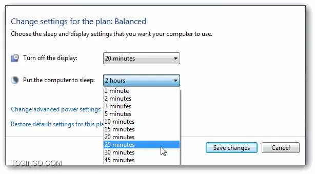  تفاوت turn off the display و put the cumputer to sleep در power options