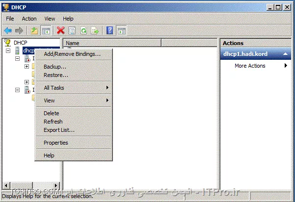 ||http://tosinso.com/files/get/0ae542c7-ed04-4d17-8c0f-ccb8e1f2fe2b||با سلام
بنده اکتیو دایرکتوری را نصب کرده ام و حالا می خواهم رول DHCP را هم بر روی آن نصب کنم اما با ارور مواجه می شوم که نمی تواند با اکتیو دایرکتوری کانکت شود. علت چیست؟ DHCP دیگری را نیز بر روی سرور 2008r2 دیگر نصب کردم و در حالت دامین نمی تواند به اکتیو دایرکتوری که بر روی سرور دیگری قرار دارد متصل شود و من نمی توانم عمل Authrization را انجام دهم. یعنی اصلا این گزینه نه در منوی اکشن می اید و نه در حالت رایت کلیک بر روی سرور. چه کنم؟