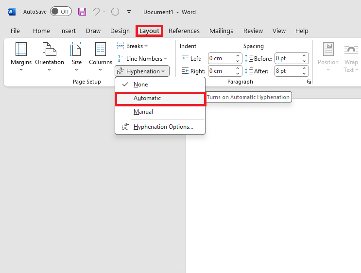 آموزش Hyphenation در ورد