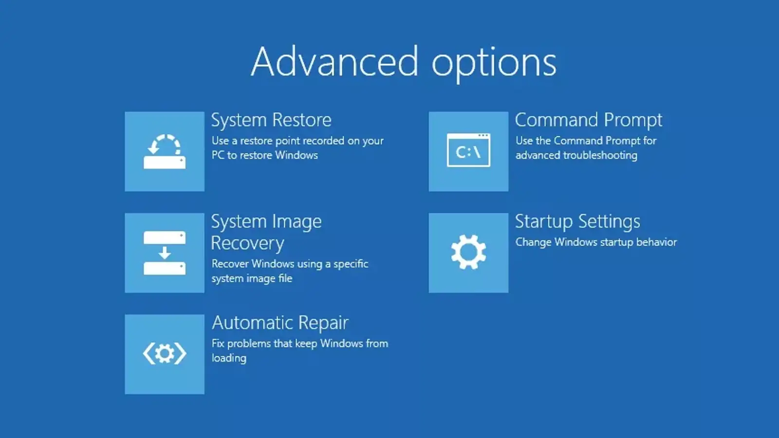 معرفی کامل گزینه های Advanced Startup Options ویندوز 8 و 10