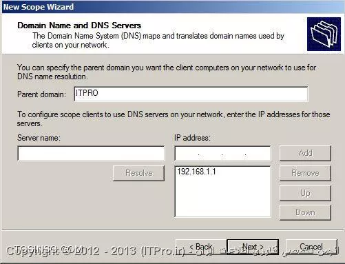 DHCP  یا Dynamic Host Configuration Protocol هسته ی یکی از سرویس های زیرساختاری شبکه محسوب می شود که مسئولیت ارائه IP آدرس ها و اطلاعات مربوط به DNS  سرورها به کلاینتها را بر عهده دارد. درمقاله |DHCP Option::http://www.tosinso.com/Articles/Details/541/DHCP%20Options| به معرفی Option ها و گزینه هایی که در نصب سرویس DHCP در ویندوز سرور 2008 به دانستن مفهوم آنها نیازمند بودیم پرداختم.در این مقاله به صورت تصویری نحوه ی نصب رول DHCP را توضیح خواهم داد و نگاهی گذرا به کنسول مدیریتی DHCP در ویندوز سرور 2008 خواهم داشت.

جهت نصب رول DHCP ، اولین موردی که باید به آن توجه داشت و پیش از نصب ،تنظیم مربوط به آن را چک کرد،داشتن Static IP سروری است که قصد نصب رول DHCP بر روی آن را دارید.در صورتی که سرور دارای Static IP نباشد،شما قادر نخواهید بود رول DHCP را بر روی آن نصب کنید.بعد از دادن IP دستی به سرور یا همان تنظیم Static IP باید طراحی های لازم جهت راه اندازی سرویس DHCP را انجام دهید.در طراحی باید موارد زیر را در نظر بگیرید:

* شبکه ای که قصد نصب این سرویس را بر روی آن دارید دارای چند سابنت و چه رنج IP می باشد؟
* IP آدرس های مر بوط به DNS سرور ،Default Gateway  و  دیگر سرورهای حیاتی و مهم در شبکه ،چه IP هایی هستند؟
*  سرویس DHCP مسئولیت ارائه خدمات به چندین کلاینت یا Device را در شبکه دارد؟
* سروری که قرار است سرویس DHCP بر روی آن نصب شود دارای چند کارت شبکه است ؟
* آیا نیاز شما اقتضا میکند که به روی هرکارت شبکه یک Scope  طراحی کنید یا نه ؟
* متناسب با تعداد کارتهای شبکه،چندین Scope خواهید داشت و کدام Scope بر روی کدام کارت شبکه قرار خواهد گرفت؟
* هر Scope باید از چه رنج IP شروع و تا چه رنج  IP ادامه داشته باشد.بهتر است Scopeها از قبل تعیین شوند.
* رنج IP مربوط به Exclusion Range را مشخص کنید.
* پیشنهاد می شود کلاینتهایی را که می خواهید IP آنها در Reservation Range قرار گیرند را مشخص کنید تا از قلم نیفتند.

!! نصب DHCP Role
جهت نصب رول DHCP ابتدا باید وارد کنسولServer Manager شوید،سپس گزینه Add Roles را انتخاب کنید:

 ||http://www.tosinso.com/files/get/49e7db6a-f526-430f-b283-eef0c7313ab5||
||http://www.tosinso.com/files/get/5ac7cf32-5bb3-4e9b-ba6e-ac73fd9855d5||
 سپس در میان رولهای نمایش داده شده در پنجره زیر،رول DHCP را تیک دارو گزینه Next را انتخاب کنید:

||http://www.tosinso.com/files/get/05e5b9ba-1932-4229-ad65-9ea4b7eeff08||
در صورتی که به سرور خود Static IP نداده باشید،در این مرحله اخطاری مبنی بر Static IP نبودن سرور و عدم امکان نصب رول DHCP را دریافت خواهید کرد.
در مرحله بعدی تعداد کارتهای شبکه ای که در سرور شما وجود دارند و شما می خواهید به روی آنها Scope های خود را تعریف کنید، نمایش داده خواهدشد. هرکدام از کارت شبکه هایی که می خواهید Scope های خود را به روی آنها تعریف کنید ،انتخاب یا تیک دار کنید.اصطلاح Connection Binding یعنی اینکه کدام رنجهای IP بر روی کدام کارت شبکه قرار گرفته باشند. 
همچنین شما درحین نصب رول DHCP  میتوانید دیگر تنظیمات مربوط به Scope ها را هم انجام دهید.در صورتی که تمایل داشته باشید Scope های خود را در همان کنسول مدیریتی DHCP انجام دهید،میتوانید از این مراحل بدون پر کردن گزینه های آن بگزرید.در اینجا ما انجام تنظیمات مربوط به Scope ها را به کنسول مدیریتی DHCP واگذار خواهیم کرد.

 ||http://www.tosinso.com/files/get/d954be2c-3741-4e67-87d9-2f18a1386ca6||
سپس در این مرحله مشخصات مربوط به Parent Domain یا دومینی که می خواهید DHCP  سرور بر روی آن فعالیت داشته باشد و همچنین مشخصات مربوط به DNS Server را وارد کنید و سپس گزینه Validate  را انتخاب کنید تا معتبر بودن DNS سرور شما بررسی و تایید شود.در صورت درست بودن IP مربوط به DNS سرور ، عبارت Valid همراه با تیک سبز رنگ در زیر آن قسمت ظاهر خواهد شد.در نهایت گزینه Next  را انتخاب کنید.

 ||http://www.tosinso.com/files/get/047dd83e-aab9-4ec0-9fa9-ef2a23c0e9e2||
در این مرحله در مورد سرویس WINS از شما سوال پرسیده می شود.در صورتی که در شبکه خود از این سرویس استفاده میکنید در اینجا IP مربوط به سرورهای آن را باید وارد کنید در غیر اینصورت گزینه اول را انتخاب و Next را بزنید:

 ||http://www.tosinso.com/files/get/c8f90b3b-bced-48bf-9612-0c8f1d61b39a||
همانطور که در بالانیز اشاره کردم شما میتوانید در حین نصب رول DHCP ، Scopeهای خود را نیز تعریف کنید .اینکار را در این مرحله از نصب رول می توانید انجام دهید.جهت تعریف Scope  کافی است گزینه Add را زده و اطلاعات خواسته شده مربوط به آن Scope را نیز وارد کنید.در غیر اینصورت گزینه Next را انتخاب کنید و وارد مرحله بعد شوید.
 
||http://www.tosinso.com/files/get/5a9b42e5-6711-44c5-8caa-de4dee95a345||
||http://www.tosinso.com/files/get/ae7a8e02-c12b-4299-9df7-3444b4a306d3||

در این مرحله در صورتی که از IPV6 استفاده میکنید میتوانید گزینه اول را جهت فعالسازی DHCPV6 انتخاب کنید.در غیر اینصورت گزینه دوم را انتخاب و Next را بزنید.
 
||http://www.tosinso.com/files/get/7e1dc8f1-17c7-45d1-b44f-abdf4f620325||

همانطور که از عنوان این پنجره بر می آید،در این قسمت نحوه Authorize کردن را انتخاب میکنید.اکتیودایرکتوری لیستی از DHCP سرورهای مجاز را در خود ذخیره میکند .جهت ذخیره و معرفی این DHCP سرور به اکتیودایرکتوری ،در این قسمت کاربری که در اکتیودایرکتوری است را وارد میکنید.در گزینه اول کاربری که با آن مشغول نصب این سرویس می باشید را انتخاب میکند که معمولا این کاربر ادمین است.در گزینه دوم شما نام کاربر دیگری را میتوانید وارد کنید.در گزینه ی آخر هم می توانید از ذخیره و معرفی این DHCP سرور به اکتیودایرکتوری خودداری کنید و گزینه Next را انتخاب کنید.اما همانطور که میبینید در پایین گزینه سوم به شما این هشدار را میدهد که این DHCP سرور برای اینکه بتواند در اکتیودایرکتوری سرویس دهد باید در آن Authorize شود.به هر حال این انتخاب شما می باشد.در نهایت گزینه Next را انتخاب کنید.

||http://www.tosinso.com/files/get/eabf314e-768e-4890-88cc-f4cadc3d7c7a||
 
در آخر خلاصه ای از اطلاعاتی که وارد کرده اید را به شما نمایش میدهد  و شما با زدن کلید Install این اطلاعات را تائید و نصب رول DHCP را آغاز میکنید.در صورتی که قسمتی از اطلاعات به درستی وارد نشده است گزینه  Previous را انتخاب و آن قسمت مورد نظر را اصلاح کنید.

||http://www.tosinso.com/files/get/7cf3ecd5-e7f5-4656-b614-a0ea465ad130||
 
با انتخاب گزینه Install ، رول DHCP شروع به نصب میکند.

||http://www.tosinso.com/files/get/be4b7009-f294-4b9d-9161-aa79f43cf497||
 
و در نهایت رول DHCP نصب می شود:
 
||http://www.tosinso.com/files/get/ab71f3f7-eae5-4fe1-900c-ecf8be4eeb96||

جهت وارد شدن به کنسول مدیریتی DHCP سرور از طریق منوی استارت،گزینه Administrative Tools و سپس DHCP را انتخاب کنید یا در Run تایپ کنید: dhcpmgmt.msc

شکل زیر نمایی از کنسول مدیریتی DHCP سرور است:

||http://www.tosinso.com/files/get/9d02c750-7c35-4dc4-9607-627f90456827||

!! ایجاد Scope جدید
برای ایجاد یکScope جدید در کنسول مدیریتی DHCP ،بر روی IPV4 راست کلیک کرده و گزینه New Scope را انتخاب کنید.سپس مراحل زیر را با دقت دنبال کنید:
 
||http://www.tosinso.com/files/get/34d01466-0152-4896-8166-7742f011fd8f||
||http://www.tosinso.com/files/get/b252e709-06b6-4010-9263-7b276c3ccf82||
 
در این پنجره باید برای Scopeی که می خواهید ایجاد کنید نامی انتخاب کنید و برای آن می توانید توضیحاتی را در قسمت Description اضافه کنید.Description در مواقعی که تعداد Scope ها زیاد باشد بسیار کاربردی می باشد.سپس گزینه Next را انتخاب کنید:

||http://www.tosinso.com/files/get/9fe64976-e2b7-4ee8-a34d-03144fc29c63||
 
در این پنجره،رنج IP ی که می خواهید آن Scope داشته باشد را مشخص می کنید.به خاطر داشته باشد که در End IP ، 8 کاراکتر آخر نمی تواند بیشتر از 254 باشد(همانطور که می دانید از 255 جهت Broadcast استفاده می شود). متناسب با رنج IP ی که واردمیکنید و کلاسی که آن رنجIP دارد،در قسمت پایین به صورت خودکار Subnet پر می شود:

||http://www.tosinso.com/files/get/47653958-410e-44a5-b8e7-0848a93487fa||
 
در پنجره بعدی شما آن رنجی را که می خواهید به عنوان Exclusion Range در نظر بگیرید را تعریف میکنید.شما می توانید بیش از یک Exclusion Range تعریف کنید.همانطور که میبینید در اینجا دو رنج IP برای Exclusion Range در نظر گرفته شده است:
 
||http://www.tosinso.com/files/get/a4f5cca4-1815-44ae-b36d-1cdd28af941b||

همانطور که از اسم این پنجره بر می آید،شما در اینجا مدت زمانی را که می خواهید IP ها را به کلاینتها قرض بدهید را تعریف می کنید،این مدت زمان یا همان Lease Duration به صورت پیش فرض 8 روز در نظر گرفته شده است که می توانید آن را تغییر دهید:
 
||http://www.tosinso.com/files/get/1fa23d7d-5a2b-4f5b-869f-22e83d7dde20||

در پنجره بعدی مشخص میکنید که آیا می خواهید تنظیمات مربوط به Option های DHCP را انجام دهید یا نه؟در اینجا جهت انجام این تنظیمات گزینه اول انتخاب شده است:

||http://www.tosinso.com/files/get/4ceda800-8a6c-42b8-bc71-0fe5f861c063||
 
Default Gateway های خود را در این قسمت تعریف و سپس Next را انتخاب کنید:

||http://www.tosinso.com/files/get/0a0c83ef-0d91-43c0-a71e-efbd5718af35||
 
در مرحله بعدی نام دومین و مشخصات مربوط به DNS Server را وارد کنید و گزینه Next را انتخاب کنید:

||http://www.tosinso.com/files/get/0d7d3874-6843-4b34-b2b7-09fbfae2d0b7||
 
در صورتی که از سرویس WINS استفاده میکنید اطلاعات مربوط به آن را وارد کنید ،در غیر اینصورت هم مجددا گزینه Next را انتخاب کنید:

||http://www.tosinso.com/files/get/2240e1fe-d43e-46a4-acea-a66de90341e7||
 
در این پنجره از شما پرسیده می شود که آیا می خواهید Scope مورد نظر را فعال کنید یا خیر؟در اینجا گزینه اول جهت فعالسازی Scope انتخاب شده است:
 
||http://www.tosinso.com/files/get/ae9083c0-05aa-4546-8595-30643ec0ff85||

و در نهایت با انتخاب گزینه Finish ،Scope  مورد نظر شما ایجاد خواهد شد:

||http://www.tosinso.com/files/get/51623f82-3668-4d53-b0c8-d0787a10bc3c||
 
و این هم نمایی از Scope ی که ایجاد کرده اید:

||http://www.tosinso.com/files/get/883a7d9c-1a06-417e-a07a-e6b23a5ec24f||
 
!! Scope Options
*Address Pool:*
کلیه IPهای مربوط به Scopeی که تعریف کرده اید در این قسمت قرار دارند.

*Address Lease:*
هر کلاینتی که در شبکه بالا بیاید و از سرویس DHCP ، IP دریافت کند در قسمت Address Leases ظاهر خواهد شد.

*Reservation:*
جهت اختصاص دادن Static IP به برخی از کلاینتهای بخصوص در این قسمت می توانید IP را برای آن کلاینتها را تعریف کنید.بر روی Reservation راست کلیک کرده و New Reservation را انتخاب کنید و سپس اطلاعاتی که از شما خواسته شده است را وارد کنید:
 
||http://www.tosinso.com/files/get/b47b5539-2d25-4c5f-b24d-f18d5fc240f3||
||http://www.tosinso.com/files/get/e98f70a0-d7bf-48f1-8320-e8e8f797e3f0||
 
*Scope Option:*
در این قسمت می توانید تنظیمات مربوط به Scope را ایجاد یا تغییر دهید.بر روی Scope option راست کلیک و گزینه Configure Option را انتخاب کنید:
 
||http://www.tosinso.com/files/get/1519b44e-51b7-4855-90d5-944f365797c0||
||http://www.tosinso.com/files/get/124f24c0-3cf9-4966-8522-dc9ef93f2115||
 
!! نتیجه گیری
DHCP یکی از سرویس های پایه ای و اساسی در شبکه محسوب می شود که تعریف،نصب و راه اندازی آن همانند دیگر سرویس های مهم شبکه نیازمند دقت و طراحی  می باشد.در این مقاله سعی شد نگاهی بر مبانی لازم جهت نصب و راه اندازی این سرویس مهم را  ارائه دهم.


نویسنده : فاطمه قرباوی
منبع : |جزیره سرویس های شبکه مایکروسافت وب سایت توسینسو::https://tosinso.com/microsoft|
هرگونه نشر و کپی برداری بدون ذکر منبع دارای اشکال اخلاقی می باشد. 