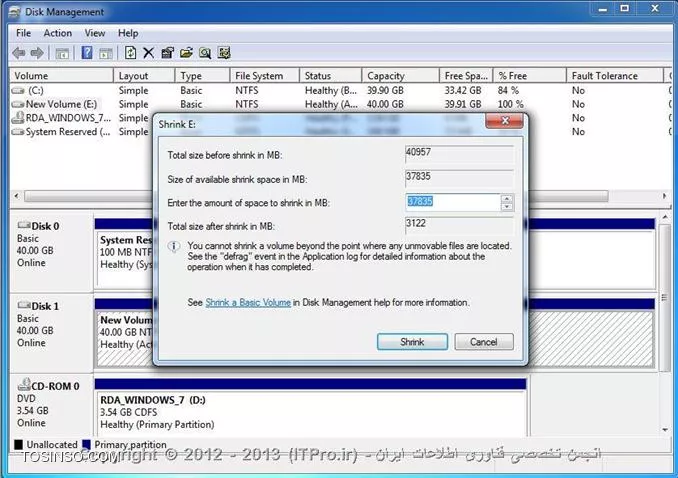 مدیریت دیسکها در ویندوز - ایجاد و اضافه کردن هارد دیسک در ویندوز