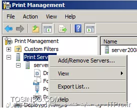 سلام ITPro ای عزیز
برای راه اندازی Print Server اگر  شبکه workgroup باشه بدلیل نداشتن دسترسی مدیریتی به مشکل برخورد میکنید ولی اگر با یوزر مدیریتی احراز هویت رو بدرستی انجام بدید مشکلی نباید داشته باشید اما اگر شبکه شما Domain باشه و با یوزر مدیریتی لاگین کنید دیگه دردسرهای احراز هویت رو ندارید و راحت تر میتونید مدیریت کنید
اما برای نصب Distributed Scan Server شما حتما باید عضو دومین باشید در غیر این صورت با پیغام خطا مواجه میشید
شما با راست کلیک روی Print Servers و انتخاب Add Remove Servers میتونید کلاینتهای خودتون رو اضافه کنید و مدیریتشون کنید.
||http://network.tosinso.com/files/get/0f7e8068-7ab4-4142-8c27-7893dcf1e09e||
از بابت مشکل پرینت در ویندوز XP هم از داشتن ارتباط و عدم وجود موانعی مثل فایروال و یا Use Simple File Sharing در تب View در Folder Option ، خصوصا پشتیبانی درایور *|Deploy::https://tosinso.com/articles/16804/%d8%a2%d9%85%d9%88%d8%b2%d8%b4-%d9%86%d8%b5%d8%a8-%d9%be%d8%b1%db%8c%d9%86%d8%aa%d8%b1-%d8%a7%d8%b2-%d8%b7%d8%b1%db%8c%d9%82-%d8%b4%d8%a8%da%a9%d9%87-%d8%a8%d8%a7-%da%af%d8%b1%d9%88%d9%be-%d9%be%d8%a7%d9%84%db%8c%d8%b3%db%8c-Printer-Deploy-GPO| *شده از ویندوز XP مطمئن بشید اگر مشکل حل نشد زمانی که پرینت میگیرید از پیغام خطا در ویندوز XP اسکرین شات بگیرید و در ادامه قرار بدید.