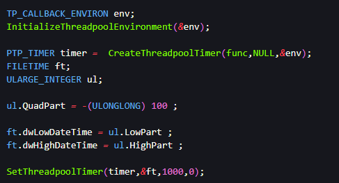 Create Threadpool work|timer|wait