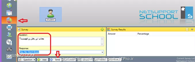 در این آموزش قصد دارم نحوه راه اندازی و استفاده از نرم افزار Net Support School رو بر روی VMware به صورت شماتیک توضیح بدم گرچه این روش در عمل کاربردی نداره ولی یک روش تمرینی خوب برای یاد گرفتن این نرم افزار کاربردی است. قسمت اول این اموزش مربوط به راه اندازی ماشین مجازی هست (اگر اشنایی دارید به بخش دوم مراجعه کنید) و بخش دوم استفاده از نرم افزار Net Support  ، در این مطلب آموزشی بر اساس یک سناریو نصب و راه اندازی VMWare و اتصال آنها به اینترنت و ایجاد یک شبکه داخلی و سپس راه اندازی نرم افزار کاربردی Net Support بر روی 3 ماشین VMWare که یکی از آنها به عنوان دستگاه معلم (Tutor) و 2 دستگاه دیگر به عنوان دانشجو (Student) شبیه سازی میشود.بر طبق این سناریو به ترتیب زیر 3 ماشین VMWare ایجاد میشود.
قدم اول : ایجاد یک ماشین مجازی جدید به ترتیب زیر:
||http://tosinso.com/files/get/c422d8d5-5359-4b5d-90c2-fcb1334963ef||
قدم دوم : یکی از دو حالت Typical یا Custom را انتخاب کرده و Next را میزنیم.
||http://tosinso.com/files/get/823e8f27-f990-4c0b-aecc-6d8c7c62d77e||
قدم سوم : در این مرحله میتوانیم محل فایل ایزوی ویندوز 8 را مشخص کرده و یا ان را به بعد موکول کنیم.
||http://tosinso.com/files/get/e76fa852-0add-402d-bf8f-fbc98eacfa0f||
قدم چهارم : در این مرحله نوع سیستم عامل و ورژن محصول را انتخاب میکنیم.
||http://tosinso.com/files/get/cf51fbad-5deb-4a73-a59a-382aec627b84||
قدم پنجم : نام ماشین مجازی را مشخص میکنیم.
||http://tosinso.com/files/get/3e1aa1aa-a0ca-4a3f-a1b6-4395d6e32c1f||
قدم پنجم : سپس با زدن Customize Hardware میتوانیم تنظیمات سخت افزاری ماشین مجازی را به دلخواه خود انجام دهیم.
||http://tosinso.com/files/get/25545a3a-c7b0-4914-b95c-03aed588ef1b||
قدم ششم : در این مرجله مقدار RAM ماشین مجازی را از طریق اسکرول تعبیه شده در سمت راست تعیین میکنیم
||http://tosinso.com/files/get/da09ec39-1df7-4d9b-aac9-fd883305fda9||
قدم هفتم : سپس تعداد پردازنده ها را مشخص میکنیم.
||http://tosinso.com/files/get/1d0edb30-b02e-40c6-85c2-5574c6e1d227||
قدم هشتم : در این مرحله حالت کارت شبکه خود را تعیین میکنیم. با توجه به شکل زیر 5حالت کارت شبکه مجازی در Vmware در نطر گرفته شده است که با توجه به سناریو NAT میتواند بهترین گزینه باشد.(نیاز به انصال هر ماشین به اینترنت بوده و ماشین ها باید به یکدیگر متصل شده و همدیگر را ببینند.)
||http://tosinso.com/files/get/f8e997b9-4baa-4268-86ad-4f2e0f0222f0||
قدم نهم : سپس مسیر فایل ایزوی سیستم عامل را تعیین میکینم.(در این سناریو هر 3 ماشین VM ویندوز 8.1)
||http://tosinso.com/files/get/87f047ce-6fe4-4f63-b3d0-e83871c302d7||
قدم دهم : سپس ویندوز 8 را نصب میکینم.
||http://tosinso.com/files/get/216fe59a-573e-4caa-ab1b-b3cd65d782ed||
قدم یازدهم : بعد از نصب هر VM میبایست برای هر ماشین VM Tools را هم برای راحتی کار و همچنین انتقال فایل نصب نرم افزار net support به ترتیب زیر نصب میکنیم
||http://tosinso.com/files/get/63d756e9-0dce-49e3-9133-8748cf1b65d6||
 قدم دوازدهم : همانطور که در شکل زیر میبینیم درایو مجازی VM Tools بر روی ماشین مجازی Mount شده و به راحتی کار نصب را انجام میدهیم.
||http://tosinso.com/files/get/e50fa9fe-5369-4f2f-9595-7865d66f7ae8||
قدم سیزدهم : فایل نصب نرم افزار Net Support را از سایت www.netsupportschool.com دانلود کرده و با توجه به نصب VM Tools فایل setup را به راحتی بر روی هر 3 ماشین کپی میکنیم.
||http://tosinso.com/files/get/3a7ac53b-a43d-4d6b-a562-f58857315000||
قدم چهاردهم : سپس بر روی ماشین Tutor فایل setup نرم افزار net support را اجرا کرده و آن را نصب میکنیم. و مراحل زیر را تا نصب کامل نرم افزار طی میکنیم.
||http://tosinso.com/files/get/1649c9b5-40b6-4119-87ab-30d4c5267f1f||
||http://tosinso.com/files/get/458a6a5a-586b-49d4-8109-ecc8097e1ae5||||http://tosinso.com/files/get/96eafb8c-56d5-477e-81ed-88eac296b9d5||
قدم پانزدهم : در این مرحله نوع کاربری net support را مشخص کرده که بر طبق سناریو برای یک ماشین Tutor و برای 2 ماشین student را نصب میکنیم.
||http://tosinso.com/files/get/36d33d42-ebea-40f2-980b-3f4f6ae16b1b||
||http://tosinso.com/files/get/db9bcd32-9c35-4e83-a9dd-cdb9e4ef1133||
قدم شانزدهم : بعد از اتمام نصب net support بر روی 3 ماشین مجازی در صورتی که هر 3 ماشین دسترسی به اینترنت نداشته باشند مراحل زیر را انجام میدهیم. ابتدا از منوی Edit گزینه Virtual Network Editor  را انتخاب کرده.
||http://tosinso.com/files/get/c7dc2761-ebdd-41a8-81d8-69dc5c804b73||
قدم هفدهم : با توجه به سناریوی تعیین شده برای هر 3 ماشین کارت شبکه در حالت NAT قرار داده شده در Virtual Network Editor بر روی VMnet 8 کلیک کرده تا تنطیمات NAT برای ماشین مجازی را انجام دهیم. همینطور که مشخص است کارت شبکه  در حالت NAT که بر روی سیستم عامل کامپیوتر میزبان ایجاد شده دارای محدوده IP : 192.168.113.0 بوده و بنابراین به منطور ایجاد ارتباط بین 3 ماشین مجازی این 3 ماشین هم باید از همین range ای پی اختصاص داده شود. به این منظور باید تیک use local DHCP service to distribute ip address to VMS را زده تا به هر سه ماشین از رنج IP مورد نطر به صورت اتوماتیک داده شود.(با این کار هم دسترسی به اینترنت برای 3 ماشین فراهم شده و هم هر 3 ماشین همدیگر را دیده و میتوانند با یکدیگر ارتباط درون شبکه ای داشته باشند.
||http://tosinso.com/files/get/3424910e-2f2b-4255-866e-2e8218e5e0ae||
بعد از این کار بر روی ماشین Tutor  آی پی های 2 ماشین دیگر را ping کرده تا از داشتن ارتباط اطمینان حاصل کنیم. بدین صورت هر 3 ماشین مجازی آماده برقراری ارتباط از طریق net support را داشته و میتوانیم محیط آموزشی net support را استفاده کنیم.
1- ایجاد یک room مجازی در ماشین Tutor: با اجرای نرم افزار net support پنجره زیر باز شده و استاد باید فیلدهای مربوطه را به ترتیب زیر پر کرده و سپس اتاق مجازی آموزشی را ایجاد کند.
||http://tosinso.com/files/get/20e36747-eb63-4f1c-9b77-ff19a8514c73||
2- بعد از کلیک کردن بر روی دکمه new پنجره زیر باز شده و استاد باید یکی از حالتهای زیر را به عنوان شروع کننده کلاس انتخاب کند. مورد اول Room Mode میباشد که این حالت به شما اجازه میدهد که کامپیوترهای داخل یک کلاس را گروه بندی کرده و دانشجویان میتوانند به این اتاق اموزشی برای شروع کلاس بپیوندند. حالت دوم  PC Mode میباشد که به شما اجازه میدهد که یک تعدادی کامپیوتر را که با هم در یک اتاق در اتصال هستند از طریق کابل را به هم متصل کرده و یک کلاس مجازی آموزشی تشکیل دهید. حالت سوم User Mode میباشد که به شما اجازه میدهد یک تعداد دانشجو را با استفاده از پروفایل های انها به کلاس اضافه کنید. حالت چهارم یک حالت ساده بوده که در ان شما به سادگی میتوانید شبکه موجود را جستجو کرده و همه دانشجویان را به کلاس مورد نظر اضافه کنید.
در این سناریو ما از حالت دوم استفاده میکنیم.
||http://tosinso.com/files/get/6b6cc5f8-5dcb-4fc8-8146-14b1744ccfa2||
3- در این مرحله پنجره Create Class باز شده و در این مرحله باید PC های دانشجویان کلاس را ابتدا جستجو کرده و سپس همه انها رو به کلاس اضافه کنیم.
||http://tosinso.com/files/get/be28d2da-cf20-4773-b06f-c3fdb16da00a||
||http://tosinso.com/files/get/7661349e-a09e-4f09-92e9-af40f2774d9b||
4-دبعد از ایجاد کلاس پنجره اصلی نرم افزار به صورت زیر میباشد و دانشجویان اضافه شده قابل روئیت میباشند.
||http://tosinso.com/files/get/4b4fd644-7999-4cf0-a5d8-3299d62a5923||
5- تب دوم این اجازه را به استاد داده تا نمایی از desktop های دانشجویان حاضر در کلاس را روئیت کرده و به نوعی انها را کنترل کند. علاوه بر ان استاد قادر است با کلیک کردن بر روی هر کدام از پنجره های پیش نمایش دسکتاپ دانشجویان به صورت remote به کامپیوتر دانشجوی مورد نظز دسترسی پیدا کند.
||http://tosinso.com/files/get/ace1446a-e122-460d-9987-f9b463cb2894||
6- در تب سوم که با ایکون های هد ست مشخص شده است استاد قادر است با کلیک بر روی Announce نوعی اطلاع رسانی را به دانشجویان ارسال کند. علاوه بر این استاد قادر بوده که با برداشتن تیک های بلندگو و میکروفون انها را از در کامپیوترهای دانشجویان از کار بیندازد.
||http://tosinso.com/files/get/9f032a1c-4787-4699-b565-85d2642adce8||
||http://tosinso.com/files/get/0379be7c-1a46-4d1c-b867-a36e50371cf6||
7-  در تب بعدی استاد قادر بوده که انواع سوالات را برای کل کلاس یا بخشی از کلاس مطرح کرده و جواب را هم از سوی دانشجویان دریافت کند.
||http://tosinso.com/files/get/c43fd40a-56a3-4579-afa2-0d3c41e151c3||
اولین مدل از سوالات First to answer میباشد که استاد با مطرح کردن یک سوال در کلاس گزینه مورد نظر را کلیک کرده و دانشجویان بر روی کامپیوترشان با پیغام زیر مواجه شده و اولین دانشویی که بر روی answer کلیک کند قادر خواهد بود تا سوال را جواب دهد.
||http://tosinso.com/files/get/95439e52-493b-4c49-9402-0a32e6e1f655||
||http://tosinso.com/files/get/38b943ed-8471-4716-adaf-fb8c6d71ded0||
بعد از پاسخ دادن به سوال بر روی پروفایل دانشجوی مورد نطر به شکا زیر 2 گزینه تیک و ضربدر در اختیار استاد قرار گرفته و صحیح یا نا درست بودن پاسخ دانشجوی مورد نظر را میتواند تعیین کند. 
||http://tosinso.com/files/get/a7d4b650-28eb-4d96-9b8f-c848ea3d257f||
در صورت درست بودن پاسخ دانشجوی مورد نظر یک ستاره به عنوان جایزه دریافت میکند.
||http://tosinso.com/files/get/fe29b122-7d8d-4d88-9c36-c5a5c5ab42fc||
نوع دوم سوال Enter an answer میباشد .
||http://tosinso.com/files/get/f0be3aa6-ecc8-4a26-83aa-4baf570f662d||
در این حالت استاد پاسخ صحیح را در کادر مورد نظر وارد کرده و بعد از مطرح کردن سوال بر روی Go کلیک کرده .
||http://tosinso.com/files/get/fea2b766-7725-41c2-952c-fadb8d7d2639||
همانطور که در شکل زیر نشان داده شده به محض کلیک کردن Go توسط استاد پنجره ای به شکل زیر در PC های دانشجویان ظاهر شده است
||http://tosinso.com/files/get/4e008f76-53c9-4d19-a40e-2e7d0117e3c1||
 و بعد از اتمام زمان تفکر دانشجویان قادر به پاسخگویی خواهند بود.
||http://tosinso.com/files/get/386151ee-a2eb-4cea-b35f-49f6fdb431e1||
بعد از پاسخگویی به سوال دانشجویان به شکل زیر از پاسخ دیگر دانشجویان مطلع میشوند و میتوانند خود را نسبت به کلاس ارزیابی کنند.
||http://tosinso.com/files/get/b9086a56-03ff-4c51-8ccd-47b4fdc36cd7||
همچنین استاد بعد از پاسخگوی دانشجویان به شکل زیر از پاسخ انها مطلع خواهد شد که رنگ قرمز نشان دهنده پاسخ اشتباه و رنگ سبز نشان دهنده دانشجویانی است که پاسخ صحیح را وارد کرده اند.
||http://tosinso.com/files/get/9ea7cab7-6aa7-4e01-9c4e-94cbfab24849||
در تب بعدی استاد قادر خواهد بود تا نوعی محدودیت برای دانشجویان کلاس از لحاظ دسترسی به  وب سایت های مختلف تعیین کندو ستون سمت راست برای وب سایت های ممنوعه بوده که استاد با کلیک بر روی علامت مثبت (سبز رنگ) وب سایت های ممنوعه را تعیین کند و در اینصورت دانشجویان قادر نخواهند بود به وب سایت های مذکور دسترسی پیدا کنند.
||http://tosinso.com/files/get/d8048463-751d-4453-ae99-dcd5a8c7405b||
از ستون چپ نیز استاد قادر بوده تا وب سایت های مورد تایید را اضافه کند و اجازه دسترسی را به دانشجویان داخل کلاس به وب سایت های مذکور بدهد.
||http://tosinso.com/files/get/589718f6-fc60-49b9-9985-800e2d2eb8f8||
علاوه بر این استاد قادر بوده با استفاده از دکمه های پایین صفحه  همه وب سایت ها را بلاک کند.
||http://tosinso.com/files/get/0f56aec7-c81f-4ee3-80c6-c9c1d1f93930||
در تب بعدی استاد قادر خواهد بود نوعی همه پرسی از کلاس انجام داده تا به نتیجه مورد نظر با استفاده از جواب ها برسد.
||http://tosinso.com/files/get/111fb50a-c772-4a68-85c9-6a3786756ebd||
در این تب ابتدا استاد سوال رو مطرح کرده و نوع پاسخ را از نوار کیک کشویی زیر response انتخاب کرده و سپس بر روی send کلیک کرده و ان را برای همه دانشجویان ارسال کند.
||http://tosinso.com/files/get/fe6c9156-519e-43a2-8ef5-b14047da890c||
به محض ارسال سوال پنجره زیر برای همه دانشجویان باز شده و میتوانند به سوال پاسخ دهند.
||http://tosinso.com/files/get/4700ffba-1dec-4e2f-a5f6-e13b72993e86||
بعد از پاسخ دادن همه دانشجویان استاد قادر خواهد بود تا از ستون سمت راست درصدی از پاسخ های تعیین شده را مشاهده کرده و ارزیابی مورد نظر را از سوال خود انجام دهد.
||http://tosinso.com/files/get/3371a176-c0f2-44e0-b907-2437197d2d3f||
تب بعدی دسترسی پرینتر به دانشجویان میباشد که استاد با استفاده از دکمه های پایین پنجره میتواند عملیات پرینت را متوقف و بلاک و یا برای همه دانشجویان آزاد کند.
||http://tosinso.com/files/get/6efcb071-3ec3-4396-858e-73aa8fe0ab01||
در تب بعدی استاد قادر خواهد بود تا فرایند مانیتورینگ فعالیت های دانشجویان را با کلیک بر روی Monitor Activity فعال یا غیر فعال کند و علاوه بر ان از این تب استاد قادر است دانشجویان را بلاک کند. 
||http://tosinso.com/files/get/2b3ac1f5-48b6-4860-8f14-02fe9e29cc53||
در تب بعدی استاد میتواند سطح دسترسی دانشجویان را به CD/DVD و USB تعیین کند.
||http://tosinso.com/files/get/f2d8851f-a280-4c91-b15f-781145d9dd4a||
آخرین تب یکی از پر کاربردترین تب ها بوده که استاد قادر است با ایجاد یک صفحه White Board تدریس را انجام دهد. برای نمایش White board برای همه دانشجویان استاد بر روی Show کلیک کرده که به محض کلیک صفحه White Board بر روی مانیتور دانشجویان ظاهر میشود. در این صفحه ابزارهای زیادی برای تدریس همچون ایجاد متن و استفاده از قلم و خطوط و اشکال مختلف به تدریس بپردازد. علاوه بر ان استاد میتواند رنگ قام و ضخامت ان و همچنین فونت متن ها را تغییر دهد و در نهایت میتواند صفحه کذکور را ذخیره و صفحه جدیدی ایجاد کند.
||http://tosinso.com/files/get/ada000e7-0f9b-43af-9c34-a189be039f81||
یکی از منوهای کاربردی در این نرم افزار استاد میتواند تکالیف مورد نظرش را برای دانشجویان به طریقه زیر ارسال کند.
||http://tosinso.com/files/get/2896704a-8fdd-4dae-9f3b-b79a39014eeb||
بعد از انتخاب Send Work پنجره زیر باز شده و استاد میتواند تکلیف کورد نظر را که در قالب یک فایل text ذخیره کرده است را انتخاب کرده و همچنین تایین کند که فایل مورد نظر در چه مکانی از PC های دانشجویان کپی شود.
||http://tosinso.com/files/get/c0e03536-c30b-4855-bab8-66fbb6028b8f||
 سپس با کلیک بر روس send فایل text بر روی PC دانشجویان کپی میشود .
||http://tosinso.com/files/get/57210fb5-f5ce-4204-8db9-cffb9c23b4b9||
و دانشجویان قادر خواهند بود که فایل مورد نطر را باز کنند و محتویات تکلیف تایین شده از طرف استاد را ببینند.
||http://tosinso.com/files/get/b123fd5a-c981-4f8e-93a2-6f8b19764f49||
از دیگر منوهای کاربردی برای استاد ایکون های Lock , Unlock می باشد که استاد در صورتی که نیاز داشته باشد از دیدن صفحه نمایش خود برای دانشجویان جلوگیری کند بر روی Lock کلید کند.
||http://tosinso.com/files/get/7cd4174b-5e72-4557-8829-a89cd38b499d||
به محض کلیک استاد بر روی Lock صفحه نمایش PC های دانشجویان به وضع زیر خواهد درامد.
||http://tosinso.com/files/get/824e86cf-bae2-4893-b83f-98eee194ff4d||
از منوی show استادی میتواند صفحه نمایش خود را به حالتهای مختلف برای دانشجویان برای انجام تدریس در بیاورد.
||http://tosinso.com/files/get/dab9a896-a5ad-43d2-ab1c-3dfaa806d6c6||
نحوه حضور و غیاب با استفاده از نرم افزار Net Support به شکل زیر بوده و استاد با کلیک بر روی منوی Student register انها را در کلاس ثبت نام کند. 
||http://tosinso.com/files/get/3c183ee7-76e8-4582-b18d-21d93a276350||
به محض کلیک استاد بر روی register پنجره ای به شکل زیر بر روی صفحه نمایش دانشجویان ظاهر شده که دانشجویان موظف به پر کردن فیلدهای خالی بوده و ان را تایید کنند.
||http://tosinso.com/files/get/9ada9676-2aec-4af3-a76a-2d1cd9668e05||
بعد از انجام حضور و غیاب استاد میتواند یک گزارش از ان را در قالب یک فایل با پسوند .csv ذخیره کند.
||http://tosinso.com/files/get/360717e1-6f4f-4c6f-b18d-85197b6afa0f||
همچنین استاد میتواند با کلیک بر روی registration report کلیک کند.
||http://tosinso.com/files/get/773a472f-124e-4362-b5ee-6a18a228ae53||
به محض کلیک بر روی registration report میتواند گزارشی از دانشجویان حاظر در کلاس و فعالیت های انها مشاهده کند.
||http://tosinso.com/files/get/c499c1b6-048b-4abb-a841-0fa9fb9c26cf||
از دیگر قابلیت های این نرم افزار chat , ارسال پیغام خصوصی از طرف استاد به دانشجویان میباشد.
||http://tosinso.com/files/get/e14a8f27-cb16-4a9f-aa1a-b020b050abd5||
در شکل زیر نمونه ای از محیط chat باز شده توسط استاد با یک دانشجو میباشد.
||http://tosinso.com/files/get/d3ee9b19-2dcb-45cf-add0-d4c87dba65cc||
در پایان استاد میتواند کلاس را به طرز زیر به پایان برساند.
||http://tosinso.com/files/get/13c9666a-fb77-4b8b-bddd-d6aedc050515||


نویسنده : رضا حاج فرج 
منبع : |جزیره مجازی سازی وب سایت توسینسو::https://tosinso.com/virtualization|
هر گونه کپی برداری بدون ذکر منبع غیر اخلاقی است. 
