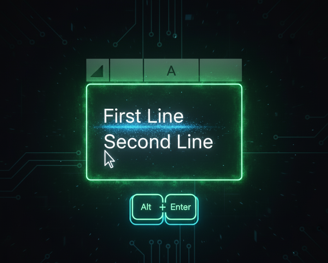 تایپ چند سطری در اکسل