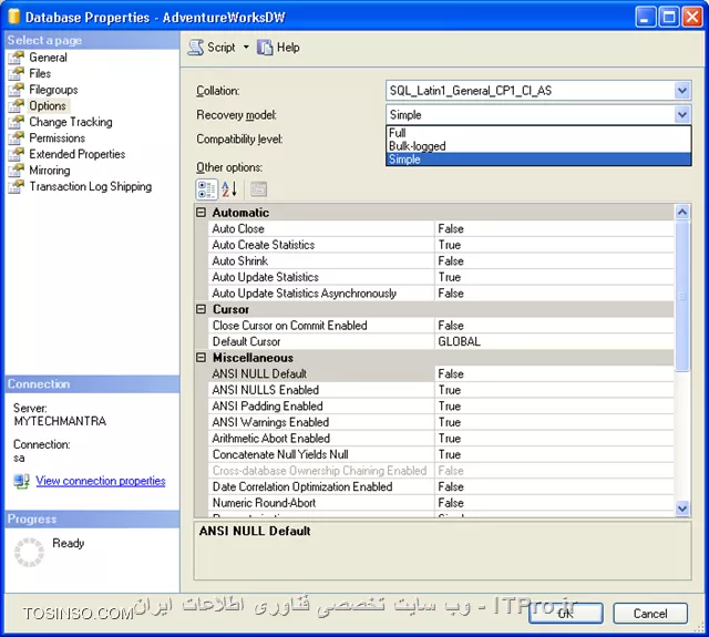 SQL Database Recovery Mode