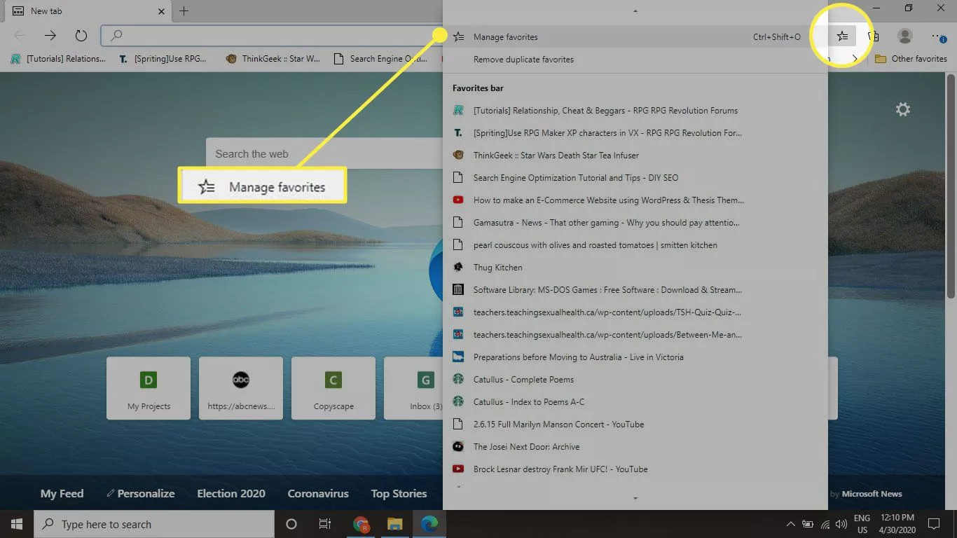 بوکمارک در ماکروسافت اج