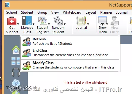 در این آموزش قصد دارم نحوه راه اندازی و استفاده از نرم افزار Net Support School رو بر روی VMware به صورت شماتیک توضیح بدم گرچه این روش در عمل کاربردی نداره ولی یک روش تمرینی خوب برای یاد گرفتن این نرم افزار کاربردی است. قسمت اول این اموزش مربوط به راه اندازی ماشین مجازی هست (اگر اشنایی دارید به بخش دوم مراجعه کنید) و بخش دوم استفاده از نرم افزار Net Support  ، در این مطلب آموزشی بر اساس یک سناریو نصب و راه اندازی VMWare و اتصال آنها به اینترنت و ایجاد یک شبکه داخلی و سپس راه اندازی نرم افزار کاربردی Net Support بر روی 3 ماشین VMWare که یکی از آنها به عنوان دستگاه معلم (Tutor) و 2 دستگاه دیگر به عنوان دانشجو (Student) شبیه سازی میشود.بر طبق این سناریو به ترتیب زیر 3 ماشین VMWare ایجاد میشود.
قدم اول : ایجاد یک ماشین مجازی جدید به ترتیب زیر:
||http://tosinso.com/files/get/c422d8d5-5359-4b5d-90c2-fcb1334963ef||
قدم دوم : یکی از دو حالت Typical یا Custom را انتخاب کرده و Next را میزنیم.
||http://tosinso.com/files/get/823e8f27-f990-4c0b-aecc-6d8c7c62d77e||
قدم سوم : در این مرحله میتوانیم محل فایل ایزوی ویندوز 8 را مشخص کرده و یا ان را به بعد موکول کنیم.
||http://tosinso.com/files/get/e76fa852-0add-402d-bf8f-fbc98eacfa0f||
قدم چهارم : در این مرحله نوع سیستم عامل و ورژن محصول را انتخاب میکنیم.
||http://tosinso.com/files/get/cf51fbad-5deb-4a73-a59a-382aec627b84||
قدم پنجم : نام ماشین مجازی را مشخص میکنیم.
||http://tosinso.com/files/get/3e1aa1aa-a0ca-4a3f-a1b6-4395d6e32c1f||
قدم پنجم : سپس با زدن Customize Hardware میتوانیم تنظیمات سخت افزاری ماشین مجازی را به دلخواه خود انجام دهیم.
||http://tosinso.com/files/get/25545a3a-c7b0-4914-b95c-03aed588ef1b||
قدم ششم : در این مرجله مقدار RAM ماشین مجازی را از طریق اسکرول تعبیه شده در سمت راست تعیین میکنیم
||http://tosinso.com/files/get/da09ec39-1df7-4d9b-aac9-fd883305fda9||
قدم هفتم : سپس تعداد پردازنده ها را مشخص میکنیم.
||http://tosinso.com/files/get/1d0edb30-b02e-40c6-85c2-5574c6e1d227||
قدم هشتم : در این مرحله حالت کارت شبکه خود را تعیین میکنیم. با توجه به شکل زیر 5حالت کارت شبکه مجازی در Vmware در نطر گرفته شده است که با توجه به سناریو NAT میتواند بهترین گزینه باشد.(نیاز به انصال هر ماشین به اینترنت بوده و ماشین ها باید به یکدیگر متصل شده و همدیگر را ببینند.)
||http://tosinso.com/files/get/f8e997b9-4baa-4268-86ad-4f2e0f0222f0||
قدم نهم : سپس مسیر فایل ایزوی سیستم عامل را تعیین میکینم.(در این سناریو هر 3 ماشین VM ویندوز 8.1)
||http://tosinso.com/files/get/87f047ce-6fe4-4f63-b3d0-e83871c302d7||
قدم دهم : سپس ویندوز 8 را نصب میکینم.
||http://tosinso.com/files/get/216fe59a-573e-4caa-ab1b-b3cd65d782ed||
قدم یازدهم : بعد از نصب هر VM میبایست برای هر ماشین VM Tools را هم برای راحتی کار و همچنین انتقال فایل نصب نرم افزار net support به ترتیب زیر نصب میکنیم
||http://tosinso.com/files/get/63d756e9-0dce-49e3-9133-8748cf1b65d6||
 قدم دوازدهم : همانطور که در شکل زیر میبینیم درایو مجازی VM Tools بر روی ماشین مجازی Mount شده و به راحتی کار نصب را انجام میدهیم.
||http://tosinso.com/files/get/e50fa9fe-5369-4f2f-9595-7865d66f7ae8||
قدم سیزدهم : فایل نصب نرم افزار Net Support را از سایت www.netsupportschool.com دانلود کرده و با توجه به نصب VM Tools فایل setup را به راحتی بر روی هر 3 ماشین کپی میکنیم.
||http://tosinso.com/files/get/3a7ac53b-a43d-4d6b-a562-f58857315000||
قدم چهاردهم : سپس بر روی ماشین Tutor فایل setup نرم افزار net support را اجرا کرده و آن را نصب میکنیم. و مراحل زیر را تا نصب کامل نرم افزار طی میکنیم.
||http://tosinso.com/files/get/1649c9b5-40b6-4119-87ab-30d4c5267f1f||
||http://tosinso.com/files/get/458a6a5a-586b-49d4-8109-ecc8097e1ae5||||http://tosinso.com/files/get/96eafb8c-56d5-477e-81ed-88eac296b9d5||
قدم پانزدهم : در این مرحله نوع کاربری net support را مشخص کرده که بر طبق سناریو برای یک ماشین Tutor و برای 2 ماشین student را نصب میکنیم.
||http://tosinso.com/files/get/36d33d42-ebea-40f2-980b-3f4f6ae16b1b||
||http://tosinso.com/files/get/db9bcd32-9c35-4e83-a9dd-cdb9e4ef1133||
قدم شانزدهم : بعد از اتمام نصب net support بر روی 3 ماشین مجازی در صورتی که هر 3 ماشین دسترسی به اینترنت نداشته باشند مراحل زیر را انجام میدهیم. ابتدا از منوی Edit گزینه Virtual Network Editor  را انتخاب کرده.
||http://tosinso.com/files/get/c7dc2761-ebdd-41a8-81d8-69dc5c804b73||
قدم هفدهم : با توجه به سناریوی تعیین شده برای هر 3 ماشین کارت شبکه در حالت NAT قرار داده شده در Virtual Network Editor بر روی VMnet 8 کلیک کرده تا تنطیمات NAT برای ماشین مجازی را انجام دهیم. همینطور که مشخص است کارت شبکه  در حالت NAT که بر روی سیستم عامل کامپیوتر میزبان ایجاد شده دارای محدوده IP : 192.168.113.0 بوده و بنابراین به منطور ایجاد ارتباط بین 3 ماشین مجازی این 3 ماشین هم باید از همین range ای پی اختصاص داده شود. به این منظور باید تیک use local DHCP service to distribute ip address to VMS را زده تا به هر سه ماشین از رنج IP مورد نطر به صورت اتوماتیک داده شود.(با این کار هم دسترسی به اینترنت برای 3 ماشین فراهم شده و هم هر 3 ماشین همدیگر را دیده و میتوانند با یکدیگر ارتباط درون شبکه ای داشته باشند.
||http://tosinso.com/files/get/3424910e-2f2b-4255-866e-2e8218e5e0ae||
بعد از این کار بر روی ماشین Tutor  آی پی های 2 ماشین دیگر را ping کرده تا از داشتن ارتباط اطمینان حاصل کنیم. بدین صورت هر 3 ماشین مجازی آماده برقراری ارتباط از طریق net support را داشته و میتوانیم محیط آموزشی net support را استفاده کنیم.
1- ایجاد یک room مجازی در ماشین Tutor: با اجرای نرم افزار net support پنجره زیر باز شده و استاد باید فیلدهای مربوطه را به ترتیب زیر پر کرده و سپس اتاق مجازی آموزشی را ایجاد کند.
||http://tosinso.com/files/get/20e36747-eb63-4f1c-9b77-ff19a8514c73||
2- بعد از کلیک کردن بر روی دکمه new پنجره زیر باز شده و استاد باید یکی از حالتهای زیر را به عنوان شروع کننده کلاس انتخاب کند. مورد اول Room Mode میباشد که این حالت به شما اجازه میدهد که کامپیوترهای داخل یک کلاس را گروه بندی کرده و دانشجویان میتوانند به این اتاق اموزشی برای شروع کلاس بپیوندند. حالت دوم  PC Mode میباشد که به شما اجازه میدهد که یک تعدادی کامپیوتر را که با هم در یک اتاق در اتصال هستند از طریق کابل را به هم متصل کرده و یک کلاس مجازی آموزشی تشکیل دهید. حالت سوم User Mode میباشد که به شما اجازه میدهد یک تعداد دانشجو را با استفاده از پروفایل های انها به کلاس اضافه کنید. حالت چهارم یک حالت ساده بوده که در ان شما به سادگی میتوانید شبکه موجود را جستجو کرده و همه دانشجویان را به کلاس مورد نظر اضافه کنید.
در این سناریو ما از حالت دوم استفاده میکنیم.
||http://tosinso.com/files/get/6b6cc5f8-5dcb-4fc8-8146-14b1744ccfa2||
3- در این مرحله پنجره Create Class باز شده و در این مرحله باید PC های دانشجویان کلاس را ابتدا جستجو کرده و سپس همه انها رو به کلاس اضافه کنیم.
||http://tosinso.com/files/get/be28d2da-cf20-4773-b06f-c3fdb16da00a||
||http://tosinso.com/files/get/7661349e-a09e-4f09-92e9-af40f2774d9b||
4-دبعد از ایجاد کلاس پنجره اصلی نرم افزار به صورت زیر میباشد و دانشجویان اضافه شده قابل روئیت میباشند.
||http://tosinso.com/files/get/4b4fd644-7999-4cf0-a5d8-3299d62a5923||
5- تب دوم این اجازه را به استاد داده تا نمایی از desktop های دانشجویان حاضر در کلاس را روئیت کرده و به نوعی انها را کنترل کند. علاوه بر ان استاد قادر است با کلیک کردن بر روی هر کدام از پنجره های پیش نمایش دسکتاپ دانشجویان به صورت remote به کامپیوتر دانشجوی مورد نظز دسترسی پیدا کند.
||http://tosinso.com/files/get/ace1446a-e122-460d-9987-f9b463cb2894||
6- در تب سوم که با ایکون های هد ست مشخص شده است استاد قادر است با کلیک بر روی Announce نوعی اطلاع رسانی را به دانشجویان ارسال کند. علاوه بر این استاد قادر بوده که با برداشتن تیک های بلندگو و میکروفون انها را از در کامپیوترهای دانشجویان از کار بیندازد.
||http://tosinso.com/files/get/9f032a1c-4787-4699-b565-85d2642adce8||
||http://tosinso.com/files/get/0379be7c-1a46-4d1c-b867-a36e50371cf6||
7-  در تب بعدی استاد قادر بوده که انواع سوالات را برای کل کلاس یا بخشی از کلاس مطرح کرده و جواب را هم از سوی دانشجویان دریافت کند.
||http://tosinso.com/files/get/c43fd40a-56a3-4579-afa2-0d3c41e151c3||
اولین مدل از سوالات First to answer میباشد که استاد با مطرح کردن یک سوال در کلاس گزینه مورد نظر را کلیک کرده و دانشجویان بر روی کامپیوترشان با پیغام زیر مواجه شده و اولین دانشویی که بر روی answer کلیک کند قادر خواهد بود تا سوال را جواب دهد.
||http://tosinso.com/files/get/95439e52-493b-4c49-9402-0a32e6e1f655||
||http://tosinso.com/files/get/38b943ed-8471-4716-adaf-fb8c6d71ded0||
بعد از پاسخ دادن به سوال بر روی پروفایل دانشجوی مورد نطر به شکا زیر 2 گزینه تیک و ضربدر در اختیار استاد قرار گرفته و صحیح یا نا درست بودن پاسخ دانشجوی مورد نظر را میتواند تعیین کند. 
||http://tosinso.com/files/get/a7d4b650-28eb-4d96-9b8f-c848ea3d257f||
در صورت درست بودن پاسخ دانشجوی مورد نظر یک ستاره به عنوان جایزه دریافت میکند.
||http://tosinso.com/files/get/fe29b122-7d8d-4d88-9c36-c5a5c5ab42fc||
نوع دوم سوال Enter an answer میباشد .
||http://tosinso.com/files/get/f0be3aa6-ecc8-4a26-83aa-4baf570f662d||
در این حالت استاد پاسخ صحیح را در کادر مورد نظر وارد کرده و بعد از مطرح کردن سوال بر روی Go کلیک کرده .
||http://tosinso.com/files/get/fea2b766-7725-41c2-952c-fadb8d7d2639||
همانطور که در شکل زیر نشان داده شده به محض کلیک کردن Go توسط استاد پنجره ای به شکل زیر در PC های دانشجویان ظاهر شده است
||http://tosinso.com/files/get/4e008f76-53c9-4d19-a40e-2e7d0117e3c1||
 و بعد از اتمام زمان تفکر دانشجویان قادر به پاسخگویی خواهند بود.
||http://tosinso.com/files/get/386151ee-a2eb-4cea-b35f-49f6fdb431e1||
بعد از پاسخگویی به سوال دانشجویان به شکل زیر از پاسخ دیگر دانشجویان مطلع میشوند و میتوانند خود را نسبت به کلاس ارزیابی کنند.
||http://tosinso.com/files/get/b9086a56-03ff-4c51-8ccd-47b4fdc36cd7||
همچنین استاد بعد از پاسخگوی دانشجویان به شکل زیر از پاسخ انها مطلع خواهد شد که رنگ قرمز نشان دهنده پاسخ اشتباه و رنگ سبز نشان دهنده دانشجویانی است که پاسخ صحیح را وارد کرده اند.
||http://tosinso.com/files/get/9ea7cab7-6aa7-4e01-9c4e-94cbfab24849||
در تب بعدی استاد قادر خواهد بود تا نوعی محدودیت برای دانشجویان کلاس از لحاظ دسترسی به  وب سایت های مختلف تعیین کندو ستون سمت راست برای وب سایت های ممنوعه بوده که استاد با کلیک بر روی علامت مثبت (سبز رنگ) وب سایت های ممنوعه را تعیین کند و در اینصورت دانشجویان قادر نخواهند بود به وب سایت های مذکور دسترسی پیدا کنند.
||http://tosinso.com/files/get/d8048463-751d-4453-ae99-dcd5a8c7405b||
از ستون چپ نیز استاد قادر بوده تا وب سایت های مورد تایید را اضافه کند و اجازه دسترسی را به دانشجویان داخل کلاس به وب سایت های مذکور بدهد.
||http://tosinso.com/files/get/589718f6-fc60-49b9-9985-800e2d2eb8f8||
علاوه بر این استاد قادر بوده با استفاده از دکمه های پایین صفحه  همه وب سایت ها را بلاک کند.
||http://tosinso.com/files/get/0f56aec7-c81f-4ee3-80c6-c9c1d1f93930||
در تب بعدی استاد قادر خواهد بود نوعی همه پرسی از کلاس انجام داده تا به نتیجه مورد نظر با استفاده از جواب ها برسد.
||http://tosinso.com/files/get/111fb50a-c772-4a68-85c9-6a3786756ebd||
در این تب ابتدا استاد سوال رو مطرح کرده و نوع پاسخ را از نوار کیک کشویی زیر response انتخاب کرده و سپس بر روی send کلیک کرده و ان را برای همه دانشجویان ارسال کند.
||http://tosinso.com/files/get/fe6c9156-519e-43a2-8ef5-b14047da890c||
به محض ارسال سوال پنجره زیر برای همه دانشجویان باز شده و میتوانند به سوال پاسخ دهند.
||http://tosinso.com/files/get/4700ffba-1dec-4e2f-a5f6-e13b72993e86||
بعد از پاسخ دادن همه دانشجویان استاد قادر خواهد بود تا از ستون سمت راست درصدی از پاسخ های تعیین شده را مشاهده کرده و ارزیابی مورد نظر را از سوال خود انجام دهد.
||http://tosinso.com/files/get/3371a176-c0f2-44e0-b907-2437197d2d3f||
تب بعدی دسترسی پرینتر به دانشجویان میباشد که استاد با استفاده از دکمه های پایین پنجره میتواند عملیات پرینت را متوقف و بلاک و یا برای همه دانشجویان آزاد کند.
||http://tosinso.com/files/get/6efcb071-3ec3-4396-858e-73aa8fe0ab01||
در تب بعدی استاد قادر خواهد بود تا فرایند مانیتورینگ فعالیت های دانشجویان را با کلیک بر روی Monitor Activity فعال یا غیر فعال کند و علاوه بر ان از این تب استاد قادر است دانشجویان را بلاک کند. 
||http://tosinso.com/files/get/2b3ac1f5-48b6-4860-8f14-02fe9e29cc53||
در تب بعدی استاد میتواند سطح دسترسی دانشجویان را به CD/DVD و USB تعیین کند.
||http://tosinso.com/files/get/f2d8851f-a280-4c91-b15f-781145d9dd4a||
آخرین تب یکی از پر کاربردترین تب ها بوده که استاد قادر است با ایجاد یک صفحه White Board تدریس را انجام دهد. برای نمایش White board برای همه دانشجویان استاد بر روی Show کلیک کرده که به محض کلیک صفحه White Board بر روی مانیتور دانشجویان ظاهر میشود. در این صفحه ابزارهای زیادی برای تدریس همچون ایجاد متن و استفاده از قلم و خطوط و اشکال مختلف به تدریس بپردازد. علاوه بر ان استاد میتواند رنگ قام و ضخامت ان و همچنین فونت متن ها را تغییر دهد و در نهایت میتواند صفحه کذکور را ذخیره و صفحه جدیدی ایجاد کند.
||http://tosinso.com/files/get/ada000e7-0f9b-43af-9c34-a189be039f81||
یکی از منوهای کاربردی در این نرم افزار استاد میتواند تکالیف مورد نظرش را برای دانشجویان به طریقه زیر ارسال کند.
||http://tosinso.com/files/get/2896704a-8fdd-4dae-9f3b-b79a39014eeb||
بعد از انتخاب Send Work پنجره زیر باز شده و استاد میتواند تکلیف کورد نظر را که در قالب یک فایل text ذخیره کرده است را انتخاب کرده و همچنین تایین کند که فایل مورد نظر در چه مکانی از PC های دانشجویان کپی شود.
||http://tosinso.com/files/get/c0e03536-c30b-4855-bab8-66fbb6028b8f||
 سپس با کلیک بر روس send فایل text بر روی PC دانشجویان کپی میشود .
||http://tosinso.com/files/get/57210fb5-f5ce-4204-8db9-cffb9c23b4b9||
و دانشجویان قادر خواهند بود که فایل مورد نطر را باز کنند و محتویات تکلیف تایین شده از طرف استاد را ببینند.
||http://tosinso.com/files/get/b123fd5a-c981-4f8e-93a2-6f8b19764f49||
از دیگر منوهای کاربردی برای استاد ایکون های Lock , Unlock می باشد که استاد در صورتی که نیاز داشته باشد از دیدن صفحه نمایش خود برای دانشجویان جلوگیری کند بر روی Lock کلید کند.
||http://tosinso.com/files/get/7cd4174b-5e72-4557-8829-a89cd38b499d||
به محض کلیک استاد بر روی Lock صفحه نمایش PC های دانشجویان به وضع زیر خواهد درامد.
||http://tosinso.com/files/get/824e86cf-bae2-4893-b83f-98eee194ff4d||
از منوی show استادی میتواند صفحه نمایش خود را به حالتهای مختلف برای دانشجویان برای انجام تدریس در بیاورد.
||http://tosinso.com/files/get/dab9a896-a5ad-43d2-ab1c-3dfaa806d6c6||
نحوه حضور و غیاب با استفاده از نرم افزار Net Support به شکل زیر بوده و استاد با کلیک بر روی منوی Student register انها را در کلاس ثبت نام کند. 
||http://tosinso.com/files/get/3c183ee7-76e8-4582-b18d-21d93a276350||
به محض کلیک استاد بر روی register پنجره ای به شکل زیر بر روی صفحه نمایش دانشجویان ظاهر شده که دانشجویان موظف به پر کردن فیلدهای خالی بوده و ان را تایید کنند.
||http://tosinso.com/files/get/9ada9676-2aec-4af3-a76a-2d1cd9668e05||
بعد از انجام حضور و غیاب استاد میتواند یک گزارش از ان را در قالب یک فایل با پسوند .csv ذخیره کند.
||http://tosinso.com/files/get/360717e1-6f4f-4c6f-b18d-85197b6afa0f||
همچنین استاد میتواند با کلیک بر روی registration report کلیک کند.
||http://tosinso.com/files/get/773a472f-124e-4362-b5ee-6a18a228ae53||
به محض کلیک بر روی registration report میتواند گزارشی از دانشجویان حاظر در کلاس و فعالیت های انها مشاهده کند.
||http://tosinso.com/files/get/c499c1b6-048b-4abb-a841-0fa9fb9c26cf||
از دیگر قابلیت های این نرم افزار chat , ارسال پیغام خصوصی از طرف استاد به دانشجویان میباشد.
||http://tosinso.com/files/get/e14a8f27-cb16-4a9f-aa1a-b020b050abd5||
در شکل زیر نمونه ای از محیط chat باز شده توسط استاد با یک دانشجو میباشد.
||http://tosinso.com/files/get/d3ee9b19-2dcb-45cf-add0-d4c87dba65cc||
در پایان استاد میتواند کلاس را به طرز زیر به پایان برساند.
||http://tosinso.com/files/get/13c9666a-fb77-4b8b-bddd-d6aedc050515||


نویسنده : رضا حاج فرج 
منبع : |جزیره مجازی سازی وب سایت توسینسو::https://tosinso.com/virtualization|
هر گونه کپی برداری بدون ذکر منبع غیر اخلاقی است. 
