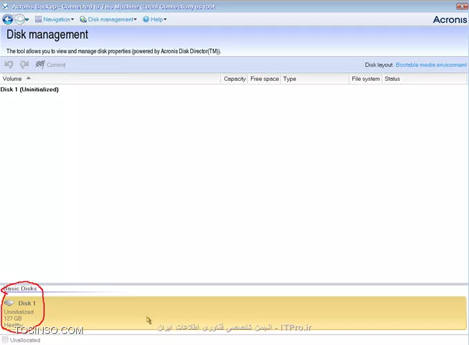 وقتی نوبت به ریکاوری می رسد باید برسی کنید چگونه اینکار را انجام دهید:
به Managed Machine وصل شویم؟
یا از طریق ایجاد یک Recovery Task؟
اگر Managed Machine قادر نیست Boot کند باید از طریق Bootable Media آن را بوت کرد و بصورت Bare metal آن را ریکاوری کرد.
Acronis قادر است یک سیستم عامل را از Bios-based به UEFI منتقل کند. 
یا می توانید یک Full Backup را بر روی یک سخت افزار متفاوت ریستور کنید. اگر در دو حالت سیستم بعد از ریکاوری قادر به Boot شدن نبود می توانید بوسیله Universal Restore tool سرویس و درایورهای ماشین جدید را نصب و مشکل را برطرف کرد.
ممکن است شما در حین پروسه ریکاوری مجبور شوید Disk ماشین مقصد را تعقیر دهید که Acronis یک ابزار Disk Management برای این منظور ایجاد کرده که حین بوت ماشین می توانید تعقیرات لازم را انجام دهید.
تمام موارد بالا را اگر خدا بخواهد یاد خواهیم گرفت.
!! Creating a recovery task
--
اولین قدم در این راستا ایجاد یک Recovery Task می باشد. 
اجازه بدید ببینیم چه گذینه های در Recovery Task وجود دارد و آنها را یاد بگیریم.
||http://tosinso.com/files/get/49db0388-8847-40f6-8b34-72407db85253||
||http://tosinso.com/files/get/2ecfd9a1-63c7-4e9c-b962-d14af2370894||
# در این قسمت شما باید اطلاعاتی که قرار Recover کنید را انتخاب کنید.
# در این قسمت باید Client/Serverی که این اطلاعات باید بر روی آن ریستور شود را انتخاب کنید. که بصورت اتومات انتخاب می شود.
# در این قسمت مقصد اطلاعاتی که قراره Recover بشه تعیین می شود.
# تنظیمات رو نویسی اطلاعات که سادس و نیاز به توضیح خاصی ندارد.
# کی عملیات Recover شروع شود؟ که می توانیم در اینجا تعیین کنیم.
# در این قسمت یک نام برای این Task و تنظیمات پیش فرض آن و مجوزی که این Task بوسیله آن اجرا شود. 
نکته: User قسمت Task credentials باید عضو گروه Administrators and Backup Operators سیستم مقصد باشد. 
چون ما در یک محیط متمرکز و مدیریت شده هستیم (domain) اجازه ندهید هر Agent ی که بر روی سیستمی نصب شود یک User برای خود ایجاد کند. شما می توانید یک User ایجاد کنید و آن را بوسیله GP عضو Local Administrators and Backup Operators  کنید. تا در هر Taskی مجبور نشوید برای هر Taskی یک User انتخاب کنید. ولی این روش یک ریسک امنیتی می باشد. پس مواظب این User مهم باشید. (این روش منه شاید روش شما فرق می کنه) 
درضمن اگر می خواهید بوسیله این کاربر به Managed Machine ها وصل شوید این کاربر را عضو Acronis Remote Users کنید. همانطور که می دانید بر روی هر Managed Machineی یک گروه به همین نام ایجاد می شود و فقط کاربران عضو این گروه می توانند به Managed Machine ها وصل شود.
سناریو:
بر روی یکی از Client ها یک شازده ندانسته تمام Profile های کاربران را از درایو C پاک کرده ولی خوشبختانه از آن کلاینت یک Full Backup دارم. الان چطور آن File ها را Restore کنم؟
خیلی ساده یک Recovery task ایجاد می کنم و آن اطلاعات را انتخاب می کنم.
||http://tosinso.com/files/get/b074ea00-ea7f-4e68-9d6c-7bc17907493d||
وقتی Ok کنم بقیه تنظیمات هم اعمال می شوند.
||http://tosinso.com/files/get/1471f60e-8cc5-4c28-807f-35dfda953ca9||
||http://tosinso.com/files/get/057b1c15-0e84-48ba-94bd-3844e6c080df||
بعد از اتمام پروسه Recovery اکرونیس یه هشداری میده که باید سیستم را Reboot کنید. و بعد از آن 
||http://tosinso.com/files/get/665ecd05-b84a-4edb-b2b0-1f2d0899bff9||
تا به اینجا رسیده ایم یک نقطه ای را بگم:
گاهی وقتا شما در قسمت Data Catalog داده ای را مشاهده نمی کنید. وعلت این امر دو چیز است:
# Backup نگرفتن از داده ها.
# غیرفعال بودن Cataloging یا فعال بودن قابلیت Fast Cataloging.
شما می توانید Data Catalog را بر روی Managed Machine, Management Server and Storage node فعال کنید.
برای فعال کردن این قابلیت بر روی Managed Machine به آن ماشین وصل شوید و :
||http://tosinso.com/files/get/352e55f3-341f-4fdb-bfe6-674481c4b311||
برای فعال کردن Data catalog  بر روی Management Server کلید زیر را اد کنید:
||http://tosinso.com/files/get/064aec09-3d6b-43e3-ba9f-95dfe8d5d98c||
نکته: اگر پارامتر Enabled را پیدا نکرده اید این به معنی فعال بودن این قابلیت بر روی آن سرویس می باشد.
نکته: فعال کردن Data Catalog بر روی Storage node مانند روش بالاست.
نکته: داده ای زیر را نمی تون Catalog کرد:
||http://tosinso.com/files/get/3a21cfd6-7643-48a4-b7ef-447f8cad3d58||
در واقع شما از دو روش می توانید به داده های که می خواهید Recover کنید دسترسی داشته باشید. یک روش که در بالا توضیح داده شد و روش دیگه استفاده از Vault می باشد. بدین صورت، وارد Vault مورد نظر شوید و 
||http://tosinso.com/files/get/e808b3ee-2614-425e-89ca-eea62215e74f||
بعد از زدن دکمه Recover 
||http://tosinso.com/files/get/555ff90a-38d8-461a-a530-0fc553948c15||
  به صفحه بالا منتقل می شوید.
نحوه ریکاوری کردن وقتی که به Managed Machine وصل می شوید دقیقا مانند روش بالا می باشد با این تفاوت که وقتی می خواهید مقصد داده ها را انتخاب کنید نمایش داده نمی شود چون بدیهی هستش، مقصد داده ها بر روی همین Managed Machine می باشد.
||http://tosinso.com/files/get/96fc2374-12ce-4b3a-87e0-49cca23e8921||
سناریو :
یکی از سیستم های من به علت حذف شدن فایلهای سیستمی آن از کار افتاده و نمی توانم بوت کنم. ولی خوشبختانه یک Full backup از قبل از این سیستم دارم که می توانم آن را به حالت قبل برگردونم.  
الان چگونه این سیستم را ریکاور کنیم؟
به سادگی شما می توانید یک Bootable media در Management Server ایجاد کنید (نحوه ایجاد کردن این مدیا را در جلسه بعدی توضیح میدم) و بوسیله آن سیستم را بوت کنید. 
وقتی که سیستم را بوت کردید اولین قدم تنظیمات کارت شبکه می باشد که باید یک IP هم رنج شبکه خود بدهید که بتواند با Storage های که فایلهای Backup را ذخیره می کنند ارتباط داشته باشد
||http://tosinso.com/files/get/88bfe1de-88be-4c41-b8eb-7508511ed9ca||
||http://tosinso.com/files/get/d7651466-418d-4143-a10b-ddfb230e484e||
||http://tosinso.com/files/get/111b432c-e246-424b-9c85-7511bd649520||
||http://tosinso.com/files/get/a57471df-fdd4-400e-876e-1fb196eb92ac||
خب ما در بالا گذینه recover را کلیک می کنیم
||http://tosinso.com/files/get/0df3ea2b-b062-4029-8116-257fe6ab9013||
برای انتخاب فایلهای Backup گذینه بالا را انتخاب کنید. 
||http://tosinso.com/files/get/c8c9dc0b-e504-459e-8162-4a696fc5065c||
||http://tosinso.com/files/get/663ce966-dc21-496a-ac35-ff6800983ab1||
در آخر هم باید مقصد ریکاور شدن فایلها را هم انتخاب کنید و OK کنید. 
شما علاوه بر روش بالا می توانید کل درایو C را هم ریکاور کنید. در سناریو های که درایو C صدمه می بیند یا کل اطلاعات آن پاک می شود.
بدین صورت 
||http://tosinso.com/files/get/0d1f9d63-9fd7-4e50-b5fb-12d8689b3cbd||
شما در بالا MBR دیسکتها را هم مشاهده می کنید. در صورتی آنها را انتخاب کنید که :
# سیستم عامل به هر دلیلی نتواند بوت کند.
# یک دیسک جدید نصب کرده اید که حاوی MBR دیسکت قدیمی نیست.
# قصد ریکاور کردن یک Non-windows loaders مانند LILO and GRUB را داشته باشید.
به هر حال OK کنید.
||http://tosinso.com/files/get/c7aca7c9-637c-420d-8d5d-ba3a7b31f142||
وقتی گذینه بالا را کلیک کنید
||http://tosinso.com/files/get/bc618d3b-df33-4c82-be66-f5904f6be101||
در بالا می توانید تعقیراتی در درایو C ایجاد کنید. 
||http://tosinso.com/files/get/5d31999b-203b-4a92-9954-dcb8a7c0450e||
در بالا در یکی از تصاویر شما گذینه ای به نام NT Signature می بینید و شاید با خودتون بگید این گذینه چی هست؟
NT Signature یک رکورد در جدول MBR می باشد و دیسکی که حاوی OS باشد را تشخیص می دهد. 
این گذینه بصورت پیش فرض بر روی Select Automatically ست شده است یعنی اگر Acronis تشخیص داد که NT Signature مانند همان نسخه ای که در فایل Backup هستش  NT Signature قدیمی دست نخورده باقی می ماند در غیر اینصورت یک NT Signature جدید ایجاد می کند. 

گاهی وقتا پیش میاد دیسک سرور شما به دلایلی از کار می افتاد و شما مجبور می شوید یک دیسکت جدید بخرید و بر روی سرور نصب کنید. در چنین سناریوهای ما چگونه می توانید سرور را ریکاور کنیم. 
برای اینکار من مدتها قبل یک مقاله در اینباره نوشتم که مراحل کار را در  Acronis True Image 2016 می باشد که می توانید از لینک زیر بهش دسترسی داشته باشید. شما در مقاله زیر فقط روند کار را یاد بگیرید. بعد از درک کردن مراحل می توانید تمام تنظیمات را در Acronis backup advanced پیدا کنید. که من به علت طولانی نشدن و تکراری شدن مطلب از توضیح آن خودداری می کنم.
|ریکاوری کردن کل سیستم بر روی یک هارد دیسک جدید بوسیله Acronis True Image 2016::https://tosinso.com/articles/41964/%d8%a2%d9%85%d9%88%d8%b2%d8%b4-%d8%b1%db%8c%da%a9%d8%a7%d9%88%d8%b1%db%8c-%d8%a7%db%8c%d9%85%db%8c%d8%ac-%da%a9%d9%84-%d8%b3%db%8c%d8%b3%d8%aa%d9%85-%d8%b1%d9%88%db%8c-%d9%87%d8%a7%d8%b1%d8%af-%d8%ac%d8%af%db%8c%d8%af-%d8%a8%d8%a7-%d8%a7%da%a9%d8%b1%d9%88%d9%86%db%8c%d8%b3|

!!Recovering BIOS-based systems to UEFI-based
--
همچنین که از عنوان مشخصه Acronis قابلیتی دارد که می توان Full backup سیستمی که با رابط BIOS فعالیت میکند بر روی UEFI و برعکس ریستور کرد. 
قبل از اینکار اکرونیس توصیه های کرده:
# عمل Restoring را بر روی یک uninitialized disks انجام دهید. (اجازه دهید خود برنامه درباره کنترول و ایجاد پارتیشن تصمیم بگیرد)
# موقع انتقال یا ریستورینگ از Linux-based bootable media or WinPE-based bootable media ورژن 4.0 به بعد استفاده کنید. چون نسخه های قبلی UEFI را ساپورت نمی کنند.
# یادتون باشه BIOS ظرفیت دیسکی که بیشتر از 2 ترابایت باشد را ساپورت نمی کند.
*محدودیتها این روش:*
# انتقال یک سیستم عامل Linux از BIOS to UEFI و برعکس پشتیبانی نمی شود.
# انتقال یک سیستم عامل ویندوز از BIOS to UEFI و برعکس به شرطی که فایل Backup بر روی mediaهای زیر ذخیره شده باشد ساپورت نمی شود:
<ltr>
Acronis Cloud Storage
Tape device
Optical discs (CDs, DVDs, or Blu-ray discs)
<ltr>
خب!!!
من قبلا از یک سیستم که از firmware BIOS استفاده می کرد یک full backup تهیه کردم و الان قصد دارم آن را بر روی یک سیستمی که از UEFI پشتیبانی می کند ریستور کنم. 
سیستم مقصد را با bootable media بوت می کنم و تنظیمات شبکه آن را انجام می دهم و گذینه Disk management را کلیک می کنم تا دیسک سیستم جدید را چک کنیم 
||http://tosinso.com/files/get/13cdaa11-52b1-4d44-9abd-f3b561eb7e4a||
بعد از اطمینان گذینه Recover را کلیک کنید
||http://tosinso.com/files/get/0d3f1fb8-c118-4363-a25b-8d0c2b7afe89||
MBR و پارتیشنهای مورد نظر را انتخاب و ok می کنیم
||http://tosinso.com/files/get/db72b4cd-e562-49cb-947b-26f64de7b1c7||
هر کدام از پارمترها مشخص شد در کجا ریکاور می شوند. در اخر ok کنید.
||http://tosinso.com/files/get/c07cf1c4-651b-4bf7-b7ce-9fd5d04f6593||

!!Recovering Volumes:
--
فرض کنید از Volume سیستم ( Volumeی که سیستم عامل روی آن نصب است) یک Backup گرفته اید و قصد دارید این Backup را بر روی یک سیستم دیگر با سخت افزار متفاوت ریستور کنید. بوت شدن سیستم مقصد از طریق این Backup به عوامل زیر بستگی دارد:
*Source operating system:*
سیستم عامل Convertible  یا non-Convertible باشد. سیستم عاملی که Convertible باشد به شما اجازه می دهد Boot Media or boot partition خود را از BIOS to UEFI و بر عکس تعقیر دهد.
نسخه های زیر از ویندوز Convertible می باشند:
||http://tosinso.com/files/get/588f1928-c9a8-4238-ae32-b7dc05e036f9||
*Source and target disk partition style:*
MBR یا GPT، سیستم عاملی که از BIOS استفاده میکند از MBR و سیستمی که UEFI باشد از GPT استفاده می کند.
برای عملیات ریکاوری وقنی که دیسک سیستم مقصد not initialized باشد خود Acronis بصورت اتوماتیک بر اساس Style دیسک مبدا (MBR or GPT) یکی را انتخاب می کند و کل Backup را در دیسک سیستم مقصد ریستور می کند.
اگر در هر صورتی بعد از ریستور کردن Backup در دیسک جدید سیستم عامل Load نشد می توانید از ابزار خود اکرونیس به نام Disk Management  استفاده و دیسکت سیستم مقصد را ویرایش کنید.
در جدول زیر یک خلاصه از بوت شدن یا بوت نشدن سیستم عامل بعد از انتقال آن از BIOS to UEFI یا بر عکس می باشد:
بک گراند سبز رنگ به معنی بوت شدن سیستم عامل بدون نیاز به دخالت کاربر می باشد.
بک گراند زرد رنگ به معنی دخالت کاربر در پروسه ریکاوری می باشد.
بک گراند قرمز رنگ به معنی بوت نشدن OS بعد از انتقال می باشد. 
جدول زیر را از داکیومنتهای اکرونیس برداشتم ولی هر چی می خوام این رنگها رو ببینم دیده نمی شن؟؟؟ فک کنم ذره بین باید داشته باشید D: 
||http://tosinso.com/files/get/f7b199e5-6da4-4fac-ad25-5c7b5c646bd1||

!!Recovering Disks:
--
فرض کنید از یک دیسک با کل Volumeهای آن Backup گرفته اید و قصد دارید این Backup را بر روی سیستمی با سخت افزار متفاوت ریستور کنید. قابلیتی که باعث می شود این Backup بعد از ریستور بر روی سیستم مقصد بوت شود بستگی به سیستم عاملی که بر روی دیسک مبدا نصب شده دارد که آیا  Non-Convertible یا Convertible باشد یا نه؟
اگر دیسک مبدا دارای یک یا چند OS باشد وهمه ی آنها Convertible باشد در حین ریکاوری Boot mode آن بصورت اتوماتیک تعقیر می کند. ولی اگر یکی از سیستم عاملها Non-convertible باشد برنامه دیسک سیستم مقصد را بر اساس دیسکت سیستم مبدا Initialize می کند.
||http://tosinso.com/files/get/86d7b90b-4207-4e3d-8ad5-64e250deef18||

!!Acronis Active Restore: 
--
قابلیتی می باشد که در حین پروسه Recovery سیستم عامل یا دیتابیس را Load می کند و پس از Load کردن سرویس و برنامه های اولیه و مورد نظر را درخواست می دهد و آنها را ریکاوری می کند  در نتیجه در حین ریکاوری End-User می تواند به دینتابیس یا سیستم عامل وصل شوند و از امکانات اولیه آن استفاده کند تا پروسه ریکاوری پایان پذیرد.
*محدودیتها:*
# از GPT و UEFI پشتیبانی نمی کند فقط BIOS.
# فایلهای Backup فقط باید روی همان کامپیوتر بصورت Local ذخیره شده باشد. به اصطلاح دیگر در این سناریو فقط از Vaultهای محلی مانند Hard Drive, USB, Acronis Secure Zone و..... می توانید استفاده کنید.
# Backup را فقط می توانید بر روی همان کامپیوتر که از آن Backup تهیه کرده اید ریستور کنید نه بر روی سیستم دیگر.

موفق و پیروز باشید

نویسنده: احمد جهلولی 
منبع: |جزیره راهکارهای ذخیره سازی اطلاعات وب سایت توسینسو ::https://tosinso.com/virtualization|
نشر و کپی برداری، صرفاً با ذکر نام نویسنده و منبع مجاز می باشد. 