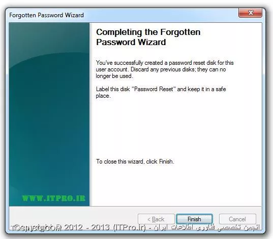 آموزش ایجاد Password Reset Disk