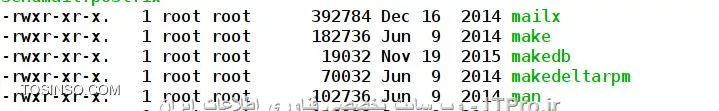 رنگ آبی=دایرکتوری
رنگ مشکی=فایل عادی 

||http://linux.tosinso.com/files/get/4eb76a29-5354-432e-adfc-74f337565bcb||

رنگ زرد با بک گراند مشکی=دیوایس فایلها
||http://linux.tosinso.com/files/get/840f93df-2167-4c27-9918-c8d4f562c12b||

آبی آسمانی=لینک فایله همون شرت کات ویندوزی البته با دایرکتوری هم رنگه ولی یه پرده کم رنگ تر
||http://linux.tosinso.com/files/get/927a60a2-2572-48c1-8c1c-d6b0c4fa0ca3||

سبز=فایلهای اجرای هستن
||http://linux.tosinso.com/files/get/14a35412-708a-4b94-8ae5-b5708de8ee98||

هایلایت سبز=دایرکتوری که استیکی بیت روش ست شده
||http://linux.tosinso.com/files/get/d2c64484-dc9c-48ca-965a-07c92cc2cba0||

هایلایت قرمز نوشته سفید =suid ست شده 
||http://linux.tosinso.com/files/get/47480234-60ad-4971-8e1a-96751e53cb6c||

و خیلی چیز دیگه که ارزش دونستن ندارن