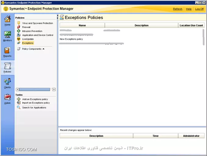 تنظیمات دسترسی به فایل در پالیسی Symantec Endpoint Protection