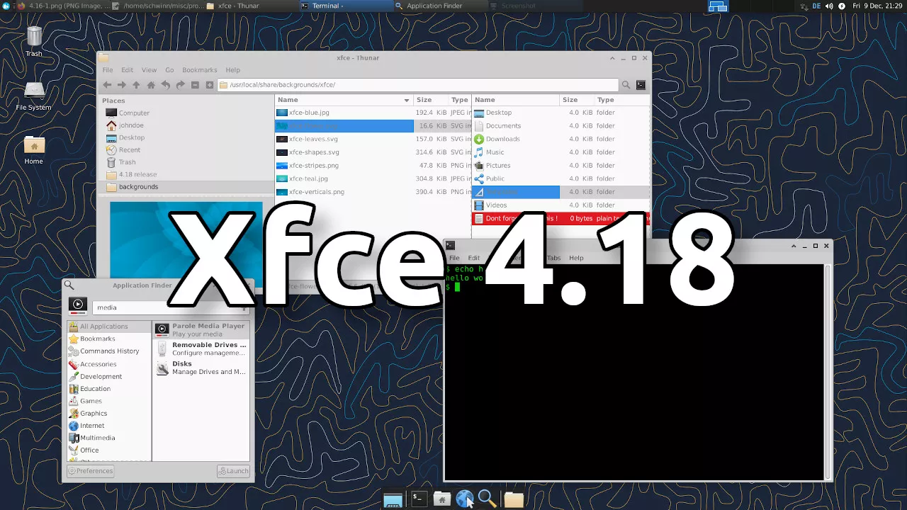 دسکتاپ XFCE لینوکس