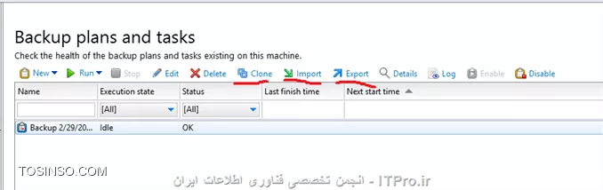 --
! Creating a backup plan
--
بعد از ایجاد مراحل مقدماتی که در آموزشهای قبلی توضیح داده شد نوبت به شروع Backup گیری از Client/Server میرسد.قبل از اینکه شما Backup گیری را شروع کنید باید چند پارامتر را قبل از Backup مشخص کنید. مانند:
*از چه چیزهای Backup بگیرم؟*
شما باید مشخص کنید از چه چیزی می خواهید Backup بگیرید؟ VMها،  Physical Machineها،  سرورها یا کلاینتها؟ از کدام قسمت آنها Backup تهیه کنم؟
*با چه credentials های از ریسورسهای بالا Backup تهیه کنم؟*
شما باید یک User مشخص کنید که مجوز لازم برای Backup از منابع حساس را داشته باشد. علت Fail شدن بیشتر Backup jobها این مورد می باشد.
*بحث Exclusions *
شما باید تصمیم بگیرید چه ایتمهای نباید از آنها Backup گرفته شود؟ (این Option اختیاریه)
*Backupها را کجا ذخیره کنم؟*
یکی از مهمترین پارامترهای که باید در نظر گرفته شود. اهمیت این مورد بیشتر از موارد قبلی می باشد، خیلی از Admin ها در مواقع اضطراری دلشونو خوش این Backup هستش و اگر اسورج این Backup ها بصورت ناپایداری باشد شما در مواقع اضطراری باید دنبال یک معرف قوی باشید که با مدیر عامل آن شرکت یا سازمان حرف بزند که اگر از بخش اینورماتیک اخراج شدید در قسمت های دیگر شما را جذب کنند D:
*Credentials for storage access*
اگر Backupهای شما در Storage node, FTP, SFTP and etc… ذخیر می شود باید یک User در Backup plan معرفی کنید که مجوز دسترسی به آن استورج ها را داشته باشد.
*Backup scheme*
در این پارامتر باید مشخص کنید در چه زمانهای میخواهید از ریسورسها Backup تهیه کنید؟؟؟ تا چه زمانی Backup در Storage باقی بمانند؟؟؟ یا تنظیمات،  کپی کردن یک نسخه از Backupهای گرفته شده در جائی دیگر، و بقیه تنظیمات دیگر
--
قبل از اینکه شما بتوانید از ریسورسهای شبکه Backupی تهیه کنید باید یک برنامه Plan برای Client/Server های خود در Management Server خود ایجاد کنید.
Acronis توصیه می کنه برای هر دسته از کامپیوترها (این دسته می تونه شامل چند صدتا Server باشه یا یک سرور باشه) مثلا: سرورهای FTP یک Plan و سرورهای DC یک Plan وغیره.
این دسته ها را می توانید با ایجاد گروه در Management Server ایجاد کنید و Serverهای مشابه را عضو این گروه ها کنید. و Plan مناسب هر گروه را فقط به آن گروه ربط دهید.
برای ایجاد Plan :
||http://tosinso.com/files/get/27369028-2ca4-4f3b-94d5-cd888f8f9cc7||
گذینه مشخص را کلیک کنید:
||http://tosinso.com/files/get/475c99e8-b327-4bc2-97c2-0ba74ea4726c||
این قسمتها خیلی مهمه همه را یک به یک مرور می کنیم.
! قسمت 1:
--
قسمت اول باید مشخص کنیم از چه چیزهای قصد داریم Backup تهیه کنیم، که برای اینکار لینک Required را کلیک می کنیم:
||http://tosinso.com/files/get/18a0e8ef-ab93-4120-930a-a7b8a5d2d1dc||
در قسمت های بالا که مشخص کردم میتوانید تعین کنید از چه چیزهای قصد Backup گرفتن دارید Disk, Volumes, Files end etc… در قسمت سمت راست هم می توانید تعین کنید که قصد انتخاب ایتمها بصورت مستقیم دارید یا از طریق تعریف Policy؟؟ Policy در این قسمت بدین شکل است که می توانید از ماشینهای انتخابی Profile آنها یا پوشه %windir%..., و  یا دیسکت های Dynamic or fixed و غیره را مشخص کنید. به عکس زیر توجه کنید:
||http://tosinso.com/files/get/1f703a16-b137-4f0b-8a0e-332d3924375c||
 که من قصد انتخاب ایتمها بصورت مستقیم را دارم:
||http://tosinso.com/files/get/790f1c1a-a15e-4a2c-9fc7-765327b6b527||
! قسمت 2:
--
||http://tosinso.com/files/get/98730cd2-9c69-4955-95b7-b533e1bfd9c3||
بعد از انتخاب کردن ایتم های مورد نیاز برای Backup گیری باید مشخص کنید این Backup را کجا ذخیره کنید؟؟ لینک Required را کلیک کنید
||http://tosinso.com/files/get/779440d1-6f9b-4e06-92cc-7fdabbe44b00||
# همه Backup ها (Archive) در یک نقطه مرکزی ذخیره می کند.
# Backup ها را در پوشه ی که مشخص می کنیم بر روی همان ماشین ذخیره می شود.
# Backupها بر روی Acronis Secure Zone که بر روی خود ماشین ساخته شده ذخیره می شود.
که در بالا من گذینه اول را انتخاب و Backupها را بر روی Acronis Storage Node ذخیره می کنم. که بعد از Ok کردن باید Userی که عضو گروه Local Administrators بر روی BSN می باشد وارد کنید.
! قسمت 3:
--
||http://tosinso.com/files/get/57dc483c-5f83-4f6f-b54e-ce749338d796||
بعد از مشخص کردن جائی برای ذخیره کرده اطلاعات Backup باید مشخص کنیم این Backup Plan چگونه از Resource ها Backup بگیرد.
# این قسمت را بعدا مفصل توضیح میدم.
# زمان بندی کردن دفعات Backup گیری می باشد.
# تنظیم کردن قابلیت Cleanup. این قابلیت در فواصلی که ما در اینجا مشخص می کنیم Backup ها را پاک می کند. برای بهینه سازی در مصرف فضای ذخیره سازی این کار انجام میشه.
# با تنظیم کردن این قابلیت می توانیم از Backup گرفته شده یک نسخه دیگر تهیه کنیم و آن را در جائی دیگر ذخیره کنیم. در سازمانهای خیلی بزرک Backupها هیچ وقت پاک نمی شود بلکه در جائی به نام off-site بر روی Tape library ذخیره می شود. شما می توانید off-site خود را در قسمت شماره 8 تنظیم کنید.
# نوع Backup را مشخص می کنیم.Full or incremental.
# Validate یا اعتبارسنجی کردن Backupهای گرفته شده در این قسمت تنظیم میشه. که این پروسه بر روی اخرین Full Backup گرفته شده تنظیم شده. 
! قسمت 4: 
--
||http://tosinso.com/files/get/0446f4d3-6d02-4251-b4da-bd0ec0d95d74||
در این قسمت می توانیم اسمی برای این Backup Plan همراه توضیحاتی بنویسیم.
قسمت Backup Option را در جلسه بعدی توضیح میدم.
شما بوسیله Plan’s Credentials می توانید برای اجرای این Backup plan یک User-Pass درست کنید که با مجوز این User-pass اجرا شود. بصورت پیش فرض قرار دهید.
بعد از تنظیم کل پارمتراها Ok کنید.
||http://tosinso.com/files/get/1558c4b0-e284-4c7b-a407-14a536509db7||
طبق زمان بندی که شما انجام می دهید این Plan اجرا می شود. در بالای Plan چندین گذینه وجود دارد. که واضح هستن کاربردشون چیه مثلا Clone یک کپی کامل مانند Plan قبلی ایجاد می کند. گذینه Export از تنظیمات این Plan یک فایل XML ایجاد می کند که بر روی Acronis Backup Advanced های دیگر می توانید Import کنید.
! Backup Schemes
--
در هنگام ایجاد Backup plan شما قسمتی به نام Backup Schemes دارید که شامل چند گذینه می باشد:
<ltr>
•	Simple
•	Grandfather-father-son
•	Custom
•	Tower of Hanoi
•	Manual Start 
•	Initial seeding
<ltr>
حوصله بذارید اینا رو با هم یاد بگیریم...... 
! Simple
شما با انتخاب این گذینه بصورت ساده باید مشخص کنید کی و چه اوقاتی قصد Backup گیری را دارید. 
بقیه پارامتراها بصورت اختیاری می باشد.
||http://tosinso.com/files/get/ee5c8971-c683-4ebd-82d1-04adc1979f47||
پارامترهای بالا واضح ، ساده و نیاز به توضیح خاصی ندارن.
قسمت Schedule باید مشخص کنید چه زمانی قصد Backupگیری دارید؟ قسمت Retention rules باید مشخص کنید این Backup تا کی در Storage باقی بماند؟ که من  بصورت دائمی ست کردم (Backup حذف نشود). و بقیه پارامترها که بدیهی و ساده هستن...
! Grandfather-Father-Son scheme
پدربزرگ، پدر و فرزند!!! 
یک روش و یک نوع متد Backup گیری می باشد که پارامترهای خاص خودشو داره
در یک نگاه اگر بخواهیم این روش را توضیح بدیم:
به روز فرزند گفته می شود، به هفته پدر گفته می شود و به ماه پدربزرگ. که روزهای خاصی را برای Backup گیری تعریف می کند. و همچنین تنظیمات retention periods
اجازه بدید فرض کنیم شما قصد دارید بصورت مرتب روزانه (D) و هفته گی (W) و ماهیانه (M) از منابع خود Backup تهیه کنید. جدول زیر زمان بندی این روش در دو ماه، را نشان می دهد:
||http://tosinso.com/files/get/00eb5b8c-6dde-4b8b-b180-32c3fe844187||
Backup های روزانه در روزهای کاری به جز جمعه اجرا میشود. و Backup های ماهیانه در اخرین جمعه ماه اجرا می شود. و Backup های هفتگی در روزهای جمعه بجز آخرین جمعه ماه اجرا می شود.
و اما پارامترهای این روش. وقتی شما این متد را انتخاب می کنید پارامترهای زیر ظاهر می شوند:
||http://tosinso.com/files/get/3f85dc8b-3d45-4663-857d-b5dc3e4566c1||
# باید تعیین کنید Backup گیری در چه ساعتی شروع شود؟ این ساعت، زمان اجرای Backup های (D), (W) and (M) می باشد. 
# روزهای که Backup های (D) اجرا میشوند را مشخص می کنیم. که روزهای کاری ما در ایران هستن.
# روزی که Backup های (W) and (M) اجرا می شوند را مشخص میکنیم. ( در تنظیم بالا هر چهارشنبه هفته ما یک Backup هفتگی و در آخرین چهارشنبه ماه یک بکآپ (M) می توانیم داشته باشیم.
# مدت زمانی که Backup های D, W and M در Storage باقی بمانند را مشخص می کنیم. که در بالا تنظیم کردم که Backup های روزانه 5 روز در database باقی بمانند و Backup های هفتگی 7 روز و Backup های ماهیانه بصورت دائم باقی بمانند.
# در این قسمت نوع Backup گیری را مشخص می کنیم؟ که دو گذینه داریم: 1-Always Full که همیشه از منابع بصورت Full بکاپ تهیه می کند و گذینه دوم 2-full/incremental/differential که بکاپ ماهیانه بصورت Full و بکاپ هفتگی بصورت Differential و بکاپ Incremental بصورت روزانه استفاده می شود.
و بقیه پارمتراها ساده و اختیاری هستن.....
*سوال:*
شما یک مشاور مالی هستید که بصورت پاره وقت در روزهای 4 شنبه و 5 شنبه در یکی از سازمانها مشغول به کار هستید. شما در این روزها اسناد مالی، بیانه ها و اطلاعات دیگر را در اسناد خود ایجاد و ویرایش می کنید. 
شما  نامه ای به تیم Backup گیری سازمان ارسال می کنید ( درکشورهای دیگر سازمانهای بزرگ  برای هر پروسه مهم در شبکه یک تیم بزرگ دارد  بگذریم که توی ایران یک ادمین باید پرینترها را تعمیر کند و مواظب شبکه و سرویسهای آن باشد و هم موبایلهای بقیه را تنظیم و کانکش مورد نظر را روی آنها ایجاد کند. بعللله) مبنی بر اینکه تمام تعقیراتی که در یک روز ایجاد می شود Backup گرفته شود و همچنین  تعقیراتی که در طول هفته اتفاق می افتد. و روز آخر هر ماه یک Full بکاپ از اسناد خود تهیه کنند. و همچنین بتواند به اطلاعات خود در 6 ماه قبلی دسترسی داشته باشد. 
الان ما توسط متد grandfather-father-son چگونه می توانیم سناریوی بالا را به نحوه احسنت انجام دهیم؟؟؟
خودتون حلش کنید.
! Custom
این یک متد کاملا Customize شده می باشد و می توانید یک زمان بندی ایجاد کنید که بر اساس شرایط خاصی اینPlan اجرا شود....
و اما پارامترهای این متد:
||http://tosinso.com/files/get/3eb5af6a-38e9-4f6d-91e4-2d2aa48b6b24||
# باید مشخص کنیم بکاپ های Full/incremental/differential کی و تحت چه شرایطی اجرا شوند. این شرایط را در قسمت زمانبندی در Acronis backup advanced توضیح میدم.
# مشخص کردن روز و ساعت اجرا شدن این Plan.
# شرایطی را مشخص می کنیم که این Plan تحت یک زمانبندی مشخص و طبق این شرایط اجرا شود.
# این قسمت شامل چند گذینه می باشد برای خلاص شدن از Backup های قدیمی. گذینه   Using retention rules باعث تعریف یک فرجه زمانی برای پاک سازی Backup های قدیمی می باشد و گذینه When there is insufficient space while backing up این گذینه در هنگام اجرای Plan و در هنگامی که فضای اضافی برای ذخیره Backup ها وجود نداشته باشد Backup های قدیمی همراه با Backup های متعلق به آن را پاک سازی می کند.
وبقیه پارامترها ساده و اسان می باشد. فقط  بوسیله گذینه Convert to virtual می توانید از Backup گرفته شده ، آن را تبدیل به یک VM کنید و آن را در Hypervisor مورد نظر منتقل کنید . در اینباره مقالات زیادی در انجمن می توانید پیدا کنید. همچنین برنامه Symantec Backup Exec هم چنین قابلیتی دارد .
نکته: پروسه Clean up در صورتی آخرین Full Backup را پاکسازی می کند که پروسه جاری در حال ایجاد یک Full backup می باشد. اگر پروسه در حال یجاد یک Incremental  یا differential باشد Plan را توسط خطای مبنی بر عدم وجود فضای کافی برای ذخیره کردن Backup متوقف می کند. 
*سناریو:*
می خواهیم توسط همین متد یک بکاپ روزانه، هفتگی و ماهیانه داشته باشیم همراه یک Clean Up برای پاک سازی Backupهای قدیمی. پس تنظیمات بدین صورت می باشد:
||http://tosinso.com/files/get/59679437-3e6c-4931-a2c5-ea6376a358b8||
--
ادامه دارد....

موفق و پیروز باشید. 

نویسنده: احمد جهلولی 
منبع: |جزیره راهکارهای ذخیره سازی اطلاعات وب سایت توسینسو ::https://tosinso.com/virtualization|
نشر و کپی برداری، صرفاً با ذکر نام نویسنده و منبع مجاز می باشد. 