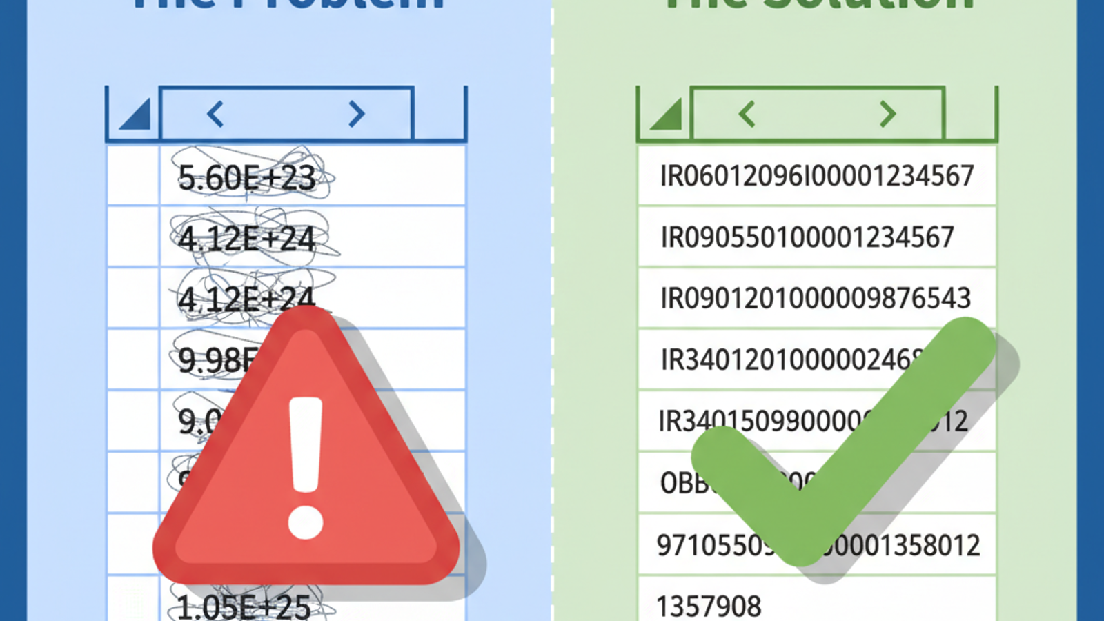 مشکل با شماره شبا در اکسل