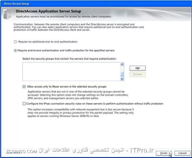 DirectAccess Application Server Setup