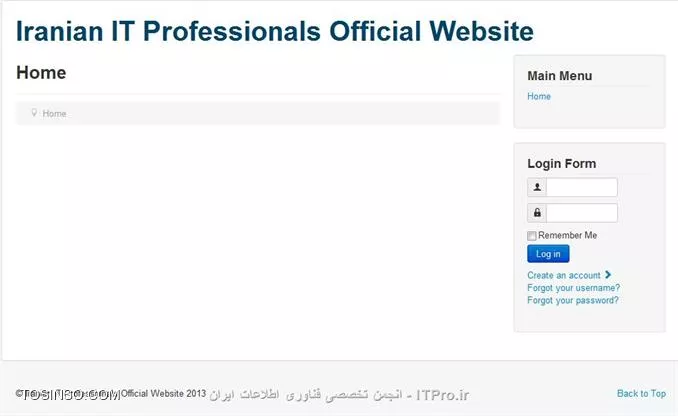 تصویر سی ام نصب جوملا – صفحه اصلی وب سایت جوملا