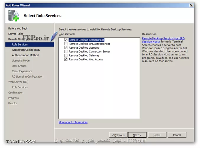 در این سری مقالات تصمیم راجع به Remote Desktop Services یکی از مفیدترین و پرکاربرد ترین سرویسهای شبکه صحبت کنیم ،  در ابتدا این سرویس با نام Terminal Services معرفی شد ، سابقه ی این سرویس برمی گردد به Windows NT 4.0 server   که در آن زمان این سرویس جدا از سیستم عامل ارائه می شد و به عنوان یک Patch اضافه روی دستگاه نصب و مورد استفاده قرار می گرفت اما در ادامه  راه ماکروسافت آن را بصورت Component در خانواده سیستم عامل ویندوز 2000 و 2003  به بعد جایگذاری کرد و در Windows Server 2008 به بعد تغییرات بسیار در این سرویس نسبت به Windows server 2003 داده شد و با آمدن Windows Server 2008 R2 نام آن به Remote Desktop Services تغییر یافت.شما می توانید در هر جایی که باشید جهت استفاده از منابع خود در سرور از Terminal Services استفاده نمایید از مزایای دیگر این سرویس این است که در سیستم عامل Windows server 2003  به بعد ، به تعداد نامحدودی کاربر می توانند به کامپیوتر مورد نظر وصل شده و عملیات مورد نظر خود را انجام دهند که البته بستگی به License خریداری شده شما دارد که در ادامه توضیح می دهیم. 

همچنین با استفاده از این سرویس شما به راحتی و بدون حضور در محل می توانید خطاهای احتمالی بوجود آمده در سیستم را رفع کرده و یا در صورت نیاز عملیات بروزرسانی سرورهای خود را را انجام دهید ، تمامی موارد گفته شده تنها بخش کوچکی از این سرویس می باشد ، از دیگر قابلیتهای این سرویس میتوان Publish کردن نرم افزارها را نام برد یعنی اینکه شما می توانید نرم افزار اتوماسیون اداری خود یا هر نرم افزار دیگری را از شرکت سازنده تهیه کرده و روی سرور نصب کنید و با Publish کردن آن دیگران می توانند در هر جایی که هستند بدون نیاز به تهیه نرم افزار به سرور متصل شده و از آن نرم افزار استفاده کنند ، به این نکته دقت داشته باشید که کاربران تنها تصویری از این نرم افزار را مشاهده کرده و از آن استفاده می کنند و تمامی پردازشهای مربوط به این نرم افزارها در سرور انجام می شود به همین دلیل می بایست با توجه به تعداد کاربران ، سرور پرقدرتی را برای نصب این سرویس در نظر گرفت.

زمانی که حرف از Terminal Service به میان می آید بسیاری از افراد به سرعت به یاد Remote Desktop می افتند ، در تمام نسخه ی ویندوزهای Server 2008 , Seven , Vista , Server 2003 , XP ,… ابزاری به نام Remote Desktop  وجود دارد که با تایپ mstsc در Run می توانید آن را اجرا کرده و مانند Terminal Services یک دسکتاپ را فراهم نمود Terminal Services و Remote Desktop خیلی به هم شبیه هستند برای عنوان کردن یکی از این شباهتها باید گفت که در هر دو تکنولوژی از ابزاری در ویندوز به نام Remote Desktop برای اتصال استفاده می کنند . که این نرم افزار Microsoft Terminal Service for Client نام دارد  که mstsc کوتاه شده آن است و از پورت TCP 3389 استفاده می کند . با وجود شباهتهای زیاد ، تفاوتهایی هم در این دو تکنولوژی وجود دارد ، از جمله این تفاوتها میتوان به Scalability اشاره کرد به عنوان مثال ترمینال سرویس دارای دو Mode زیر هست :

# Execute Mode : برای اجرای برنامه ها بصورت عادی
# Install Mode  : برای نصب برنامه ها

زمانی که نرم افزاری را روی ترمینال سرویس نصب می کنیم ، تنظیماتی در Registry یا یک فایل ini نوشته می شود که این خاصیت امکان استفاده چند کاربر به صورت همزمان را فراهم می کند ، Remote Desktop دارای Install Mode نمی باشد. راجع به این دو مورد در قسمتهای بعدی این سری مقالات بیشتر صحبت خواهید کرد. قبل از اینکه به سراغ نصب این سرویس بریم به این نکته اشاره کنم استفاده از Terminal Services در ویندوز برای تعداد کاربران محدود بوده و برای استفاده از این سرویس برای کاربران و یا کامپیوترهای زیاد باید License  از ماکروسافت خریداری کنید اما در صورت عدم خرید License ، خود ماکروسافت پس از نصب ، این سرویس را بصورت Trial و بمدت 120 روز بصورت رایگان در اختیار شما قرار می دهد. خب از این توضیحات بگذریم و به سراغ نصب این سرویس بریم ، برای نصب وارد کنسول Server Management رفته و رول مربوطه را که Remote desktop service هست نصب میکنیم ، با ما همراه باشید ....
||http://tosinso.com/files/get/b62f3c52-badc-4dcd-8bfc-2d88da9abaa0||
طبق معمول در اولین صفحه برای اضافه کردن رول جدید با یک سری یاد آوری ها مواجه میشویم از جمله انتخاب رمز قوی برای اکانت مدیریت ، گذاشتن IP ثابت ( Static ) برای کامپیوتر سرور و همچنین استفاده از جدیدترین آپدیتهای امنیتی .Next  زده و به مرحله بعد میرویم ،
||آموزش نصب و راه اندازی Remote Desktop Service::http://tosinso.com/files/get/b087bec0-1ae0-47bb-9de1-969a9e9ada97||
در این مرحله رول مورد نیاز یعنی Remote desktop service را علامت زده و Next  میکنیم ،
||http://tosinso.com/files/get/61c14764-ae3e-41d1-b7a3-c4a4bb2c43ab||
در اینجا توضیحی راجع به کارکرد این سروی داده شده و نکاتی هم ذکر شده ، Next  میکنیم ،
||http://tosinso.com/files/get/193c01e9-835e-42ce-b16a-d65fda418085||
در این مرحله رولهای مربوط به این سرویس وجود دارد و بنا به نیاز مواردی را که نیاز داریم فعال و نصب میکنیم ، توضیح کوتاهی راجع به این موارد میدهیم :
* *Remote Desktop Session Host :* این قابلیت را می دهد که بتوانیم با تعداد بالا ( به اندازه License خریداری شده ) Session داشته باشیم . برای Publish کردن نرم افزارها از این سرویس استفاده می شود همچنین برای ذخیره سازی فایلها در شبکه و دسترسی به منابع از طریق Remote مورد استفاده قرار می گیرد.
* *Remote Desktop Virtualization :* در صورتی که سرویس Hyper-V در شبکه شما وجود داشته باشد از طریق این سرویس می توانیم با ماشین های مجازی ارتباط لازم را برقرار کنیم
* *Remote Desktop Licensing : *برای مدیریت License ها و تعداد کاربران یا دستگاه هایی که می توانند از آن استفاده کنند به کار میرود ( بدون وجود این رول شما نمیتوانید از منابع سرورتان استفاده کنید برای استفاده از این سرویس میبایست این رول نصب شود )
* *Remote Desktop Connection Broker :* این رول زمانی به کار گرفته میشود که شما چند سرور Terminal Services داشته باشید این رول قابلیت Session Load balancing را داده و باعث می شود که ترافیک بین سرورهای دیگر تقسیم شده و درخواست ها برای برقراری ارتباط بین سرورها تقسیم گردد. 
* *Remote Desktop Gateway :* برای برقراری Session و دسترسی به منابع مورد نظر خود از طریق اینترنت مورد استفاده قرار میگیرد .
* *Remote Desktop Web Access : *با استفاده از این سرویس شما میتوانید نرم افزارهای Publish شده را با انتخاب خود به وسیله مرورگر وب خود اجرا کرده و از آن استفاده کنید ( برای فعالسازی این سرویس لازم هست که رولهای IIS  و Remote Server Administration Tools  هم نصب گردند که البته بصورت خودکار نصب خواهند شد )
در این سری مقالات تصمیم داریم بر Publish کردن نرم افزارها و استفاده آنها از طریق مرورگر وب متمرکز شویم به همین دلیل در این سناریو موارد زیر را علامت زده و Next میکنیم ،
* Remote Desktop Session Host برای Publish کردن نرم افزارها .
* Remote Desktop Licensing برای استفاده از License که البته چون نداریم Trial اون که 120 روزه هست  :-P
* Remote Desktop Web Access برای استفاده از این سرویس به وسیله مرورگر Web .
||http://tosinso.com/files/get/23643b65-d0f9-4acf-8f4f-e97b71932eaf||
به طور خلاصه در این قسمت پیشنهاد میشود که اول این سرویس را راه اندازی کرده و بعد نرم افزارها را نصب کرده و برای Publish کردن آنها اقدام کنید . Next میکنیم ،
||http://tosinso.com/files/get/1bd7ec4a-cb55-4e5d-8c91-8c330f71c224||
Network Level Authentication قابلیتی است که قبل از Remote زدن و ایجاد یک Session ، نام کاربری رمز عبور کاربر را درخواست می کند و پس از ریموت زدن عملیات احراز هویت را انجام می دهد ، این قابلیت جدا از بالاتر بردن امنیت خواص دیگری هم دارد از جمله جلوگیری از ایجاد Sessionهایی که توسط کاربرانی که رمز و پسوردهای نامعتبر را در جهت سعی برای ورود به سرور استفاده میکنند را دارا میباشد ، گاهی ممکن است افرادی در شبکه به IP سرور ریموت زده و یک Session ایجاد کنند و با حدس خود برخی نام کاربری و رمز عبور را تست کنند که همین مورد باعث خواهد شد که تعداد Sessionهای ایجاد شده در سرور زیاد شده و طبیعتا پردازش در سرور بیشتر میشود که این خود باعث کاهش کارایی سرور شما میشود . این قابلیت در ابزار mstsc نسخه 7.0 اضافه شده و با توجه به اینکه Windows XP از mstsc نسخه 6.0 استفاده میکند از این قابلیت نمیتواند استفاده کند پس در استفاده از این سرویس به مشکل برخورد میکند در صورتی که در این مرحله گزینه اول را انتخاب کنید ویندوزهایی از جمله Win XP که از mstsc نسخه 6.0 استفاده میکنند تنها در صورتی قادر به دریافت این سرویس خواهند بود که حداقل نسخه 7.0 mstsc را تهیه و نصب نمایند ، در غیر این صورت با انتخاب گزینه دوم میتوانید از این قابلیت استفاده کنید ، امنیت در سطح شبکه شما پایینتر آمده ولی کلاینتها بدون در نظر گرفتن دارا بودن Network Level Authentication میتوانند از این سرویس استفاده کنند. لازم به ذکر است که در سرویس پک های جدید ویندوز XP ابزار mstsc به ورژن جدید ارتقا پیدا کرده. مشابه که چه عرض کنم ... خود آن را در System Properties یعنی با تایپ sysdm.cpl در Run و رفتن به تب Remote میتوانید مشاهده کنید و پس از نصب این سرویس میتوانید در این تب ( Remote ) تنظیمات را بنا به نیاز خود تغییر دهید ،
خب برمیگردیم به مراحل نصب ، بنا به نیاز گزینه مورد نظر را انتخاب کرده Next میکنیم ...
||http://tosinso.com/files/get/5dd517b6-0a8b-4e94-baef-756a3a15f27c||
در مرحله بعد شما در صورتی که License خریداری کرده باشید میتوانید با انتخاب یکی از موارد زیر آن را اعمال و استفاده کنید :
* *Per device :* برای اینکه License خریداری شده به تعداد Device های مورد نیاز در شبکه شما باشد
* *Per users :* برای اینکه License خریداری شده به تعداد User های مورد نیاز در شبکه شما باشد
انتخاب این موارد بستگی به شبکه شما و نوع استفاده شما از این سرویس دارد به عنوان مثال ممکن است در شبکه شما چند یوزر از یک کامپیوتر استفاده کنند ، در چنین مواردی مسلما استفاده از Per device بهتر بوده ، کاری به این دو گزینه نداریم و با انتخاب Configure later مراحل را ادامه میدهیم ، با انتخاب Configure later تا زمانی که License خریداری نکرده اید این سرویس به صورت Trial و 120 روزه فعال خواهد شد ، Next میکنیم ...
||http://tosinso.com/files/get/49e99d80-fb7c-44f1-8d49-b5cd1c0bcfdc||
در این مرحله شما تعیین میکنید که جه کاربرانی میتوانند از این سرویس استفاده کنند به طور پیشفرض گروه Administrators در لیست مربوطه وجود دارد و غیر قابل حذف کردن است همانطور که در یکی از مراحل قبل گفته شد همین تنظیمات را در System Properties و رفتن به تب Remote و انتخاب Select users میتوانید مشاهده کنید ، هر دوی آنها یکی هستند و پس از نصب این سرویس از این طریق میتوانید تنظیمات را تغییر دهید . گروهها یا کاربرانی که تمایل دارید از این سرویس بهره ببرند را به این لیست اضافه کنید و Next را بزنید ...
||http://tosinso.com/files/get/19718c3a-b8fe-424e-9e6d-320a209ef94a||
در این مرحله شما مشخص میکنید که در زمان Remote زدن به سرور ، صدای خروجی در چه سیستمی پخش شود و همچنین برای صدای ورودی در صورت وجود برای ضبط صدا از چه سیستمی استفاده شود ، همچنین گزینه سوم یعنی Desktop composition برای آن هست که در زمان Remote زدن حالت Aero (همان شکل شیشه ای پنجره ها در ویندوز سرور در صورت وجود ) در ویندوز مشاهده شود که باعث زیباتر شدن تصویر در محیط کاربری در زمان Remote زدن میباشد ، همانطور که گفته شد در ویندوز سرور 2008  به صورت پیشفرض قابلیت Aero غیر فعال بوده اما شما میتوانید با اضافه کردن Feature مربوطه ، آن را فعال کنید ، موارد مورد نیاز را علامت زده و Next کنید ...
||http://tosinso.com/files/get/8b01c74e-b5d4-4f14-8b40-f08522ff093e||
بهتر است سرویس Remote Desktop Licensing بر روی یک سرور جداگانه نصب گردد در اینجا از شما مسیر Licensing database  پرسیده شده ، همچنین با انتخاب Configure a discover scope for the license server میتوانید تعیین کنید که Licensing server شما در Domain فعلی وجود دارد یا در Forest . در این سناریو بدلیل استفاده از Trial License تفاوت چندانی در انتخاب ما وجود ندارد ، و Next میکنیم ...
||http://tosinso.com/files/get/f010eb3a-f20c-4eae-9a37-c7fae2db736b||
در این قسمت به ما اطلاع داده خواهد شد که برای استفاده از این سرویس ( همانطور که میدانید ما از سرویس Remote Desktop Web Access را هم برای نصب انتخاب کرده ایم ) لازم است IIS هم نصب گردد . Next میکنیم ...
||http://tosinso.com/files/get/9347dba1-c222-421a-bbe8-cc3982db68d5||
در این مرحله بعد رولهای IIS نمایش داده شده و آنهایی را که برای ارائه این سرویس پیشنهاد میشود نصب گردند فعال شده اند ، ولی با این حال شما میتوانید در صورت نیاز آنها را تغییر دهید . Next میکنیم ...
||http://tosinso.com/files/get/5572e7dc-fd89-4dbb-acee-2a5f450d8ff8||
و در پایان شرحی از مواردی که قرار است نصب گردند و اخطارها نمایش داده میشود ، همانطور که مشاهده میکنید در این تصویر یک اخطار مشاهده میشود که نصب کردن دوباره نرم افزارها را پس از راه اندازی این سرویس یادآور می شود . برای شروع نصب دکمه  Installرا میزنیم تا عملیات نصب شروع شود ...
||http://tosinso.com/files/get/3fba563f-40a6-4dda-9c4f-2d0f15fc31c1||
همانطور که در تصویر بالا مشاهده میکنید تقریبا بعد از نیمی از زمان نصب ، پیامی مبنی بر نیاز سرور شما به ریستارت نمایش داده میشود در این تصویر دلیل نیاز به ریستارت سرور را نصب سرویسهای Remote Desktop Services و Web Server و Remote Server Administration Tools اعلام شده . با زدن Close سیستم شما ریستارت میشود تا تنظیمات اعمال شوند .
پس از ریستارت ، باقی مراحل نصب انجام میشوند و در نهایت گزارشی از نصب به شما ارائه داده شده که بوسیله آن میتوانید از صحت مراحل نصب اطمینان حاصل کنید یا در صورت بروز اشکال در نصب ، شما را در رفع ایراد آن یاری میدهد .
در صورتی که مراحل نصب با موفقیت انجام شد میتوانید پیکربندی آن را در مسیر زیر انجام دهید ،
<text>
Start => Administrative Tools => Remote Desktop Services
<text>

*نتیجه گیری :*
همانطور که در ابتدا گفته شد Remote Desktop Services یکی از پرکاربرد ترین سرویسها در شبکه میباشد شما بوسیله این سرویس یک نرم افزار را خریداری و در سرور خود نصب کرده و تمامی کلاینتها بدون نیاز به نصب نرم افزار میتوانند از فواصل مکانی مختلف از این نرم افزارها استفاده کنند ، گرچه از Windows Server 2008 R2 به بعد نام آن به Remote Desktop Services تغییریافت ولی طبق عادت در خیلی از جاهای مقاله آن را Terminal Services نام بردیم که بدینوسیله از شما پوزش میطلبم ، در این مقاله آموزش نصب و راه اندازی سرویسهای Remote Desktop Session Host , Remote Desktop Licensing , Remote Desktop Web Access داده شده ، در مقالات بعد از این سری مقالات روش پیکربندی و راه اندازی این سرویسها و نحوه استفاده ی کلاینتها از این سرویس آموزش داده خواهد شد . به امید اینکه این مقاله بتواند کمکی هر چند بسیار کم در جهت پیشرفت شما داشته باشد . با آرزوی موفقیت

نویسنده : سعید شمس آبادی
منبع : |جزیره راهکارهای مجازی سازی وب سایت توسینسو::https://tosinso.com/virtualization|
هرگونه نشر و کپی برداری بدون ذکر منبع و نام نویسنده دارای اشکال اخلاقی می باشد.