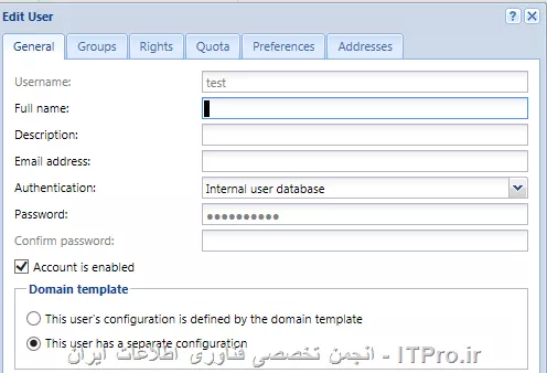 سلام
ابتدا 2 تا کارت شبکه نصب کنید و یکی متصل به شبکه داخلی و یکی متصل به اینترنت (مودم ADSL)  و سپس روی اونها ip  ست کنید اگر مودم در حالت بریج بود روی اینترفیس کانکشن PPPOE  ست کنید 
||http://network.tosinso.com/files/get/b91e199a-5728-4121-ad7a-81df1521acce||

||http://network.tosinso.com/files/get/33458684-8b47-4073-beef-25cad939903d||

سپس یوزر تعریف می کنید 

||http://network.tosinso.com/files/get/19e2fea4-0319-448c-8ab6-fbdf11dfd3ed||

محدودیت مورد نظر را به یوزر اعمال می کنید 

||http://network.tosinso.com/files/get/ac04e11f-4fcc-49d6-a03c-533896f8802c||

gateway  سیستم کاربران را IP کریو قرار می دهید

||http://network.tosinso.com/files/get/94deded2-d154-45b0-abaf-4016eaeccad8||

کاربر موقع باز کردن وب سایت به صفحه لاگین کریو فرستاده میشه پس از وارد کردن نام کاربری می تواند از اینترنت استفاده کند

||http://network.tosinso.com/files/get/05e6e8a6-8c3a-4c12-97cc-807656fedf58||

||http://network.tosinso.com/files/get/0d57c246-e73b-483c-97ea-05028a916280||

کاربر برای دیدن مقدار حجم مصرفی باید ip کریو را وارد کند 

||http://network.tosinso.com/files/get/2d1a2784-7e42-4200-b8cb-d2595cbbfb87||

البته اگر در شبکه Active Directory  داشته باشید که ابتدا کریو را جوین میکنید و سپس کاربران می توانند با یوزر خودشان از اینترنت استفاده کنند 
برای اینکه کاربر ابتدا احراز هویت شود تیک Always require users to be authenticated when accessing web pages را بزنید 

به صورت پیش فرض کریو یه rule  داره که دسترسی به اینترنت را برای تمام سرویس ها allow کرده که شما بعدا می توانید طبق سیاست های خودتون rule  های جدید بسازید و سرویس های خاصی را ببندبد 

||http://network.tosinso.com/files/get/2998c46b-d8a3-4243-903e-9dff79f0aa10||
