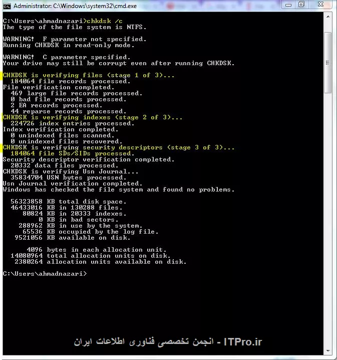 با سلام خدمت همه ITPRO های عزیز
مشکل شما می تواند دلایل مختلف داشته باشه
مثل نصب نشدن بعضی از درایورها - بد نصب شدن یک نرم افزار - نصب خودکار بعضی از نرم افزارها - قطع اتصال حافظه های جانبی و عدم استفاده از گزینه safely remove و موارد دیگر
برای حل این مشکل می توانید از فرمان
<left>
chkdsk /f 
:chkdsk /f g
<left>
استفاده نمایید.
این فرمان دارای 5 گام جهت بررسی می باشد که بسته به مشکل شما شاید تا گام خاصی پیش رود.
<left>

(CHKDSK is verifying files (stage 1 of 5
File verification completed.
(CHKDSK is verifying indexes (stage 2 of 5
Index verification completed.
(CHKDSK is verifying security descriptors (stage 3 of 5
Security descriptor verification completed.
(CHKDSK is verifying file data (stage 4 of 5
File data verification completed.
(CHKDSK is verifying free space (stage 5 of 5
Free space verification completed.
<left>
||http://icdl.tosinso.com/files/get/1b5e9bba-97e0-4508-b002-cae8597da109||

همچنین می توانید از نرم افزار  |Eassos Recovery::http://www.eassos.com/how-to/The-file-or-directory-is-corrupted-and-unreadable.php| استفاده کنید.