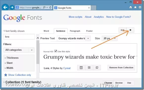  نصب فونت های وب سایت گوگل در windows 
