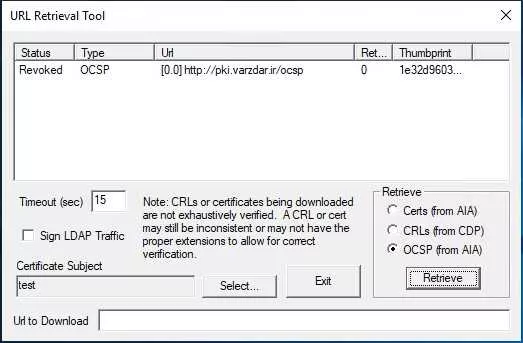 خروجی ocsp