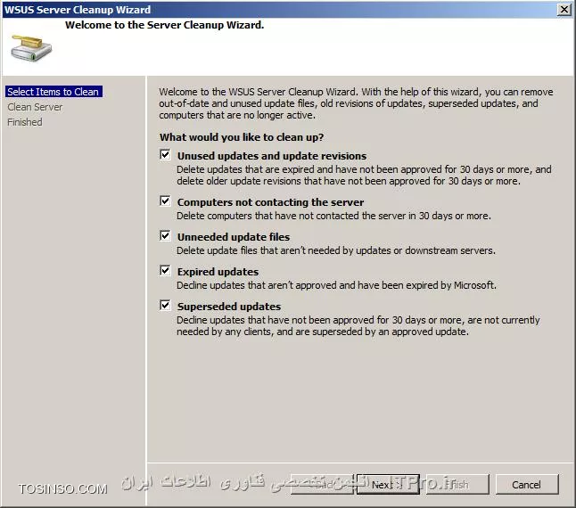 در قسمت اول  مقاله به تعاریف مرتبط با  سرویس WSUS و راه اندازی آن از طریق ویزارد اشاره کردیم . حال در این قسمت به سراغ بررسی کنسول مدیریتی و  توضیح آپشنهای کنسول WSUS می رویم .با استفاده از مسیر زیر میتوان وارد کنسول WSUS شد :
<c#>
Start => Administrative tools => Windows Server Update Services
<c#>
در تصویر زیر فضای کنسول مدیریتی WSUS نمایش داده شده است که در ادامه به توضیح Component های آن خواهیم پرداخت.

||http://network.tosinso.com/files/get/c46b1a16-3a51-4638-8dc3-798ac71a94f3||

*Server Name:* می توان چندین WSUS سرور را در کنسول مدیریتی اضافه کرد، با اضافه کردن هر سرور نام آن در پنل سمت چپ کنسول مدیریتی WSUS نمایش داده می شود.برای افزودن WSUS سرور به کنسول مدیریتی تنها کافیست روی گره ی Update Services  در پنل سمت چپ کنسول راست کلیک کرده و گزینه Connect to the server را انتخاب و در صفحه ی باز شده نام سرور مورد نظر و پورت مربوط به آن را وارد کنیم . با کلیک روی نام سرور (در اینجا ITPro-Server) در پنل وسط  صفحه  وضعیت مربوط به سرور در سه بخش مجزا نمایش داده می شود:

* *To Do:*  اطلاعاتی در مورد بخشهایی که WSUS سرور باید فورا در رابطه با آنها اقدام کند در اختیارکاربر سرور قرار می دهد.
* *Overview : *این بخش مروری دارد بر وضعیت کامپیوتر ها، آپدیت ها و نیز هماهنگ سازی آپدیت ها . همچنین آمار اطلاعات WSUS سرور را مشخص می کند .
* *Resources :* در این بخش لینک هایی برای کسب اطلاعات بیشتر پیرامون WSUS سرور در نظر گرفته شده است .

||http://network.tosinso.com/files/get/8c135b80-1b8d-428a-bad2-82777e4e8a12||

زیر نام سرور در کنسول تمامی Component های مربوط به مدیریت آن با ساختار درختی لیست شده اند. بنابراین این اجزا تحت مدیریت سرور یاد شده می باشند . در اینجا به معرفی این بخش ها می پردازیم :
*Updates:* این گره  در بردارنده لیست تمامی آپدیتهای روی سرور است که از سایت مایکروسافت دریافت کرده ایم  و نیزبا کلیک روی  گره ی Updates می توان گزارشهای مربوط به وضعیت نصب انواع آپدیت ها را بر حسب نوع آنها در پنل وسط کنسول مشاهده کرد. در زیر گره Update  ،آپدیتها برحسب نوعی که  برای آنها  در تنظیمات در نظر گرفتیم  (در اینجا  Critical و Security) و نیز آپدیت های خود سرویس WSUS تقسیم بندی شده اند.

||http://network.tosinso.com/files/get/1b19915b-cb6a-4655-894f-843386e9f5a6||

*Computers: * این بخش شامل All Computers و زیر گره ی  Unassigned Computers می باشد که به صورت پیش فرض کامپیوتر های موجود در شبکه که برای دریافت آپدیت ها عضو WSUS می شوند در قسمت Unassigned Computers قرار می گیرند .برای سهولت در مدیریت آنها می توانیم در اینجا گروه هایی را ایجاد کرده و کامپیوتر های عضو شده را به آنها منتقل کنیم . در قسمت All computers  تمامی کامپیوترهایی که عضو WSUS سرور هستند نمایش داده شده است با کلیک روی هر کدام از این کامپیوتر ها ، اطلاعات مربوط به آن کامپیوتر و وضعیت مربوط به آپدیت های آن در بخش پایین پنل میانی صفحه نمایان خواهد شد.

||http://network.tosinso.com/files/get/a2814594-d902-4046-8870-a3e768fe174a||

*Downstream Servers:*  اگر WSUS سرور های دیگری در شبکه وجود داشته باشند که این سرور Upstream  سرور آنها می باشد ، خلاصه ای از اطلاعات اینDownstream سرور ها در این قسمت نمایش داده می شود .
*Synchronizations:*  این قسمت در بردارنده تاریخچه ی آپدیت های Sync شده می باشد. بعبارت دیگر هر بار که WSUS  سرور آپدیت های خود را با یک Upstream Server   و یا با سایت مایکروسافت Sync  کند ، گزارش مربوط به این بهنگام سازی با شرح جزئیات در این بخش قابل مشاهده است. این بخش   یک نقطه مرکزی برای مدیریت هماهنگ سازی آپدیت ها  محسوب می شو د . برای هر بار انجام عمل Synchronization   تنها کافیست بر روی گزینه Synchronize Now  کلیک کنیم .

||http://network.tosinso.com/files/get/522c44ea-0b64-4821-a143-6c07bc810de0||

*Reports: *این قسمت محل مرکزی برای ایجاد و ذخیره گزارشهای گرفته شده توسط WSUS سرور از وضعیت آپدیت ها و کامپیوترها و نیز عمل Synchronization آپدیتها  می باشد .کاربرد Report viewer  که همزمان با نصب رول  WSUS ، آن را نصب کردیم برای این بخش است. اگر روی هر کدام از بخش های موجود در پنل میانی صفحه کلیک کنیم صفحه ای نمایان خواهد شد که با انتخاب گزینه Run Report در آن ، سرور شروع به گرفتن گزارش مربوط به آن بخش خواهد کرد.

||http://network.tosinso.com/files/get/b81409a0-e556-4299-a4b0-37488a250e1f||

*Options:* در بخش آپشن WSUS کنسول مدیریت تمامی تنظیماتی که از طریق ویزارد WSUS انجام شد ، وجود دارد . باید خاطر نشان کرد که تنظیمات WSUS  را همانند دیگر سرویسها ،می توان هم از طریق کنسول وهم از طریق ویزارد انجام داد که در این سری مقالات ما به توضیح هر دو روش پرداخته ایم . اگر نصب از طریق ویزارد انجام شده باشد می توان تغییرات مورد نظردر تنظیمات انجام شده را بعدا ، از طریق کنسول مدیریتی اعمال کرد. با کلیک روی گره Options تمامی قابلیت ها در پنل وسط کنسول مشاهده خواهند شد.

||http://network.tosinso.com/files/get/0d207c9f-9122-4694-954c-2bcfd3451ba2||

 در اینجا به توضیح و بررسی تک تک آپشن های کنسول می پردازیم:

!!!! Update Source and Proxy Server
در تب* Update source*   تعیین می کنیم که WSUS سرور آپدیت ها را از سایت مایکروسافت دریافت کند و یا از یک Upstream Server  که باید نام و پورت آن را در این بخش وارد کنیم .در اینجا ما گزینه Synchronize from Microsoft Update را انتخاب می کنیم . 

||http://network.tosinso.com/files/get/9971ae64-a70e-4a2e-ba20-72c2889e2ea5||

  اگر از یک Proxy Server  برای ارتباط با سایت مایکروسافت و یا  با یک UPstream Server برای Sync کردن آپدیت ها در شبکه استفاده می کنیم ،باید نام و پورت آن را در تب *Proxy Server*   مشخص کنیم .این آپشن بصورت پیش فرض غیر فعال است و در این حالت WSUS سرور مستقیما با سایت مایکروسافت یا Upstream Server ارتباط برقرار خواهد کرد.

||http://network.tosinso.com/files/get/5b7605b0-3419-4d26-83bc-1b4500e46a67||

!!!! Products and Classifications
در تب* Products* محصولی را که می خواهیم آپدیت های آن را دریافت کنیم و این آپدیت ها با سایت مایکروسافت Sync  شوند را انتخاب می کنیم . یادآور می شویم که اگر تنها محصولاتی را که در سازمان از آنها استفاده می شود، در این بخش برای دریافت آپدیت ها در نظر بگیریم ،  این شرایط باعث می شود که سرعت دریافت آپدیت ها بالا رفته و  فضای کمتری از حافظه  را به خود اختصاص دهند. با توجه به سناریو در این قسمت ما ویندوز 7 و ویندوز سرور 2008 R2 را برای دریافت آپدیت آنها انتخاب می کنیم .

||http://network.tosinso.com/files/get/cccc7603-3dbc-4c59-95c3-18825a3fb46f||

در تب *Classifications * نوع و طبقه بندی آپدیت مورد نظر را تعیین می کنیم در ابتدای مقاله ی قبل در رابطه با انواع آپدیت ها صحبت کردیم حال با توجه به دانسته های خود در رابطه با انواع آپدیت ها ، نوع آپدیت مورد نظر را بر حسب نیازمان انتخاب می کنیم . ما همان تنظیمات پیش فرض را در نظر می گیریم . 

||http://network.tosinso.com/files/get/5dba8064-ae31-42f1-b597-a2c43be27320||

!!!! Update Files and Languages
در تب *Update Files*  با انتخاب گزینه Store Update files locally on this server  می توانیم تعیین کنیم که فایل آپدیت های دریافتی در همین سرور ذخیره شوند .در چنین شرایطی با انتخاب کردن گزینه Download Update files to this server only when updates are approved  مشخص می کنیم که ابتدا لیست آپدیت ها برای ما نمایش داده شود تا پس از تایید آن عمل دانلود صورت گیرد . همچنین با برگزیدن گزینه Download express installation files   مجموعه ای از فایل آپدیت ها دانلود خواهند شد که  موجب افزایش سرعت دریافت آپدیت ها  و نصب آنها روی کامپیوترهای شبکه  می شود اما این فایل هاحجم بالایی داشته  و  سرور زمان زیادی برای دانلود آنها صرف خواهد کرد .

||http://network.tosinso.com/files/get/67ee89f9-1707-40a5-92a4-8ade73289f18||

در تب * Update Languages*  هم همانطور که در تنظیمات ویزارد ذکر کردیم می توان آپدیت ها را برای همه ی زبانها دانلود کرد و یا اینکه تنها زبانی را برگزید که برای ما کاربرد دارد. 
 
||http://network.tosinso.com/files/get/428906dd-d852-4f8f-b359-19099bcd3fdd||

*Synchronization Schedule :* می توانیم تعیین کنیم که سرور عمل Sync کردن آپدیت ها را بصورت Manual انجام دهد و یا  اینکه بصورت اتوماتیک در طی وهله زمانی مشخص شده آپدیت ها را بهنگام  و همسان سازی  کند .

||http://network.tosinso.com/files/get/bd3cccad-bd41-4101-be89-62d4ab30a93a||

!!!! Automatic Approval
در تب *Update rules * می توانیم برای تایید شدن آپدیت ها یک سری قاعده در نظر بگیریم بعنوان مثال برای WSUS سرور تعیین کنیم که در صورت دریافت آپدیت های مربوط به ویندوز 7، آنها را بدون دریافت تاییدیه و بصورت خودکار Approve کند . برای ایجاد یک Rule  تنها کافیست بر روی New Rule کلیک کنیم تا صفحه مربوط به انجام تنظیمات Rule باز شود (پنجره Add Rule) لذا می توانیم نوع و نام Rule مورد نظر را ایجاد کنیم .

||http://network.tosinso.com/files/get/cbf1bcaf-6de5-4a9f-a91b-29a9f7b3da53||

در پنجره Rule Properties با انتخاب گزینه ای که در آن نوع آپدیت ذکر شده ، نوع آپدیت را برای Rule تعیین می کنیم .با کلیک روی All Computers نیز لیست Computer Group هایی که ایجاد کردیم نمایش داده می شود که از میان آنها گروه مورد نظر را انتخاب می کنیم تا Rule ایجاد شده به آن گروه اعمال شود.

||http://network.tosinso.com/files/get/c1543e1b-c98e-4d77-a9d6-74fff30e8f5a||

در تب *Advanced * گزینه ای برای Approve کردن آپدیت های خود سرویس WSUS موجود است . علاوه براین هر آپدیتی ممکن است اصلاح و بروز رسانی شود در اینجا می توانیم تعیین کنیم که به محض دریافت Revision  مربوط  به یک آپدیت آن را به صورت خودکار نصب کرده و یا از نصب آن صرف نظر کنیم . 

||http://network.tosinso.com/files/get/efb9f8f7-1647-4ca4-b4bc-2fbd00dd5a44||

*Computers:* در این قسمت برای کامپیوتر هایی که عضو WSUS سرور شده اند می توانیم مشخص کنیم که تنظیمات مورد نیاز را از WSUS سرور و یا از گروپ پالسی و یا تنظیمات رجیستری که برای آنها انجام می شود ، دریافت کنند. بنابراین  با انتخاب گزینه Use the update services console  قادر خواهیم بود  کامپیوتر هایی را که بصورت پیش فرض درون Unassigned Computers  قرار گرفته اند را به صورت دستی به  گروههای دیگری که ساخته ایم، منتقل کنیم . برگزیدن گزینه Use group policy or registry settings on computers  موجب می شود که کامپیوتر ها بصورت اتوماتیک به گروهی که در تنظیمات GPO  در نظر گرفته ایم انتقال یابند. باید توجه داشت که در ابتدای کار  گزینه مربوط به تنظیمات گروپ پالسی را انتخاب کنیم چرا که انجام تنظیمات مربوط به گروپ پالسی است که  باعث می شود کامپیوتر ها WSUS سرور را شناخته و عضو آن شوند. به علاوه تنظیمات مربوط به دریافت آپدیت ها توسط کلاینت ها در گروپ پالسی صورت می گیرد. 

||http://network.tosinso.com/files/get/62c59613-9a03-45cd-a5cc-c00165f84e4b||

*Server Cleanup Wizard:* در این آپشن گزینه هایی موجود است که با انتخاب کردن آنها برای سرور WSUS تعیین می کنیم آپدیت هایی را که  منقضی شده  و کامپیوترهایی را که در شبکه غیر فعال شده اند از سرور حذف کند.

||http://network.tosinso.com/files/get/1ea5501f-0dc2-4688-825e-7ecba6c15eba||

*Reporting Rollup: *به کمک این آپشن می توانیم نحوه ی گزارش گیری WSUS  سرور را مشخص کنیم . اگر در شبکه ما Replica downstream  سرور هایی موجود باشد به کمک گزینه های موجود در این بخش برای WSUS سرور  تعیین می کنیم که گزارشهای مربوط به Replica downstream  سرورها را دریافت کند یا خیر .

||http://network.tosinso.com/files/get/e71a357f-c8af-46bd-921b-b9002bc43e83|| 

*E-Mail Notifications :*  در صورت وجود E-mail Server  در شبکه در تب *General*  می توانیم برای سرور مشخص کنیم که پس از Sync کردن هر آپدیت جدید ، برای کابران ایمیل بفرستد  . همچنین می شود تعیین کرد که گزارش وضعیت آپدیت ها به صورت روزانه یا هفتگی برای کاربران ارسال شود. در تب *E-Mail Server* نیز اطلاعات ایمیل سرور را وارد می کنیم .

||http://network.tosinso.com/files/get/a5d57cb9-9beb-4a78-ae98-6a930f679f61||

*Microsoft Update Improvement Program:* این آپشن کمک می کند تا سرور اطلاعات مبنی بر وضعیت آپدیت ها و کامپیوتر ها و نیز مشکلات بوجود آمده  را برای سایت مایکروسافت ارسال کند. بررسی این اطلاعات به متخصصان مایکروسافت کمک خواهد کرد تا راهکارهایی برای بهبود کارایی  و افزایش قابلیت WSUS سرور ارئه دهند.

||http://network.tosinso.com/files/get/804390c9-2d58-48e0-81e8-2e63ce2e1a0e||

!!!! Personalization
 این قسمت مرتبط با شخصی سازی اطلاعات نمایش داده شده توسط WSUS سرور  است در واقع در این آپشن می توانیم مشخص کنیم  اطلاعات WSUS سرور به چه صورت در کنسول مدیریتی قابل مشاهده باشند. در صورتیکه چند Replica downstream server در شبکه داشته باشیم  در تب *General* می توانیم تعیین کنیم که WSUS سرور ما اطلاعات مربوط به وضعیت آنها و کامپیوتر ها یشان را نیز نمایش دهد و یا اینکه تنها وضعیت  همین سرور و کامپیوتر های عضو آن را نشان دهد .

||http://network.tosinso.com/files/get/bc0e87b1-25c7-4c42-9f14-675ee303da3d||

در تب *To Do List* نیز می توانیم بخشهایی را که می خواهیم وضعیت مربوط به آنها در لیست To Do سرور نمایش داده شوند را انتخاب کنیم .

||http://network.tosinso.com/files/get/1ad62d4f-a712-4764-85d9-7f66f62e0416||

!!!! WSUS Server Configuration Wizard
این بخش در واقع همان ویزارد اولیه نصب WSUS می باشد . همانگونه که بیان کردیم این ویزارد در بردارنده  مجموعه ای از آپشن هاست که در بالا بصورت مجزا به توضیح آنها پرداختیم باید در نظر داشت که استفاده از این آپشن ها در کنسول مدیریتی قابلیت ها یی با جزئیات بیشتر را نسبت به ویزارد اولیه در اختیار ما قرار می دهد.پس از بررسی کنسول مدیریتی در این مقاله ، در قسمت بعد به شرح عضویت کلاینت ها در WSUS سرور و چگونگی Approve  و  نصب آپدیت ها توسط سروریس WSUS در شبکه خواهیم پرداخت . 

نویسنده: مریم حیات رمضانی
منبع : |جزیره سرویس های شبکه مایکروسافت وب سایت توسینسو::https://tosinso.com/microsoft|
هرگونه نشر و کپی برداری بدون ذکر منبع دارای اشکال اخلاقی می باشد 