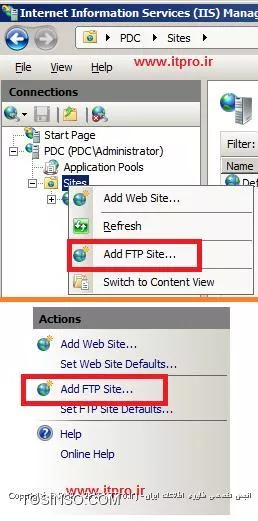 آموزش راه اندازی FTP سایت 