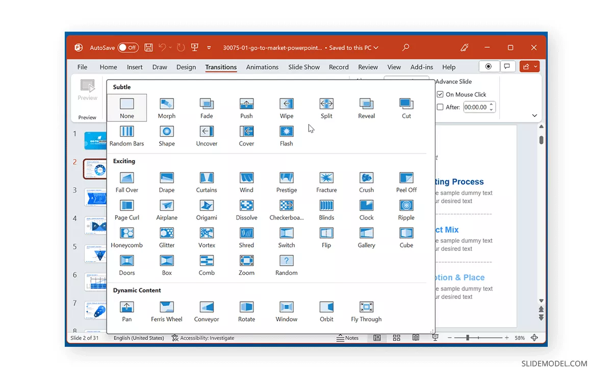 افکت در پاورپوینت