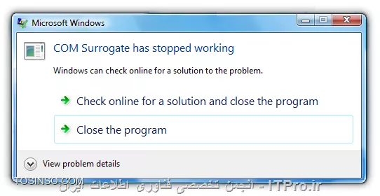COM Surrogate has stopped working