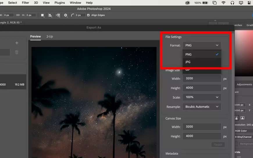 تبدیل فایل PSD