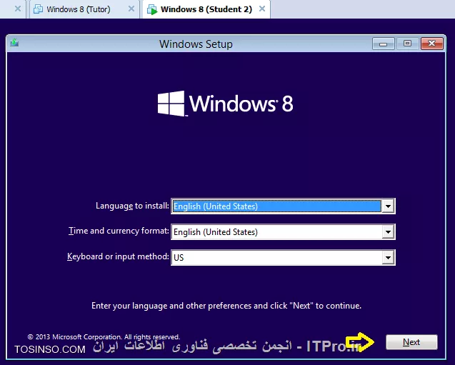 در این آموزش قصد دارم نحوه راه اندازی و استفاده از نرم افزار Net Support School رو بر روی VMware به صورت شماتیک توضیح بدم گرچه این روش در عمل کاربردی نداره ولی یک روش تمرینی خوب برای یاد گرفتن این نرم افزار کاربردی است. قسمت اول این اموزش مربوط به راه اندازی ماشین مجازی هست (اگر اشنایی دارید به بخش دوم مراجعه کنید) و بخش دوم استفاده از نرم افزار Net Support  ، در این مطلب آموزشی بر اساس یک سناریو نصب و راه اندازی VMWare و اتصال آنها به اینترنت و ایجاد یک شبکه داخلی و سپس راه اندازی نرم افزار کاربردی Net Support بر روی 3 ماشین VMWare که یکی از آنها به عنوان دستگاه معلم (Tutor) و 2 دستگاه دیگر به عنوان دانشجو (Student) شبیه سازی میشود.بر طبق این سناریو به ترتیب زیر 3 ماشین VMWare ایجاد میشود.
قدم اول : ایجاد یک ماشین مجازی جدید به ترتیب زیر:
||http://tosinso.com/files/get/c422d8d5-5359-4b5d-90c2-fcb1334963ef||
قدم دوم : یکی از دو حالت Typical یا Custom را انتخاب کرده و Next را میزنیم.
||http://tosinso.com/files/get/823e8f27-f990-4c0b-aecc-6d8c7c62d77e||
قدم سوم : در این مرحله میتوانیم محل فایل ایزوی ویندوز 8 را مشخص کرده و یا ان را به بعد موکول کنیم.
||http://tosinso.com/files/get/e76fa852-0add-402d-bf8f-fbc98eacfa0f||
قدم چهارم : در این مرحله نوع سیستم عامل و ورژن محصول را انتخاب میکنیم.
||http://tosinso.com/files/get/cf51fbad-5deb-4a73-a59a-382aec627b84||
قدم پنجم : نام ماشین مجازی را مشخص میکنیم.
||http://tosinso.com/files/get/3e1aa1aa-a0ca-4a3f-a1b6-4395d6e32c1f||
قدم پنجم : سپس با زدن Customize Hardware میتوانیم تنظیمات سخت افزاری ماشین مجازی را به دلخواه خود انجام دهیم.
||http://tosinso.com/files/get/25545a3a-c7b0-4914-b95c-03aed588ef1b||
قدم ششم : در این مرجله مقدار RAM ماشین مجازی را از طریق اسکرول تعبیه شده در سمت راست تعیین میکنیم
||http://tosinso.com/files/get/da09ec39-1df7-4d9b-aac9-fd883305fda9||
قدم هفتم : سپس تعداد پردازنده ها را مشخص میکنیم.
||http://tosinso.com/files/get/1d0edb30-b02e-40c6-85c2-5574c6e1d227||
قدم هشتم : در این مرحله حالت کارت شبکه خود را تعیین میکنیم. با توجه به شکل زیر 5حالت کارت شبکه مجازی در Vmware در نطر گرفته شده است که با توجه به سناریو NAT میتواند بهترین گزینه باشد.(نیاز به انصال هر ماشین به اینترنت بوده و ماشین ها باید به یکدیگر متصل شده و همدیگر را ببینند.)
||http://tosinso.com/files/get/f8e997b9-4baa-4268-86ad-4f2e0f0222f0||
قدم نهم : سپس مسیر فایل ایزوی سیستم عامل را تعیین میکینم.(در این سناریو هر 3 ماشین VM ویندوز 8.1)
||http://tosinso.com/files/get/87f047ce-6fe4-4f63-b3d0-e83871c302d7||
قدم دهم : سپس ویندوز 8 را نصب میکینم.
||http://tosinso.com/files/get/216fe59a-573e-4caa-ab1b-b3cd65d782ed||
قدم یازدهم : بعد از نصب هر VM میبایست برای هر ماشین VM Tools را هم برای راحتی کار و همچنین انتقال فایل نصب نرم افزار net support به ترتیب زیر نصب میکنیم
||http://tosinso.com/files/get/63d756e9-0dce-49e3-9133-8748cf1b65d6||
 قدم دوازدهم : همانطور که در شکل زیر میبینیم درایو مجازی VM Tools بر روی ماشین مجازی Mount شده و به راحتی کار نصب را انجام میدهیم.
||http://tosinso.com/files/get/e50fa9fe-5369-4f2f-9595-7865d66f7ae8||
قدم سیزدهم : فایل نصب نرم افزار Net Support را از سایت www.netsupportschool.com دانلود کرده و با توجه به نصب VM Tools فایل setup را به راحتی بر روی هر 3 ماشین کپی میکنیم.
||http://tosinso.com/files/get/3a7ac53b-a43d-4d6b-a562-f58857315000||
قدم چهاردهم : سپس بر روی ماشین Tutor فایل setup نرم افزار net support را اجرا کرده و آن را نصب میکنیم. و مراحل زیر را تا نصب کامل نرم افزار طی میکنیم.
||http://tosinso.com/files/get/1649c9b5-40b6-4119-87ab-30d4c5267f1f||
||http://tosinso.com/files/get/458a6a5a-586b-49d4-8109-ecc8097e1ae5||||http://tosinso.com/files/get/96eafb8c-56d5-477e-81ed-88eac296b9d5||
قدم پانزدهم : در این مرحله نوع کاربری net support را مشخص کرده که بر طبق سناریو برای یک ماشین Tutor و برای 2 ماشین student را نصب میکنیم.
||http://tosinso.com/files/get/36d33d42-ebea-40f2-980b-3f4f6ae16b1b||
||http://tosinso.com/files/get/db9bcd32-9c35-4e83-a9dd-cdb9e4ef1133||
قدم شانزدهم : بعد از اتمام نصب net support بر روی 3 ماشین مجازی در صورتی که هر 3 ماشین دسترسی به اینترنت نداشته باشند مراحل زیر را انجام میدهیم. ابتدا از منوی Edit گزینه Virtual Network Editor  را انتخاب کرده.
||http://tosinso.com/files/get/c7dc2761-ebdd-41a8-81d8-69dc5c804b73||
قدم هفدهم : با توجه به سناریوی تعیین شده برای هر 3 ماشین کارت شبکه در حالت NAT قرار داده شده در Virtual Network Editor بر روی VMnet 8 کلیک کرده تا تنطیمات NAT برای ماشین مجازی را انجام دهیم. همینطور که مشخص است کارت شبکه  در حالت NAT که بر روی سیستم عامل کامپیوتر میزبان ایجاد شده دارای محدوده IP : 192.168.113.0 بوده و بنابراین به منطور ایجاد ارتباط بین 3 ماشین مجازی این 3 ماشین هم باید از همین range ای پی اختصاص داده شود. به این منظور باید تیک use local DHCP service to distribute ip address to VMS را زده تا به هر سه ماشین از رنج IP مورد نطر به صورت اتوماتیک داده شود.(با این کار هم دسترسی به اینترنت برای 3 ماشین فراهم شده و هم هر 3 ماشین همدیگر را دیده و میتوانند با یکدیگر ارتباط درون شبکه ای داشته باشند.
||http://tosinso.com/files/get/3424910e-2f2b-4255-866e-2e8218e5e0ae||
بعد از این کار بر روی ماشین Tutor  آی پی های 2 ماشین دیگر را ping کرده تا از داشتن ارتباط اطمینان حاصل کنیم. بدین صورت هر 3 ماشین مجازی آماده برقراری ارتباط از طریق net support را داشته و میتوانیم محیط آموزشی net support را استفاده کنیم.
1- ایجاد یک room مجازی در ماشین Tutor: با اجرای نرم افزار net support پنجره زیر باز شده و استاد باید فیلدهای مربوطه را به ترتیب زیر پر کرده و سپس اتاق مجازی آموزشی را ایجاد کند.
||http://tosinso.com/files/get/20e36747-eb63-4f1c-9b77-ff19a8514c73||
2- بعد از کلیک کردن بر روی دکمه new پنجره زیر باز شده و استاد باید یکی از حالتهای زیر را به عنوان شروع کننده کلاس انتخاب کند. مورد اول Room Mode میباشد که این حالت به شما اجازه میدهد که کامپیوترهای داخل یک کلاس را گروه بندی کرده و دانشجویان میتوانند به این اتاق اموزشی برای شروع کلاس بپیوندند. حالت دوم  PC Mode میباشد که به شما اجازه میدهد که یک تعدادی کامپیوتر را که با هم در یک اتاق در اتصال هستند از طریق کابل را به هم متصل کرده و یک کلاس مجازی آموزشی تشکیل دهید. حالت سوم User Mode میباشد که به شما اجازه میدهد یک تعداد دانشجو را با استفاده از پروفایل های انها به کلاس اضافه کنید. حالت چهارم یک حالت ساده بوده که در ان شما به سادگی میتوانید شبکه موجود را جستجو کرده و همه دانشجویان را به کلاس مورد نظر اضافه کنید.
در این سناریو ما از حالت دوم استفاده میکنیم.
||http://tosinso.com/files/get/6b6cc5f8-5dcb-4fc8-8146-14b1744ccfa2||
3- در این مرحله پنجره Create Class باز شده و در این مرحله باید PC های دانشجویان کلاس را ابتدا جستجو کرده و سپس همه انها رو به کلاس اضافه کنیم.
||http://tosinso.com/files/get/be28d2da-cf20-4773-b06f-c3fdb16da00a||
||http://tosinso.com/files/get/7661349e-a09e-4f09-92e9-af40f2774d9b||
4-دبعد از ایجاد کلاس پنجره اصلی نرم افزار به صورت زیر میباشد و دانشجویان اضافه شده قابل روئیت میباشند.
||http://tosinso.com/files/get/4b4fd644-7999-4cf0-a5d8-3299d62a5923||
5- تب دوم این اجازه را به استاد داده تا نمایی از desktop های دانشجویان حاضر در کلاس را روئیت کرده و به نوعی انها را کنترل کند. علاوه بر ان استاد قادر است با کلیک کردن بر روی هر کدام از پنجره های پیش نمایش دسکتاپ دانشجویان به صورت remote به کامپیوتر دانشجوی مورد نظز دسترسی پیدا کند.
||http://tosinso.com/files/get/ace1446a-e122-460d-9987-f9b463cb2894||
6- در تب سوم که با ایکون های هد ست مشخص شده است استاد قادر است با کلیک بر روی Announce نوعی اطلاع رسانی را به دانشجویان ارسال کند. علاوه بر این استاد قادر بوده که با برداشتن تیک های بلندگو و میکروفون انها را از در کامپیوترهای دانشجویان از کار بیندازد.
||http://tosinso.com/files/get/9f032a1c-4787-4699-b565-85d2642adce8||
||http://tosinso.com/files/get/0379be7c-1a46-4d1c-b867-a36e50371cf6||
7-  در تب بعدی استاد قادر بوده که انواع سوالات را برای کل کلاس یا بخشی از کلاس مطرح کرده و جواب را هم از سوی دانشجویان دریافت کند.
||http://tosinso.com/files/get/c43fd40a-56a3-4579-afa2-0d3c41e151c3||
اولین مدل از سوالات First to answer میباشد که استاد با مطرح کردن یک سوال در کلاس گزینه مورد نظر را کلیک کرده و دانشجویان بر روی کامپیوترشان با پیغام زیر مواجه شده و اولین دانشویی که بر روی answer کلیک کند قادر خواهد بود تا سوال را جواب دهد.
||http://tosinso.com/files/get/95439e52-493b-4c49-9402-0a32e6e1f655||
||http://tosinso.com/files/get/38b943ed-8471-4716-adaf-fb8c6d71ded0||
بعد از پاسخ دادن به سوال بر روی پروفایل دانشجوی مورد نطر به شکا زیر 2 گزینه تیک و ضربدر در اختیار استاد قرار گرفته و صحیح یا نا درست بودن پاسخ دانشجوی مورد نظر را میتواند تعیین کند. 
||http://tosinso.com/files/get/a7d4b650-28eb-4d96-9b8f-c848ea3d257f||
در صورت درست بودن پاسخ دانشجوی مورد نظر یک ستاره به عنوان جایزه دریافت میکند.
||http://tosinso.com/files/get/fe29b122-7d8d-4d88-9c36-c5a5c5ab42fc||
نوع دوم سوال Enter an answer میباشد .
||http://tosinso.com/files/get/f0be3aa6-ecc8-4a26-83aa-4baf570f662d||
در این حالت استاد پاسخ صحیح را در کادر مورد نظر وارد کرده و بعد از مطرح کردن سوال بر روی Go کلیک کرده .
||http://tosinso.com/files/get/fea2b766-7725-41c2-952c-fadb8d7d2639||
همانطور که در شکل زیر نشان داده شده به محض کلیک کردن Go توسط استاد پنجره ای به شکل زیر در PC های دانشجویان ظاهر شده است
||http://tosinso.com/files/get/4e008f76-53c9-4d19-a40e-2e7d0117e3c1||
 و بعد از اتمام زمان تفکر دانشجویان قادر به پاسخگویی خواهند بود.
||http://tosinso.com/files/get/386151ee-a2eb-4cea-b35f-49f6fdb431e1||
بعد از پاسخگویی به سوال دانشجویان به شکل زیر از پاسخ دیگر دانشجویان مطلع میشوند و میتوانند خود را نسبت به کلاس ارزیابی کنند.
||http://tosinso.com/files/get/b9086a56-03ff-4c51-8ccd-47b4fdc36cd7||
همچنین استاد بعد از پاسخگوی دانشجویان به شکل زیر از پاسخ انها مطلع خواهد شد که رنگ قرمز نشان دهنده پاسخ اشتباه و رنگ سبز نشان دهنده دانشجویانی است که پاسخ صحیح را وارد کرده اند.
||http://tosinso.com/files/get/9ea7cab7-6aa7-4e01-9c4e-94cbfab24849||
در تب بعدی استاد قادر خواهد بود تا نوعی محدودیت برای دانشجویان کلاس از لحاظ دسترسی به  وب سایت های مختلف تعیین کندو ستون سمت راست برای وب سایت های ممنوعه بوده که استاد با کلیک بر روی علامت مثبت (سبز رنگ) وب سایت های ممنوعه را تعیین کند و در اینصورت دانشجویان قادر نخواهند بود به وب سایت های مذکور دسترسی پیدا کنند.
||http://tosinso.com/files/get/d8048463-751d-4453-ae99-dcd5a8c7405b||
از ستون چپ نیز استاد قادر بوده تا وب سایت های مورد تایید را اضافه کند و اجازه دسترسی را به دانشجویان داخل کلاس به وب سایت های مذکور بدهد.
||http://tosinso.com/files/get/589718f6-fc60-49b9-9985-800e2d2eb8f8||
علاوه بر این استاد قادر بوده با استفاده از دکمه های پایین صفحه  همه وب سایت ها را بلاک کند.
||http://tosinso.com/files/get/0f56aec7-c81f-4ee3-80c6-c9c1d1f93930||
در تب بعدی استاد قادر خواهد بود نوعی همه پرسی از کلاس انجام داده تا به نتیجه مورد نظر با استفاده از جواب ها برسد.
||http://tosinso.com/files/get/111fb50a-c772-4a68-85c9-6a3786756ebd||
در این تب ابتدا استاد سوال رو مطرح کرده و نوع پاسخ را از نوار کیک کشویی زیر response انتخاب کرده و سپس بر روی send کلیک کرده و ان را برای همه دانشجویان ارسال کند.
||http://tosinso.com/files/get/fe6c9156-519e-43a2-8ef5-b14047da890c||
به محض ارسال سوال پنجره زیر برای همه دانشجویان باز شده و میتوانند به سوال پاسخ دهند.
||http://tosinso.com/files/get/4700ffba-1dec-4e2f-a5f6-e13b72993e86||
بعد از پاسخ دادن همه دانشجویان استاد قادر خواهد بود تا از ستون سمت راست درصدی از پاسخ های تعیین شده را مشاهده کرده و ارزیابی مورد نظر را از سوال خود انجام دهد.
||http://tosinso.com/files/get/3371a176-c0f2-44e0-b907-2437197d2d3f||
تب بعدی دسترسی پرینتر به دانشجویان میباشد که استاد با استفاده از دکمه های پایین پنجره میتواند عملیات پرینت را متوقف و بلاک و یا برای همه دانشجویان آزاد کند.
||http://tosinso.com/files/get/6efcb071-3ec3-4396-858e-73aa8fe0ab01||
در تب بعدی استاد قادر خواهد بود تا فرایند مانیتورینگ فعالیت های دانشجویان را با کلیک بر روی Monitor Activity فعال یا غیر فعال کند و علاوه بر ان از این تب استاد قادر است دانشجویان را بلاک کند. 
||http://tosinso.com/files/get/2b3ac1f5-48b6-4860-8f14-02fe9e29cc53||
در تب بعدی استاد میتواند سطح دسترسی دانشجویان را به CD/DVD و USB تعیین کند.
||http://tosinso.com/files/get/f2d8851f-a280-4c91-b15f-781145d9dd4a||
آخرین تب یکی از پر کاربردترین تب ها بوده که استاد قادر است با ایجاد یک صفحه White Board تدریس را انجام دهد. برای نمایش White board برای همه دانشجویان استاد بر روی Show کلیک کرده که به محض کلیک صفحه White Board بر روی مانیتور دانشجویان ظاهر میشود. در این صفحه ابزارهای زیادی برای تدریس همچون ایجاد متن و استفاده از قلم و خطوط و اشکال مختلف به تدریس بپردازد. علاوه بر ان استاد میتواند رنگ قام و ضخامت ان و همچنین فونت متن ها را تغییر دهد و در نهایت میتواند صفحه کذکور را ذخیره و صفحه جدیدی ایجاد کند.
||http://tosinso.com/files/get/ada000e7-0f9b-43af-9c34-a189be039f81||
یکی از منوهای کاربردی در این نرم افزار استاد میتواند تکالیف مورد نظرش را برای دانشجویان به طریقه زیر ارسال کند.
||http://tosinso.com/files/get/2896704a-8fdd-4dae-9f3b-b79a39014eeb||
بعد از انتخاب Send Work پنجره زیر باز شده و استاد میتواند تکلیف کورد نظر را که در قالب یک فایل text ذخیره کرده است را انتخاب کرده و همچنین تایین کند که فایل مورد نظر در چه مکانی از PC های دانشجویان کپی شود.
||http://tosinso.com/files/get/c0e03536-c30b-4855-bab8-66fbb6028b8f||
 سپس با کلیک بر روس send فایل text بر روی PC دانشجویان کپی میشود .
||http://tosinso.com/files/get/57210fb5-f5ce-4204-8db9-cffb9c23b4b9||
و دانشجویان قادر خواهند بود که فایل مورد نطر را باز کنند و محتویات تکلیف تایین شده از طرف استاد را ببینند.
||http://tosinso.com/files/get/b123fd5a-c981-4f8e-93a2-6f8b19764f49||
از دیگر منوهای کاربردی برای استاد ایکون های Lock , Unlock می باشد که استاد در صورتی که نیاز داشته باشد از دیدن صفحه نمایش خود برای دانشجویان جلوگیری کند بر روی Lock کلید کند.
||http://tosinso.com/files/get/7cd4174b-5e72-4557-8829-a89cd38b499d||
به محض کلیک استاد بر روی Lock صفحه نمایش PC های دانشجویان به وضع زیر خواهد درامد.
||http://tosinso.com/files/get/824e86cf-bae2-4893-b83f-98eee194ff4d||
از منوی show استادی میتواند صفحه نمایش خود را به حالتهای مختلف برای دانشجویان برای انجام تدریس در بیاورد.
||http://tosinso.com/files/get/dab9a896-a5ad-43d2-ab1c-3dfaa806d6c6||
نحوه حضور و غیاب با استفاده از نرم افزار Net Support به شکل زیر بوده و استاد با کلیک بر روی منوی Student register انها را در کلاس ثبت نام کند. 
||http://tosinso.com/files/get/3c183ee7-76e8-4582-b18d-21d93a276350||
به محض کلیک استاد بر روی register پنجره ای به شکل زیر بر روی صفحه نمایش دانشجویان ظاهر شده که دانشجویان موظف به پر کردن فیلدهای خالی بوده و ان را تایید کنند.
||http://tosinso.com/files/get/9ada9676-2aec-4af3-a76a-2d1cd9668e05||
بعد از انجام حضور و غیاب استاد میتواند یک گزارش از ان را در قالب یک فایل با پسوند .csv ذخیره کند.
||http://tosinso.com/files/get/360717e1-6f4f-4c6f-b18d-85197b6afa0f||
همچنین استاد میتواند با کلیک بر روی registration report کلیک کند.
||http://tosinso.com/files/get/773a472f-124e-4362-b5ee-6a18a228ae53||
به محض کلیک بر روی registration report میتواند گزارشی از دانشجویان حاظر در کلاس و فعالیت های انها مشاهده کند.
||http://tosinso.com/files/get/c499c1b6-048b-4abb-a841-0fa9fb9c26cf||
از دیگر قابلیت های این نرم افزار chat , ارسال پیغام خصوصی از طرف استاد به دانشجویان میباشد.
||http://tosinso.com/files/get/e14a8f27-cb16-4a9f-aa1a-b020b050abd5||
در شکل زیر نمونه ای از محیط chat باز شده توسط استاد با یک دانشجو میباشد.
||http://tosinso.com/files/get/d3ee9b19-2dcb-45cf-add0-d4c87dba65cc||
در پایان استاد میتواند کلاس را به طرز زیر به پایان برساند.
||http://tosinso.com/files/get/13c9666a-fb77-4b8b-bddd-d6aedc050515||


نویسنده : رضا حاج فرج 
منبع : |جزیره مجازی سازی وب سایت توسینسو::https://tosinso.com/virtualization|
هر گونه کپی برداری بدون ذکر منبع غیر اخلاقی است. 
