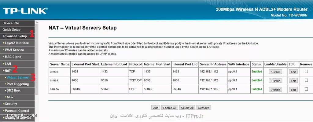 سلام
شما برای اینترنت عمل Nat انجام دادید؟!
اگر اینطور هستش میتونید داخل مودم بصورت DMZ کل درخواستهای خارجی رو داخل شبکه به یک کامپیوتر با آدرس IP ثابت داخلی دایرکت کنید.
در اینصورت هر درخواستی ارسال بشه مستقیم به اون IP آدرس ارسال میشه.
ولی اگه همانطور که گفتید از دوربین هم استفاده میکنید برای انتقال تصویر در اینصورت از DMZ نمیشه استفاده کرد.اون وقت باید به تنظیمات مودم نگاه کنید که اکثرا همشون این قابلیت رو دارند و بترتیب بیایید پورتهای برنامه مورد نظر رو به داخل شبکه و روی سیستمی که برنامه اصلی نصب شده Forward کنید.من براتون یک نمونه عکس گذاشتم امیدوارم بکارتون بیاد.
مودم TP-Link 
Advanced Setup==>NAT==>Virtual Servers
||http://network.tosinso.com/files/get/217882b5-c996-4d3e-b254-144a31dcdf02||