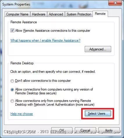 شما در همونجایی که ریموت دسکتاپ کامپیوترتون رو روشن میکنید میتونید با انتخاب Select users مشخص کنید که چه یوزر یا یوزرهایی ( اعم از یوزرهای محدود ) بتونند به کامپیوترتون ریموت کنند ، به تصویر زیر نگاه کنید
||http://www.tosinso.com/files/get/21b30549-3583-427c-8a02-6cc63e1b2f78||